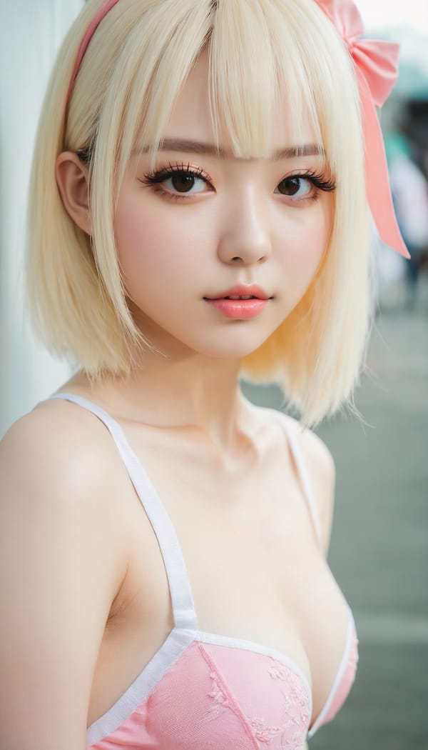 Tags: 21872187, SDXL
{"3": {"inputs": {"seed": 560060258456738, "steps": 32, "cfg": 6.42, "sampler_name": "dpmpp_2m", "scheduler": "karras", "denoise": 1.0, "model": ["27", 0], "positive": ["6", 0], "negative": ["7", 0], "latent_image": ["5", 0]}, "class_type": "KSampler"}, "4": {"inputs": {"ckpt_name": "juggernautxl.safetensors"}, "class_type": "CheckpointLoaderSimple"}, "5": {"inputs": {"width": 768, "height": 1344, "batch_size": 1}, "class_type": "EmptyLatentImage"}, "6": {"inputs": {"text": "23 year old girl, (detailed face:1.09), (double eyelids:0.95), (seductive pose:0.95), (beautiful eyes:0.98), (idol:1.02), (pale skin:1.02), (slim:1.12), (sexy lips:1.14), (cute:1.00), (blush:1.02), (eyelashes:1.08), (perky ass:1.00), (exposed ass:1.05), (looking back:1.04), (sexy ass:1.10), (thigh gap:0.97), (in a cosplay:0.97) at comiket posing for camera, (skin fuzz:1.08), (RAW:1.08), (portra:1.09), (film:1.01), (detailed skin:1.09), (candid cinema:1.09), (soft lighting:1.04), (textured skin:1.01), (natural looking skin:1.02)", "clip": ["27", 1]}, "class_type": "CLIPTextEncode"}, "7": {"inputs": {"text": "(bad hands:1.05), (watermark:1.06), (worst quality:1.07), (twisted:1.08), (open mouth:1.05), (low resolution:1.05)", "clip": ["27", 1]}, "class_type": "CLIPTextEncode"}, "8": {"inputs": {"samples": ["3", 0], "vae": ["4", 2]}, "class_type": "VAEDecode"}, "25": {"inputs": {"lora_name": "nudify_xl.safetensors", "strength_model": 0.12, "strength_clip": 0.26, "model": ["4", 0], "clip": ["4", 1]}, "class_type": "LoraLoader"}, "26": {"inputs": {"lora_name": "shirtlift_SDXL_v2.safetensors", "strength_model": 0.03, "strength_clip": 0.06, "model": ["25", 0], "clip": ["25", 1]}, "class_type": "LoraLoader"}, "27": {"inputs": {"lora_name": "PerfectEyesXL.safetensors", "strength_model": 0.13, "strength_clip": 0.06, "model": ["26", 0], "clip": ["26", 1]}, "class_type": "LoraLoader"}, "30": {"inputs": {"model_name": "4x_NMKD-Superscale-SP_178000_G.pth"}, "class_type": "UpscaleModelLoader"}, "31": {"inputs": {"upscale_model": ["30", 0], "image": ["8", 0]}, "class_type": "ImageUpscaleWithModel"}, "32": {"inputs": {"upscale_method": "lanczos", "scale_by": 0.5, "image": ["31", 0]}, "class_type": "ImageScaleBy"}, "33": {"inputs": {"pixels": ["32", 0], "vae": ["4", 2]}, "class_type": "VAEEncode"}, "34": {"inputs": {"seed": 560060258456738, "steps": 32, "cfg": 6.42, "sampler_name": "dpmpp_2m", "scheduler": "karras", "denoise": 0.3, "model": ["27", 0], "positive": ["6", 0], "negative": ["7", 0], "latent_image": ["33", 0]}, "class_type": "KSampler"}, "36": {"inputs": {"samples": ["34", 0], "vae": ["4", 2]}, "class_type": "VAEDecode"}, "39": {"inputs": {"filename_prefix": "comfyapi-1725891926711", "images": ["36", 0]}, "class_type": "SaveImage"}}