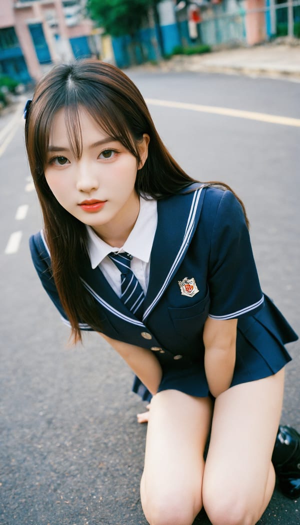 Tags: 21872187, SDXL
{"3": {"inputs": {"seed": 165537112283509, "steps": 32, "cfg": 7.59, "sampler_name": "dpmpp_2m", "scheduler": "karras", "denoise": 1.0, "model": ["27", 0], "positive": ["6", 0], "negative": ["7", 0], "latent_image": ["5", 0]}, "class_type": "KSampler"}, "4": {"inputs": {"ckpt_name": "helloworldxl.safetensors"}, "class_type": "CheckpointLoaderSimple"}, "5": {"inputs": {"width": 768, "height": 1344, "batch_size": 1}, "class_type": "EmptyLatentImage"}, "6": {"inputs": {"text": "18 year old girl, (korean:1.04), (double eyelids:1.14), (cute:1.05), (temptress:0.99), (detailed face:1.06), (slim:1.06), (eyelashes:1.07), (seductive pose:1.11), (idol:0.95), (blush:1.00), (seductive facial expression:1.05), (beautiful eyes:1.11), (pale skin:1.12), (sexy lips:1.14), (in a seductive pose:1.02), (large perky breasts:1.10), (cleavage:1.09), (thigh gap:1.06), (school uniform:1.12), choker, busy street, (RAW:1.02), (detailed skin:1.03), (candid cinema:1.09), (textured skin:1.03), (natural looking skin:1.07), (skin fuzz:1.08), (film:1.08), (portra:1.08)", "clip": ["27", 1]}, "class_type": "CLIPTextEncode"}, "7": {"inputs": {"text": "(distorted:1.05), (bad hands:1.14), (low resolution:1.12), (open mouth:1.05), (twisted:1.08), (watermark:1.05), (worst quality:1.05)", "clip": ["27", 1]}, "class_type": "CLIPTextEncode"}, "8": {"inputs": {"samples": ["3", 0], "vae": ["4", 2]}, "class_type": "VAEDecode"}, "25": {"inputs": {"lora_name": "nudify_xl.safetensors", "strength_model": 0.06, "strength_clip": 0.15, "model": ["4", 0], "clip": ["4", 1]}, "class_type": "LoraLoader"}, "26": {"inputs": {"lora_name": "shirtlift_SDXL_v2.safetensors", "strength_model": 0.19, "strength_clip": 0.01, "model": ["25", 0], "clip": ["25", 1]}, "class_type": "LoraLoader"}, "27": {"inputs": {"lora_name": "PerfectEyesXL.safetensors", "strength_model": 0.13, "strength_clip": 0.05, "model": ["26", 0], "clip": ["26", 1]}, "class_type": "LoraLoader"}, "30": {"inputs": {"model_name": "4x_NMKD-Superscale-SP_178000_G.pth"}, "class_type": "UpscaleModelLoader"}, "31": {"inputs": {"upscale_model": ["30", 0], "image": ["8", 0]}, "class_type": "ImageUpscaleWithModel"}, "32": {"inputs": {"upscale_method": "lanczos", "scale_by": 0.5, "image": ["31", 0]}, "class_type": "ImageScaleBy"}, "33": {"inputs": {"pixels": ["32", 0], "vae": ["4", 2]}, "class_type": "VAEEncode"}, "34": {"inputs": {"seed": 165537112283509, "steps": 32, "cfg": 7.59, "sampler_name": "dpmpp_2m", "scheduler": "karras", "denoise": 0.3, "model": ["27", 0], "positive": ["6", 0], "negative": ["7", 0], "latent_image": ["33", 0]}, "class_type": "KSampler"}, "36": {"inputs": {"samples": ["34", 0], "vae": ["4", 2]}, "class_type": "VAEDecode"}, "39": {"inputs": {"filename_prefix": "comfyapi-1732751023921", "images": ["36", 0]}, "class_type": "SaveImage"}}