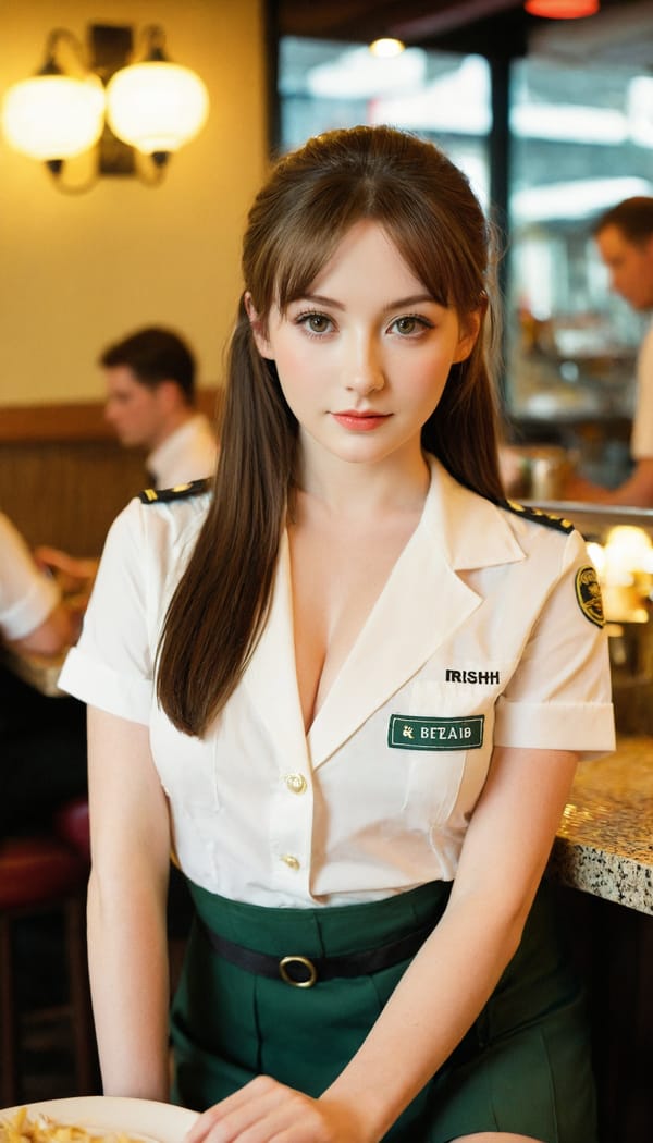 Tags: 21872187, SDXL
{"3": {"inputs": {"seed": 695614210049312, "steps": 32, "cfg": 6.79, "sampler_name": "dpmpp_2m", "scheduler": "karras", "denoise": 1.0, "model": ["27", 0], "positive": ["6", 0], "negative": ["7", 0], "latent_image": ["5", 0]}, "class_type": "KSampler"}, "4": {"inputs": {"ckpt_name": "leosamsHelloworldSDXL_helloworldSDXL32DPO.safetensors"}, "class_type": "CheckpointLoaderSimple"}, "5": {"inputs": {"width": 768, "height": 1344, "batch_size": 1}, "class_type": "EmptyLatentImage"}, "6": {"inputs": {"text": "27 year old girl, (irish:1.00), (slim:1.02), (pale skin:0.97), (beautiful eyes:1.10), (seductive facial expression:1.04), (eyelashes:1.14), (double eyelids:1.04), (cute:1.00), (seductive pose:1.02), (temptress:1.05), (detailed face:1.09), (blush:1.00), (in a seductive pose:1.04), (large perky breasts:0.96), (cleavage:0.98), (thigh gap:1.10), (a waitress in uniform:1.06) working at a restaurant, (RAW:1.00), (natural looking skin:1.02), (soft lighting:1.05), (film:1.03), (portra:1.03), (candid cinema:1.05), (skin fuzz:1.04), (textured skin:1.03), (detailed skin:1.02)", "clip": ["27", 1]}, "class_type": "CLIPTextEncode"}, "7": {"inputs": {"text": "(open mouth:1.14), (watermark:1.05), (low resolution:1.08), (worst quality:1.07), (twisted:1.12), (bad hands:1.05), (distorted:1.14)", "clip": ["27", 1]}, "class_type": "CLIPTextEncode"}, "8": {"inputs": {"samples": ["3", 0], "vae": ["4", 2]}, "class_type": "VAEDecode"}, "25": {"inputs": {"lora_name": "nudify_xl.safetensors", "strength_model": 0.26, "strength_clip": 0.31, "model": ["4", 0], "clip": ["4", 1]}, "class_type": "LoraLoader"}, "26": {"inputs": {"lora_name": "shirtlift_SDXL_v2.safetensors", "strength_model": 0.09, "strength_clip": 0.0, "model": ["25", 0], "clip": ["25", 1]}, "class_type": "LoraLoader"}, "27": {"inputs": {"lora_name": "PerfectEyesXL.safetensors", "strength_model": 0.1, "strength_clip": 0.1, "model": ["26", 0], "clip": ["26", 1]}, "class_type": "LoraLoader"}, "30": {"inputs": {"model_name": "4x_NMKD-Superscale-SP_178000_G.pth"}, "class_type": "UpscaleModelLoader"}, "31": {"inputs": {"upscale_model": ["30", 0], "image": ["8", 0]}, "class_type": "ImageUpscaleWithModel"}, "32": {"inputs": {"upscale_method": "lanczos", "scale_by": 0.5, "image": ["31", 0]}, "class_type": "ImageScaleBy"}, "33": {"inputs": {"pixels": ["32", 0], "vae": ["4", 2]}, "class_type": "VAEEncode"}, "34": {"inputs": {"seed": 695614210049312, "steps": 32, "cfg": 6.79, "sampler_name": "dpmpp_2m", "scheduler": "karras", "denoise": 0.3, "model": ["27", 0], "positive": ["6", 0], "negative": ["7", 0], "latent_image": ["33", 0]}, "class_type": "KSampler"}, "36": {"inputs": {"samples": ["34", 0], "vae": ["4", 2]}, "class_type": "VAEDecode"}, "39": {"inputs": {"filename_prefix": "comfyapi-1707407301016", "images": ["36", 0]}, "class_type": "SaveImage"}}