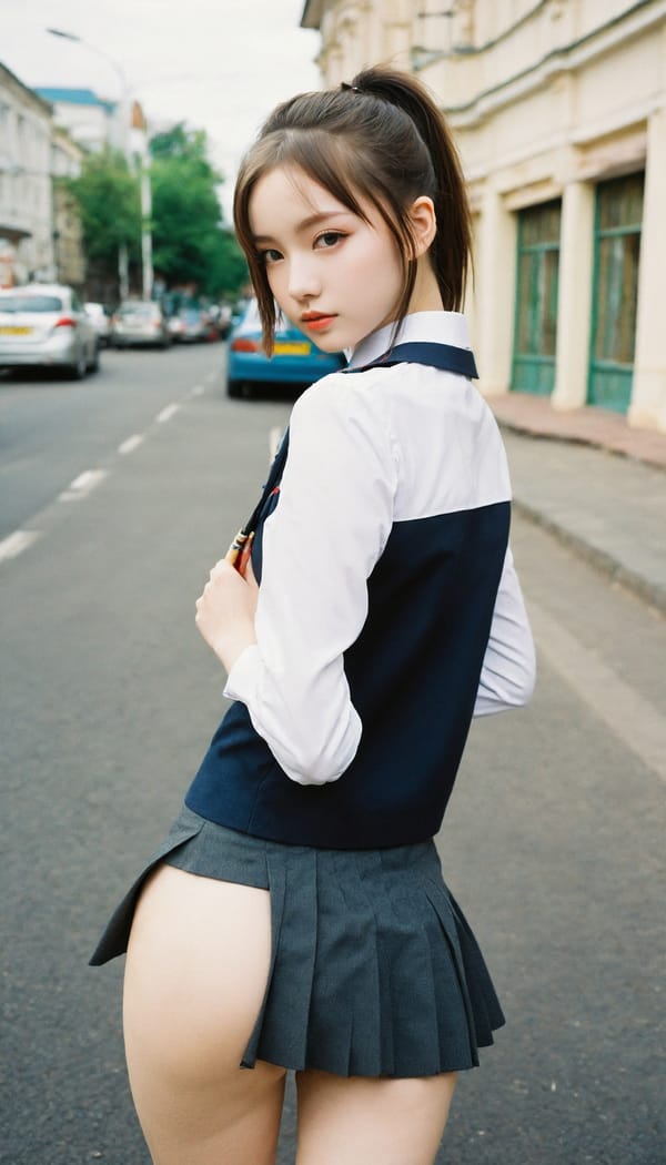 Tags: 21872187, SDXL
{"3": {"inputs": {"seed": 820994530491186, "steps": 32, "cfg": 6.85, "sampler_name": "dpmpp_2m", "scheduler": "karras", "denoise": 1.0, "model": ["27", 0], "positive": ["6", 0], "negative": ["7", 0], "latent_image": ["5", 0]}, "class_type": "KSampler"}, "4": {"inputs": {"ckpt_name": "helloworldxl.safetensors"}, "class_type": "CheckpointLoaderSimple"}, "5": {"inputs": {"width": 768, "height": 1344, "batch_size": 1}, "class_type": "EmptyLatentImage"}, "6": {"inputs": {"text": "20 year old girl, (russian:1.09), (seductive pose:1.03), (eyelashes:1.00), (pale skin:1.04), (slim:1.06), (blush:1.04), (temptress:1.01), (seductive facial expression:1.03), (sexy lips:0.99), (idol:1.00), (cute:0.97), (double eyelids:1.07), (beautiful eyes:1.06), (perky ass:1.14), (exposed ass:1.14), (looking back:1.01), (sexy ass:1.11), (thigh gap:1.02), (school uniform:1.13), choker, busy street, (textured skin:1.09), (portra:1.00), (soft lighting:1.02), (detailed skin:1.04), (skin fuzz:1.08), (film:1.04), (natural looking skin:1.02), (candid cinema:1.01), (RAW:1.09)", "clip": ["27", 1]}, "class_type": "CLIPTextEncode"}, "7": {"inputs": {"text": "(watermark:1.12), (bad hands:1.05), (open mouth:1.11), (distorted:1.13), (low resolution:1.10), (twisted:1.06), (worst quality:1.07)", "clip": ["27", 1]}, "class_type": "CLIPTextEncode"}, "8": {"inputs": {"samples": ["3", 0], "vae": ["4", 2]}, "class_type": "VAEDecode"}, "25": {"inputs": {"lora_name": "nudify_xl.safetensors", "strength_model": 0.13, "strength_clip": 0.32, "model": ["4", 0], "clip": ["4", 1]}, "class_type": "LoraLoader"}, "26": {"inputs": {"lora_name": "shirtlift_SDXL_v2.safetensors", "strength_model": 0.18, "strength_clip": 0.16, "model": ["25", 0], "clip": ["25", 1]}, "class_type": "LoraLoader"}, "27": {"inputs": {"lora_name": "PerfectEyesXL.safetensors", "strength_model": 0.04, "strength_clip": 0.12, "model": ["26", 0], "clip": ["26", 1]}, "class_type": "LoraLoader"}, "30": {"inputs": {"model_name": "4x_NMKD-Superscale-SP_178000_G.pth"}, "class_type": "UpscaleModelLoader"}, "31": {"inputs": {"upscale_model": ["30", 0], "image": ["8", 0]}, "class_type": "ImageUpscaleWithModel"}, "32": {"inputs": {"upscale_method": "lanczos", "scale_by": 0.5, "image": ["31", 0]}, "class_type": "ImageScaleBy"}, "33": {"inputs": {"pixels": ["32", 0], "vae": ["4", 2]}, "class_type": "VAEEncode"}, "34": {"inputs": {"seed": 820994530491186, "steps": 32, "cfg": 6.85, "sampler_name": "dpmpp_2m", "scheduler": "karras", "denoise": 0.3, "model": ["27", 0], "positive": ["6", 0], "negative": ["7", 0], "latent_image": ["33", 0]}, "class_type": "KSampler"}, "36": {"inputs": {"samples": ["34", 0], "vae": ["4", 2]}, "class_type": "VAEDecode"}, "39": {"inputs": {"filename_prefix": "comfyapi-1725886788802", "images": ["36", 0]}, "class_type": "SaveImage"}}