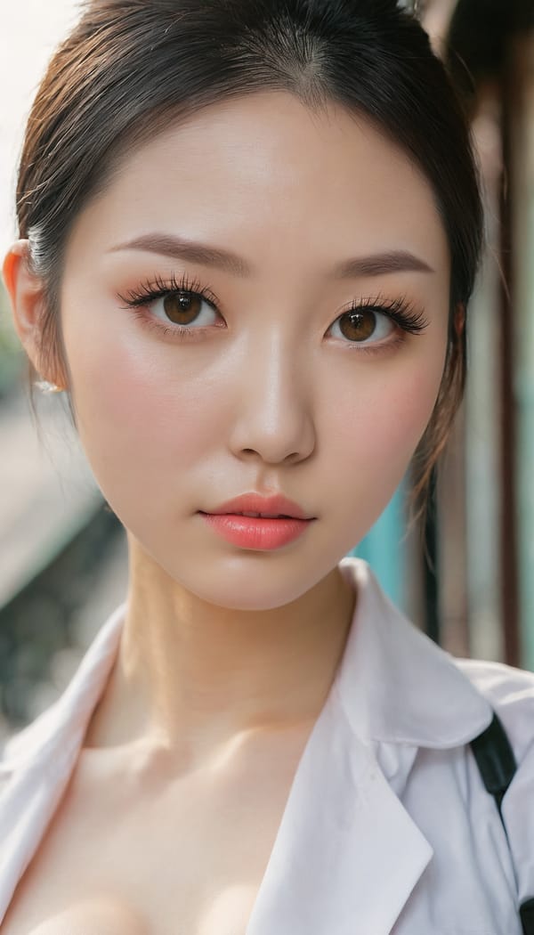 Tags: 21872187, SDXL
{"3": {"inputs": {"seed": 951776394779677, "steps": 64, "cfg": 6.24, "sampler_name": "dpmpp_2m", "scheduler": "karras", "denoise": 1.0, "model": ["27", 0], "positive": ["6", 0], "negative": ["7", 0], "latent_image": ["5", 0]}, "class_type": "KSampler"}, "4": {"inputs": {"ckpt_name": "juggernautxl.safetensors"}, "class_type": "CheckpointLoaderSimple"}, "5": {"inputs": {"width": 768, "height": 1344, "batch_size": 1}, "class_type": "EmptyLatentImage"}, "6": {"inputs": {"text": "27 year old girl, (ukrainian:1.02), (chinese:1.04), (seductive facial expression:1.00), (cute:1.06), (temptress:1.06), (sexy lips:1.05), (beautiful eyes:1.01), (idol:1.04), (pale skin:1.06), (slim:1.11), (eyelashes:1.11), (blush:0.98), (detailed face:1.01), (seductive pose:1.12), (double eyelids:0.99), (on all fours:1.04), (spreading ass cheeks:1.02), (from behind:1.02), (backboob:1.10), (school uniform:1.02), choker, busy street, (candid cinema:1.05), (portra:1.04), (natural looking skin:1.00), (textured skin:1.06), (RAW:1.05), (soft lighting:1.03), (skin fuzz:1.04), (film:1.04), (detailed skin:1.06)", "clip": ["27", 1]}, "class_type": "CLIPTextEncode"}, "7": {"inputs": {"text": "(distorted:1.13), (worst quality:1.06), (watermark:1.07), (open mouth:1.05), (low resolution:1.09), (bad hands:1.05), (twisted:1.07)", "clip": ["27", 1]}, "class_type": "CLIPTextEncode"}, "8": {"inputs": {"samples": ["3", 0], "vae": ["4", 2]}, "class_type": "VAEDecode"}, "25": {"inputs": {"lora_name": "nudify_xl.safetensors", "strength_model": 0.01, "strength_clip": 0.18, "model": ["4", 0], "clip": ["4", 1]}, "class_type": "LoraLoader"}, "26": {"inputs": {"lora_name": "shirtlift_SDXL_v2.safetensors", "strength_model": 0.15, "strength_clip": 0.06, "model": ["25", 0], "clip": ["25", 1]}, "class_type": "LoraLoader"}, "27": {"inputs": {"lora_name": "PerfectEyesXL.safetensors", "strength_model": 0.06, "strength_clip": 0.02, "model": ["26", 0], "clip": ["26", 1]}, "class_type": "LoraLoader"}, "30": {"inputs": {"model_name": "4x_NMKD-Superscale-SP_178000_G.pth"}, "class_type": "UpscaleModelLoader"}, "31": {"inputs": {"upscale_model": ["30", 0], "image": ["8", 0]}, "class_type": "ImageUpscaleWithModel"}, "32": {"inputs": {"upscale_method": "lanczos", "scale_by": 0.5, "image": ["31", 0]}, "class_type": "ImageScaleBy"}, "33": {"inputs": {"pixels": ["32", 0], "vae": ["4", 2]}, "class_type": "VAEEncode"}, "34": {"inputs": {"seed": 951776394779677, "steps": 64, "cfg": 6.24, "sampler_name": "dpmpp_2m", "scheduler": "karras", "denoise": 0.3, "model": ["27", 0], "positive": ["6", 0], "negative": ["7", 0], "latent_image": ["33", 0]}, "class_type": "KSampler"}, "36": {"inputs": {"samples": ["34", 0], "vae": ["4", 2]}, "class_type": "VAEDecode"}, "39": {"inputs": {"filename_prefix": "comfyapi-1725189760290", "images": ["36", 0]}, "class_type": "SaveImage"}}