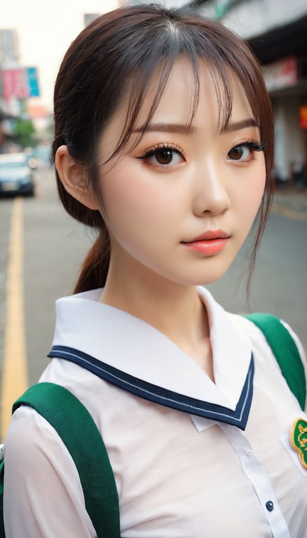 Tags: 21872187, SDXL
{"3": {"inputs": {"seed": 429928186183508, "steps": 64, "cfg": 7.12, "sampler_name": "dpmpp_2m", "scheduler": "karras", "denoise": 1.0, "model": ["27", 0], "positive": ["6", 0], "negative": ["7", 0], "latent_image": ["5", 0]}, "class_type": "KSampler"}, "4": {"inputs": {"ckpt_name": "juggernautxl.safetensors"}, "class_type": "CheckpointLoaderSimple"}, "5": {"inputs": {"width": 768, "height": 1344, "batch_size": 1}, "class_type": "EmptyLatentImage"}, "6": {"inputs": {"text": "25 year old girl, (chinese:1.10), (irish:1.14), (eyelashes:1.10), (cute:0.99), (idol:1.07), (blush:1.05), (temptress:1.05), (beautiful eyes:0.96), (seductive facial expression:1.01), (slim:1.10), (sexy lips:1.00), (pale skin:1.00), (double eyelids:1.04), (seductive pose:0.96), (detailed face:1.11), (in a seductive pose:0.99), (large perky breasts:1.03), (cleavage:0.96), (thigh gap:0.99), (school uniform:1.09), choker, busy street, (portra:1.08), (skin fuzz:1.06), (detailed skin:1.04), (soft lighting:1.01), (natural looking skin:1.02), (RAW:1.07), (film:1.08), (candid cinema:1.08), (textured skin:1.09)", "clip": ["27", 1]}, "class_type": "CLIPTextEncode"}, "7": {"inputs": {"text": "(watermark:1.08), (bad hands:1.13), (low resolution:1.10), (worst quality:1.06), (open mouth:1.10), (distorted:1.08), (twisted:1.10)", "clip": ["27", 1]}, "class_type": "CLIPTextEncode"}, "8": {"inputs": {"samples": ["3", 0], "vae": ["4", 2]}, "class_type": "VAEDecode"}, "25": {"inputs": {"lora_name": "nudify_xl.safetensors", "strength_model": 0.11, "strength_clip": 0.01, "model": ["4", 0], "clip": ["4", 1]}, "class_type": "LoraLoader"}, "26": {"inputs": {"lora_name": "shirtlift_SDXL_v2.safetensors", "strength_model": 0.12, "strength_clip": 0.03, "model": ["25", 0], "clip": ["25", 1]}, "class_type": "LoraLoader"}, "27": {"inputs": {"lora_name": "PerfectEyesXL.safetensors", "strength_model": 0.05, "strength_clip": 0.13, "model": ["26", 0], "clip": ["26", 1]}, "class_type": "LoraLoader"}, "30": {"inputs": {"model_name": "4x_NMKD-Superscale-SP_178000_G.pth"}, "class_type": "UpscaleModelLoader"}, "31": {"inputs": {"upscale_model": ["30", 0], "image": ["8", 0]}, "class_type": "ImageUpscaleWithModel"}, "32": {"inputs": {"upscale_method": "lanczos", "scale_by": 0.5, "image": ["31", 0]}, "class_type": "ImageScaleBy"}, "33": {"inputs": {"pixels": ["32", 0], "vae": ["4", 2]}, "class_type": "VAEEncode"}, "34": {"inputs": {"seed": 429928186183508, "steps": 64, "cfg": 7.12, "sampler_name": "dpmpp_2m", "scheduler": "karras", "denoise": 0.3, "model": ["27", 0], "positive": ["6", 0], "negative": ["7", 0], "latent_image": ["33", 0]}, "class_type": "KSampler"}, "36": {"inputs": {"samples": ["34", 0], "vae": ["4", 2]}, "class_type": "VAEDecode"}, "39": {"inputs": {"filename_prefix": "comfyapi-1734919999339", "images": ["36", 0]}, "class_type": "SaveImage"}}