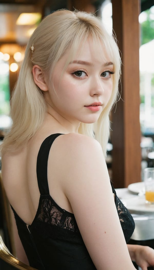 Tags: 21872187, SDXL
{"3": {"inputs": {"seed": 775338496566040, "steps": 32, "cfg": 5.46, "sampler_name": "dpmpp_2m", "scheduler": "karras", "denoise": 1.0, "model": ["27", 0], "positive": ["6", 0], "negative": ["7", 0], "latent_image": ["5", 0]}, "class_type": "KSampler"}, "4": {"inputs": {"ckpt_name": "juggernautxl.safetensors"}, "class_type": "CheckpointLoaderSimple"}, "5": {"inputs": {"width": 768, "height": 1344, "batch_size": 1}, "class_type": "EmptyLatentImage"}, "6": {"inputs": {"text": "20 year old girl, (idol:1.14), (seductive pose:0.99), (cute:1.09), (eyelashes:0.96), (slim:0.96), (blush:1.12), (temptress:1.09), (pale skin:1.09), (detailed face:1.05), (double eyelids:0.96), (seductive facial expression:1.08), (perky ass:1.09), (exposed ass:1.04), (looking back:1.09), (sexy ass:1.10), (thigh gap:1.08), (wearing a little black dress:1.09) at a fine dining restaurant, (detailed skin:1.03), (natural looking skin:1.04), (candid cinema:1.02), (RAW:1.05), (film:1.07), (textured skin:1.05), (portra:1.07), (skin fuzz:1.02), (soft lighting:1.08)", "clip": ["27", 1]}, "class_type": "CLIPTextEncode"}, "7": {"inputs": {"text": "(low resolution:1.10), (distorted:1.06), (watermark:1.11), (open mouth:1.11), (worst quality:1.10), (bad hands:1.05)", "clip": ["27", 1]}, "class_type": "CLIPTextEncode"}, "8": {"inputs": {"samples": ["3", 0], "vae": ["4", 2]}, "class_type": "VAEDecode"}, "25": {"inputs": {"lora_name": "nudify_xl.safetensors", "strength_model": 0.1, "strength_clip": 0.28, "model": ["4", 0], "clip": ["4", 1]}, "class_type": "LoraLoader"}, "26": {"inputs": {"lora_name": "shirtlift_SDXL_v2.safetensors", "strength_model": 0.12, "strength_clip": 0.0, "model": ["25", 0], "clip": ["25", 1]}, "class_type": "LoraLoader"}, "27": {"inputs": {"lora_name": "PerfectEyesXL.safetensors", "strength_model": 0.0, "strength_clip": 0.15, "model": ["26", 0], "clip": ["26", 1]}, "class_type": "LoraLoader"}, "30": {"inputs": {"model_name": "4x_NMKD-Superscale-SP_178000_G.pth"}, "class_type": "UpscaleModelLoader"}, "31": {"inputs": {"upscale_model": ["30", 0], "image": ["8", 0]}, "class_type": "ImageUpscaleWithModel"}, "32": {"inputs": {"upscale_method": "lanczos", "scale_by": 0.5, "image": ["31", 0]}, "class_type": "ImageScaleBy"}, "33": {"inputs": {"pixels": ["32", 0], "vae": ["4", 2]}, "class_type": "VAEEncode"}, "34": {"inputs": {"seed": 775338496566040, "steps": 32, "cfg": 5.46, "sampler_name": "dpmpp_2m", "scheduler": "karras", "denoise": 0.3, "model": ["27", 0], "positive": ["6", 0], "negative": ["7", 0], "latent_image": ["33", 0]}, "class_type": "KSampler"}, "36": {"inputs": {"samples": ["34", 0], "vae": ["4", 2]}, "class_type": "VAEDecode"}, "39": {"inputs": {"filename_prefix": "comfyapi-1718230044395", "images": ["36", 0]}, "class_type": "SaveImage"}}