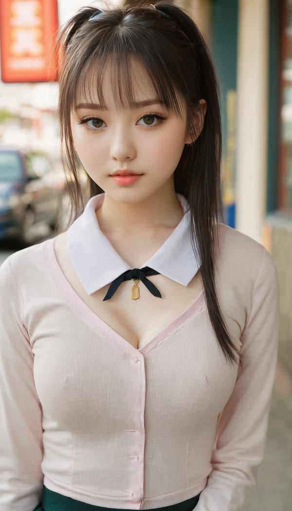 Tags: 21872187, SDXL
{"3": {"inputs": {"seed": 217191316032238, "steps": 32, "cfg": 7.08, "sampler_name": "dpmpp_2m", "scheduler": "karras", "denoise": 1.0, "model": ["27", 0], "positive": ["6", 0], "negative": ["7", 0], "latent_image": ["5", 0]}, "class_type": "KSampler"}, "4": {"inputs": {"ckpt_name": "juggernautxl.safetensors"}, "class_type": "CheckpointLoaderSimple"}, "5": {"inputs": {"width": 768, "height": 1344, "batch_size": 1}, "class_type": "EmptyLatentImage"}, "6": {"inputs": {"text": "18 year old girl, (blush:1.10), (pale skin:1.09), (sexy lips:1.02), (cute:1.14), (idol:0.97), (eyelashes:1.08), (seductive facial expression:1.05), (slim:1.00), (seductive pose:1.12), (double eyelids:0.96), (detailed face:1.13), (beautiful eyes:1.09), (temptress:1.04), (in a seductive pose:1.08), (large perky breasts:0.98), (cleavage:0.96), (thigh gap:0.95), (school uniform:1.12), choker, busy street, (candid cinema:1.05), (soft lighting:1.09), (natural looking skin:1.07), (film:1.04), (textured skin:1.09), (RAW:1.07), (portra:1.07), (skin fuzz:1.09), (detailed skin:1.02)", "clip": ["27", 1]}, "class_type": "CLIPTextEncode"}, "7": {"inputs": {"text": "(bad hands:1.09), (open mouth:1.13), (worst quality:1.13), (low resolution:1.13), (twisted:1.13), (watermark:1.10), (distorted:1.08)", "clip": ["27", 1]}, "class_type": "CLIPTextEncode"}, "8": {"inputs": {"samples": ["3", 0], "vae": ["4", 2]}, "class_type": "VAEDecode"}, "25": {"inputs": {"lora_name": "nudify_xl.safetensors", "strength_model": 0.18, "strength_clip": 0.22, "model": ["4", 0], "clip": ["4", 1]}, "class_type": "LoraLoader"}, "26": {"inputs": {"lora_name": "shirtlift_SDXL_v2.safetensors", "strength_model": 0.0, "strength_clip": 0.02, "model": ["25", 0], "clip": ["25", 1]}, "class_type": "LoraLoader"}, "27": {"inputs": {"lora_name": "PerfectEyesXL.safetensors", "strength_model": 0.06, "strength_clip": 0.0, "model": ["26", 0], "clip": ["26", 1]}, "class_type": "LoraLoader"}, "30": {"inputs": {"model_name": "4x_NMKD-Superscale-SP_178000_G.pth"}, "class_type": "UpscaleModelLoader"}, "31": {"inputs": {"upscale_model": ["30", 0], "image": ["8", 0]}, "class_type": "ImageUpscaleWithModel"}, "32": {"inputs": {"upscale_method": "lanczos", "scale_by": 0.5, "image": ["31", 0]}, "class_type": "ImageScaleBy"}, "33": {"inputs": {"pixels": ["32", 0], "vae": ["4", 2]}, "class_type": "VAEEncode"}, "34": {"inputs": {"seed": 217191316032238, "steps": 32, "cfg": 7.08, "sampler_name": "dpmpp_2m", "scheduler": "karras", "denoise": 0.3, "model": ["27", 0], "positive": ["6", 0], "negative": ["7", 0], "latent_image": ["33", 0]}, "class_type": "KSampler"}, "36": {"inputs": {"samples": ["34", 0], "vae": ["4", 2]}, "class_type": "VAEDecode"}, "39": {"inputs": {"filename_prefix": "comfyapi-1725779387741", "images": ["36", 0]}, "class_type": "SaveImage"}}