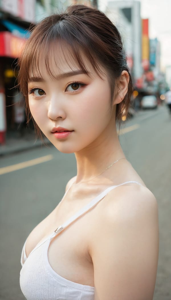 Tags: 21872187, SDXL
{"3": {"inputs": {"seed": 387415516008779, "steps": 64, "cfg": 6.11, "sampler_name": "dpmpp_2m", "scheduler": "karras", "denoise": 1.0, "model": ["27", 0], "positive": ["6", 0], "negative": ["7", 0], "latent_image": ["5", 0]}, "class_type": "KSampler"}, "4": {"inputs": {"ckpt_name": "juggernautxl.safetensors"}, "class_type": "CheckpointLoaderSimple"}, "5": {"inputs": {"width": 768, "height": 1344, "batch_size": 1}, "class_type": "EmptyLatentImage"}, "6": {"inputs": {"text": "23 year old girl, (russian:0.99), (korean:1.05), (seductive pose:0.98), (idol:0.97), (temptress:1.07), (slim:1.14), (detailed face:1.11), (pale skin:1.01), (beautiful eyes:1.02), (double eyelids:1.08), (cute:1.08), (seductive facial expression:0.99), (sexy lips:1.02), (eyelashes:1.02), (on all fours:1.04), (spreading ass cheeks:0.95), (from behind:1.08), (backboob:1.05), (white tanktop:0.99), busy street, (textured skin:1.01), (detailed skin:1.07), (soft lighting:1.09), (portra:1.03), (skin fuzz:1.08), (candid cinema:1.03), (film:1.05), (RAW:1.04), (natural looking skin:1.02)", "clip": ["27", 1]}, "class_type": "CLIPTextEncode"}, "7": {"inputs": {"text": "(bad hands:1.10), (twisted:1.12), (watermark:1.06), (distorted:1.10), (low resolution:1.14), (worst quality:1.12), (open mouth:1.11)", "clip": ["27", 1]}, "class_type": "CLIPTextEncode"}, "8": {"inputs": {"samples": ["3", 0], "vae": ["4", 2]}, "class_type": "VAEDecode"}, "25": {"inputs": {"lora_name": "nudify_xl.safetensors", "strength_model": 0.14, "strength_clip": 0.06, "model": ["4", 0], "clip": ["4", 1]}, "class_type": "LoraLoader"}, "26": {"inputs": {"lora_name": "shirtlift_SDXL_v2.safetensors", "strength_model": 0.18, "strength_clip": 0.02, "model": ["25", 0], "clip": ["25", 1]}, "class_type": "LoraLoader"}, "27": {"inputs": {"lora_name": "PerfectEyesXL.safetensors", "strength_model": 0.08, "strength_clip": 0.16, "model": ["26", 0], "clip": ["26", 1]}, "class_type": "LoraLoader"}, "30": {"inputs": {"model_name": "4x_NMKD-Superscale-SP_178000_G.pth"}, "class_type": "UpscaleModelLoader"}, "31": {"inputs": {"upscale_model": ["30", 0], "image": ["8", 0]}, "class_type": "ImageUpscaleWithModel"}, "32": {"inputs": {"upscale_method": "lanczos", "scale_by": 0.5, "image": ["31", 0]}, "class_type": "ImageScaleBy"}, "33": {"inputs": {"pixels": ["32", 0], "vae": ["4", 2]}, "class_type": "VAEEncode"}, "34": {"inputs": {"seed": 387415516008779, "steps": 64, "cfg": 6.11, "sampler_name": "dpmpp_2m", "scheduler": "karras", "denoise": 0.3, "model": ["27", 0], "positive": ["6", 0], "negative": ["7", 0], "latent_image": ["33", 0]}, "class_type": "KSampler"}, "36": {"inputs": {"samples": ["34", 0], "vae": ["4", 2]}, "class_type": "VAEDecode"}, "39": {"inputs": {"filename_prefix": "comfyapi-1714706090745", "images": ["36", 0]}, "class_type": "SaveImage"}}