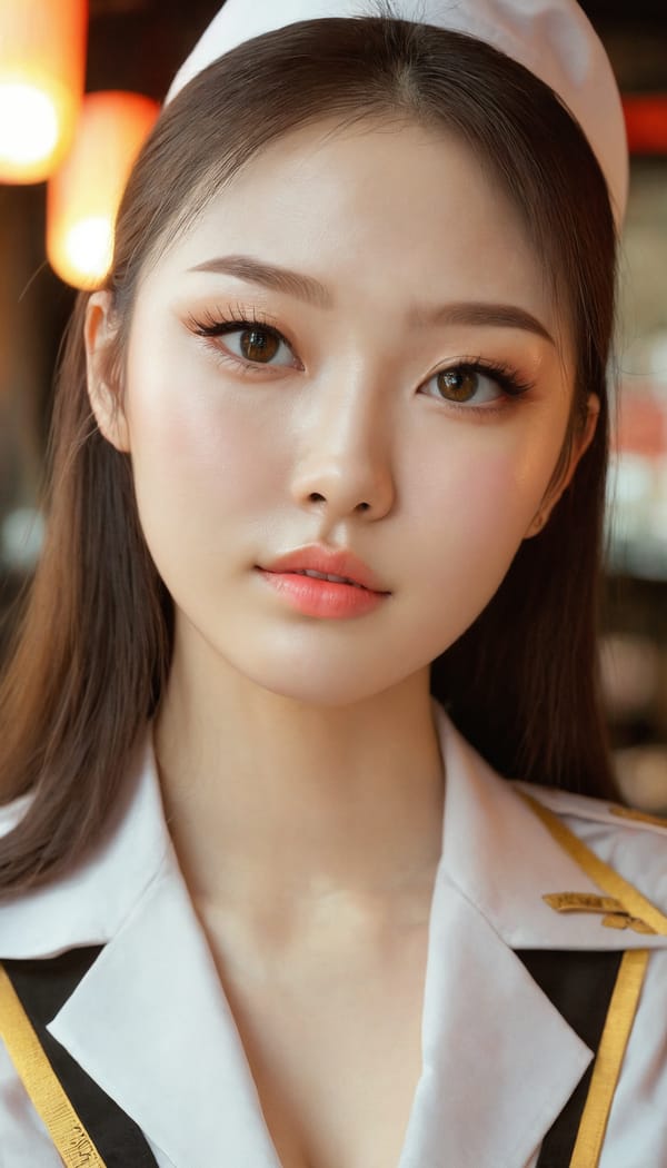 Tags: 21872187, SDXL
{"3": {"inputs": {"seed": 528592718328216, "steps": 64, "cfg": 5.48, "sampler_name": "dpmpp_2m", "scheduler": "karras", "denoise": 1.0, "model": ["27", 0], "positive": ["6", 0], "negative": ["7", 0], "latent_image": ["5", 0]}, "class_type": "KSampler"}, "4": {"inputs": {"ckpt_name": "juggernautxl.safetensors"}, "class_type": "CheckpointLoaderSimple"}, "5": {"inputs": {"width": 768, "height": 1344, "batch_size": 1}, "class_type": "EmptyLatentImage"}, "6": {"inputs": {"text": "25 year old girl, (russian:1.04), (korean:0.97), (seductive facial expression:1.02), (sexy lips:1.12), (beautiful eyes:0.99), (pale skin:0.97), (detailed face:0.97), (temptress:1.08), (eyelashes:1.05), (seductive pose:1.01), (cute:0.97), (idol:0.97), (blush:0.97), (double eyelids:1.13), (in a seductive pose:1.10), (large perky breasts:0.96), (cleavage:0.96), (thigh gap:0.97), (a waitress in uniform:1.09) working at a restaurant, (portra:1.05), (RAW:1.00), (detailed skin:1.01), (soft lighting:1.03), (natural looking skin:1.06), (candid cinema:1.04), (textured skin:1.09), (skin fuzz:1.07), (film:1.02)", "clip": ["27", 1]}, "class_type": "CLIPTextEncode"}, "7": {"inputs": {"text": "(bad hands:1.14), (low resolution:1.10), (watermark:1.12), (twisted:1.12), (worst quality:1.13), (distorted:1.10), (open mouth:1.13)", "clip": ["27", 1]}, "class_type": "CLIPTextEncode"}, "8": {"inputs": {"samples": ["3", 0], "vae": ["4", 2]}, "class_type": "VAEDecode"}, "25": {"inputs": {"lora_name": "nudify_xl.safetensors", "strength_model": 0.33, "strength_clip": 0.23, "model": ["4", 0], "clip": ["4", 1]}, "class_type": "LoraLoader"}, "26": {"inputs": {"lora_name": "shirtlift_SDXL_v2.safetensors", "strength_model": 0.03, "strength_clip": 0.11, "model": ["25", 0], "clip": ["25", 1]}, "class_type": "LoraLoader"}, "27": {"inputs": {"lora_name": "PerfectEyesXL.safetensors", "strength_model": 0.19, "strength_clip": 0.07, "model": ["26", 0], "clip": ["26", 1]}, "class_type": "LoraLoader"}, "30": {"inputs": {"model_name": "4x_NMKD-Superscale-SP_178000_G.pth"}, "class_type": "UpscaleModelLoader"}, "31": {"inputs": {"upscale_model": ["30", 0], "image": ["8", 0]}, "class_type": "ImageUpscaleWithModel"}, "32": {"inputs": {"upscale_method": "lanczos", "scale_by": 0.5, "image": ["31", 0]}, "class_type": "ImageScaleBy"}, "33": {"inputs": {"pixels": ["32", 0], "vae": ["4", 2]}, "class_type": "VAEEncode"}, "34": {"inputs": {"seed": 528592718328216, "steps": 64, "cfg": 5.48, "sampler_name": "dpmpp_2m", "scheduler": "karras", "denoise": 0.3, "model": ["27", 0], "positive": ["6", 0], "negative": ["7", 0], "latent_image": ["33", 0]}, "class_type": "KSampler"}, "36": {"inputs": {"samples": ["34", 0], "vae": ["4", 2]}, "class_type": "VAEDecode"}, "39": {"inputs": {"filename_prefix": "comfyapi-1731373753662", "images": ["36", 0]}, "class_type": "SaveImage"}}