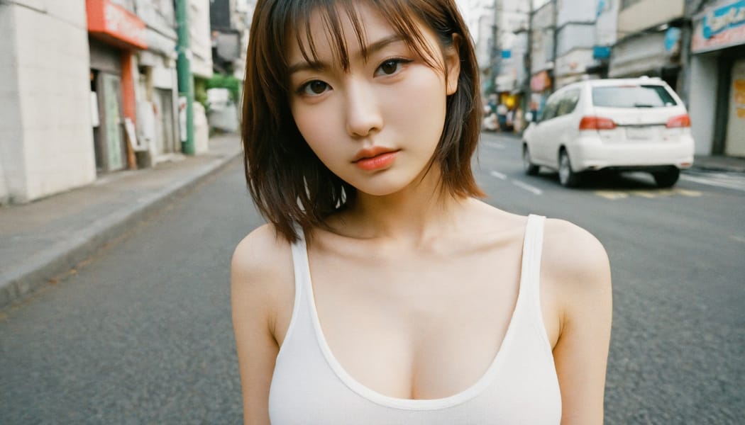 Tags: 21872187, SDXL
{"3": {"inputs": {"seed": 917766342677109, "steps": 64, "cfg": 5.28, "sampler_name": "dpmpp_2m", "scheduler": "karras", "denoise": 1.0, "model": ["27", 0], "positive": ["6", 0], "negative": ["7", 0], "latent_image": ["5", 0]}, "class_type": "KSampler"}, "4": {"inputs": {"ckpt_name": "helloworldxl.safetensors"}, "class_type": "CheckpointLoaderSimple"}, "5": {"inputs": {"width": 1344, "height": 768, "batch_size": 1}, "class_type": "EmptyLatentImage"}, "6": {"inputs": {"text": "20 year old girl, (japanese:1.06), (russian:0.99), (beautiful eyes:0.98), (seductive pose:1.01), (slim:1.11), (seductive facial expression:1.04), (blush:1.02), (idol:1.01), (sexy lips:1.05), (cute:1.10), (eyelashes:1.10), (temptress:1.03), (detailed face:1.13), (in a seductive pose:1.02), (large perky breasts:1.02), (cleavage:1.08), (thigh gap:1.00), (white tanktop:1.08), busy street, (detailed skin:1.06), (textured skin:1.01), (portra:1.01), (film:1.05), (skin fuzz:1.08), (RAW:1.03), (soft lighting:1.09), (natural looking skin:1.07), (candid cinema:1.01)", "clip": ["27", 1]}, "class_type": "CLIPTextEncode"}, "7": {"inputs": {"text": "(watermark:1.07), (open mouth:1.14), (low resolution:1.07), (bad hands:1.07), (twisted:1.13), (worst quality:1.09), (distorted:1.05)", "clip": ["27", 1]}, "class_type": "CLIPTextEncode"}, "8": {"inputs": {"samples": ["3", 0], "vae": ["4", 2]}, "class_type": "VAEDecode"}, "25": {"inputs": {"lora_name": "nudify_xl.safetensors", "strength_model": 0.38, "strength_clip": 0.03, "model": ["4", 0], "clip": ["4", 1]}, "class_type": "LoraLoader"}, "26": {"inputs": {"lora_name": "shirtlift_SDXL_v2.safetensors", "strength_model": 0.08, "strength_clip": 0.16, "model": ["25", 0], "clip": ["25", 1]}, "class_type": "LoraLoader"}, "27": {"inputs": {"lora_name": "PerfectEyesXL.safetensors", "strength_model": 0.15, "strength_clip": 0.0, "model": ["26", 0], "clip": ["26", 1]}, "class_type": "LoraLoader"}, "30": {"inputs": {"model_name": "4x_NMKD-Superscale-SP_178000_G.pth"}, "class_type": "UpscaleModelLoader"}, "31": {"inputs": {"upscale_model": ["30", 0], "image": ["8", 0]}, "class_type": "ImageUpscaleWithModel"}, "32": {"inputs": {"upscale_method": "lanczos", "scale_by": 0.5, "image": ["31", 0]}, "class_type": "ImageScaleBy"}, "33": {"inputs": {"pixels": ["32", 0], "vae": ["4", 2]}, "class_type": "VAEEncode"}, "34": {"inputs": {"seed": 917766342677109, "steps": 64, "cfg": 5.28, "sampler_name": "dpmpp_2m", "scheduler": "karras", "denoise": 0.3, "model": ["27", 0], "positive": ["6", 0], "negative": ["7", 0], "latent_image": ["33", 0]}, "class_type": "KSampler"}, "36": {"inputs": {"samples": ["34", 0], "vae": ["4", 2]}, "class_type": "VAEDecode"}, "39": {"inputs": {"filename_prefix": "comfyapi-1713203302153", "images": ["36", 0]}, "class_type": "SaveImage"}}