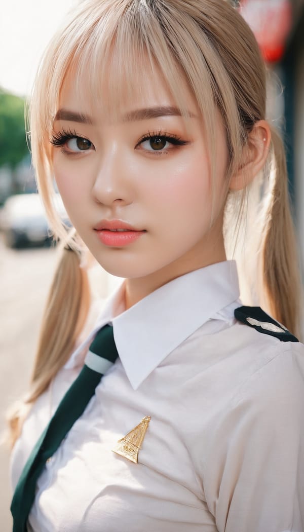 Tags: 21872187, SDXL
{"3": {"inputs": {"seed": 601646617290723, "steps": 32, "cfg": 5.76, "sampler_name": "dpmpp_2m", "scheduler": "karras", "denoise": 1.0, "model": ["27", 0], "positive": ["6", 0], "negative": ["7", 0], "latent_image": ["5", 0]}, "class_type": "KSampler"}, "4": {"inputs": {"ckpt_name": "juggernautxl.safetensors"}, "class_type": "CheckpointLoaderSimple"}, "5": {"inputs": {"width": 768, "height": 1344, "batch_size": 1}, "class_type": "EmptyLatentImage"}, "6": {"inputs": {"text": "27 year old girl, (seductive pose:1.14), (slim:0.99), (beautiful eyes:1.13), (cute:0.98), (double eyelids:0.96), (pale skin:0.95), (detailed face:1.10), (eyelashes:1.10), (seductive facial expression:1.13), (blush:1.07), (idol:1.11), (sexy lips:1.14), (temptress:1.01), (perky ass:1.09), (exposed ass:1.03), (looking back:1.00), (sexy ass:1.07), (thigh gap:1.00), (school uniform:1.14), choker, busy street, (detailed skin:1.09), (textured skin:1.02), (skin fuzz:1.07), (natural looking skin:1.06), (film:1.08), (portra:1.05), (soft lighting:1.05), (candid cinema:1.03), (RAW:1.09)", "clip": ["27", 1]}, "class_type": "CLIPTextEncode"}, "7": {"inputs": {"text": "(watermark:1.11), (twisted:1.14), (worst quality:1.14), (low resolution:1.06), (open mouth:1.09), (bad hands:1.09), (distorted:1.12)", "clip": ["27", 1]}, "class_type": "CLIPTextEncode"}, "8": {"inputs": {"samples": ["3", 0], "vae": ["4", 2]}, "class_type": "VAEDecode"}, "25": {"inputs": {"lora_name": "nudify_xl.safetensors", "strength_model": 0.0, "strength_clip": 0.09, "model": ["4", 0], "clip": ["4", 1]}, "class_type": "LoraLoader"}, "26": {"inputs": {"lora_name": "shirtlift_SDXL_v2.safetensors", "strength_model": 0.09, "strength_clip": 0.07, "model": ["25", 0], "clip": ["25", 1]}, "class_type": "LoraLoader"}, "27": {"inputs": {"lora_name": "PerfectEyesXL.safetensors", "strength_model": 0.02, "strength_clip": 0.13, "model": ["26", 0], "clip": ["26", 1]}, "class_type": "LoraLoader"}, "30": {"inputs": {"model_name": "4x_NMKD-Superscale-SP_178000_G.pth"}, "class_type": "UpscaleModelLoader"}, "31": {"inputs": {"upscale_model": ["30", 0], "image": ["8", 0]}, "class_type": "ImageUpscaleWithModel"}, "32": {"inputs": {"upscale_method": "lanczos", "scale_by": 0.5, "image": ["31", 0]}, "class_type": "ImageScaleBy"}, "33": {"inputs": {"pixels": ["32", 0], "vae": ["4", 2]}, "class_type": "VAEEncode"}, "34": {"inputs": {"seed": 601646617290723, "steps": 32, "cfg": 5.76, "sampler_name": "dpmpp_2m", "scheduler": "karras", "denoise": 0.3, "model": ["27", 0], "positive": ["6", 0], "negative": ["7", 0], "latent_image": ["33", 0]}, "class_type": "KSampler"}, "36": {"inputs": {"samples": ["34", 0], "vae": ["4", 2]}, "class_type": "VAEDecode"}, "39": {"inputs": {"filename_prefix": "comfyapi-1727875669996", "images": ["36", 0]}, "class_type": "SaveImage"}}