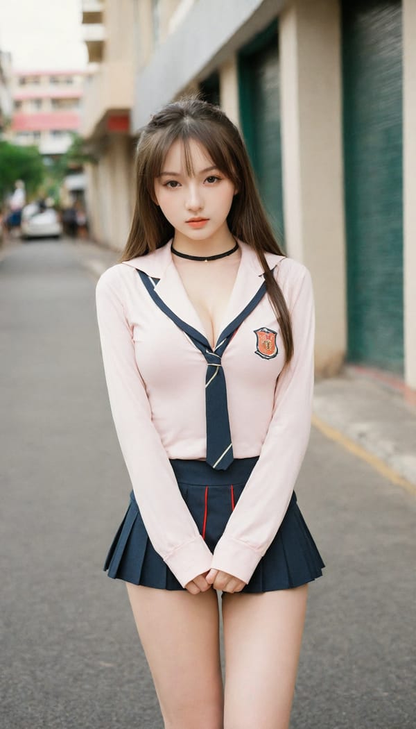 Tags: 21872187, SDXL
{"3": {"inputs": {"seed": 159195380354389, "steps": 32, "cfg": 5.36, "sampler_name": "dpmpp_2m", "scheduler": "karras", "denoise": 1.0, "model": ["27", 0], "positive": ["6", 0], "negative": ["7", 0], "latent_image": ["5", 0]}, "class_type": "KSampler"}, "4": {"inputs": {"ckpt_name": "leosamsHelloworldSDXL_helloworldSDXL32DPO.safetensors"}, "class_type": "CheckpointLoaderSimple"}, "5": {"inputs": {"width": 768, "height": 1344, "batch_size": 1}, "class_type": "EmptyLatentImage"}, "6": {"inputs": {"text": "19 year old girl, (seductive facial expression:1.11), (slim:0.97), (double eyelids:1.00), (sexy lips:0.98), (beautiful eyes:1.14), (temptress:1.09), (detailed face:1.06), (eyelashes:1.07), (seductive pose:0.95), (idol:1.09), (pale skin:1.07), (cute:1.12), (blush:1.01), (in a seductive pose:1.10), (large perky breasts:0.95), (cleavage:1.10), (thigh gap:1.02), (school uniform:1.02), choker, busy street, (RAW:1.04), (textured skin:1.07), (portra:1.03), (natural looking skin:1.00), (soft lighting:1.07), (detailed skin:1.09), (film:1.06)", "clip": ["27", 1]}, "class_type": "CLIPTextEncode"}, "7": {"inputs": {"text": "(low resolution:1.08), (twisted:1.09), (worst quality:1.08), (bad hands:1.13), (distorted:1.14), (open mouth:1.14), (watermark:1.06)", "clip": ["27", 1]}, "class_type": "CLIPTextEncode"}, "8": {"inputs": {"samples": ["3", 0], "vae": ["4", 2]}, "class_type": "VAEDecode"}, "25": {"inputs": {"lora_name": "nudify_xl.safetensors", "strength_model": 0.19, "strength_clip": 0.33, "model": ["4", 0], "clip": ["4", 1]}, "class_type": "LoraLoader"}, "26": {"inputs": {"lora_name": "shirtlift_SDXL_v2.safetensors", "strength_model": 0.18, "strength_clip": 0.03, "model": ["25", 0], "clip": ["25", 1]}, "class_type": "LoraLoader"}, "27": {"inputs": {"lora_name": "PerfectEyesXL.safetensors", "strength_model": 0.06, "strength_clip": 0.04, "model": ["26", 0], "clip": ["26", 1]}, "class_type": "LoraLoader"}, "30": {"inputs": {"model_name": "4x_NMKD-Superscale-SP_178000_G.pth"}, "class_type": "UpscaleModelLoader"}, "31": {"inputs": {"upscale_model": ["30", 0], "image": ["8", 0]}, "class_type": "ImageUpscaleWithModel"}, "32": {"inputs": {"upscale_method": "lanczos", "scale_by": 0.5, "image": ["31", 0]}, "class_type": "ImageScaleBy"}, "33": {"inputs": {"pixels": ["32", 0], "vae": ["4", 2]}, "class_type": "VAEEncode"}, "34": {"inputs": {"seed": 159195380354389, "steps": 32, "cfg": 5.36, "sampler_name": "dpmpp_2m", "scheduler": "karras", "denoise": 0.3, "model": ["27", 0], "positive": ["6", 0], "negative": ["7", 0], "latent_image": ["33", 0]}, "class_type": "KSampler"}, "36": {"inputs": {"samples": ["34", 0], "vae": ["4", 2]}, "class_type": "VAEDecode"}, "39": {"inputs": {"filename_prefix": "comfyapi-1707849030686", "images": ["36", 0]}, "class_type": "SaveImage"}}