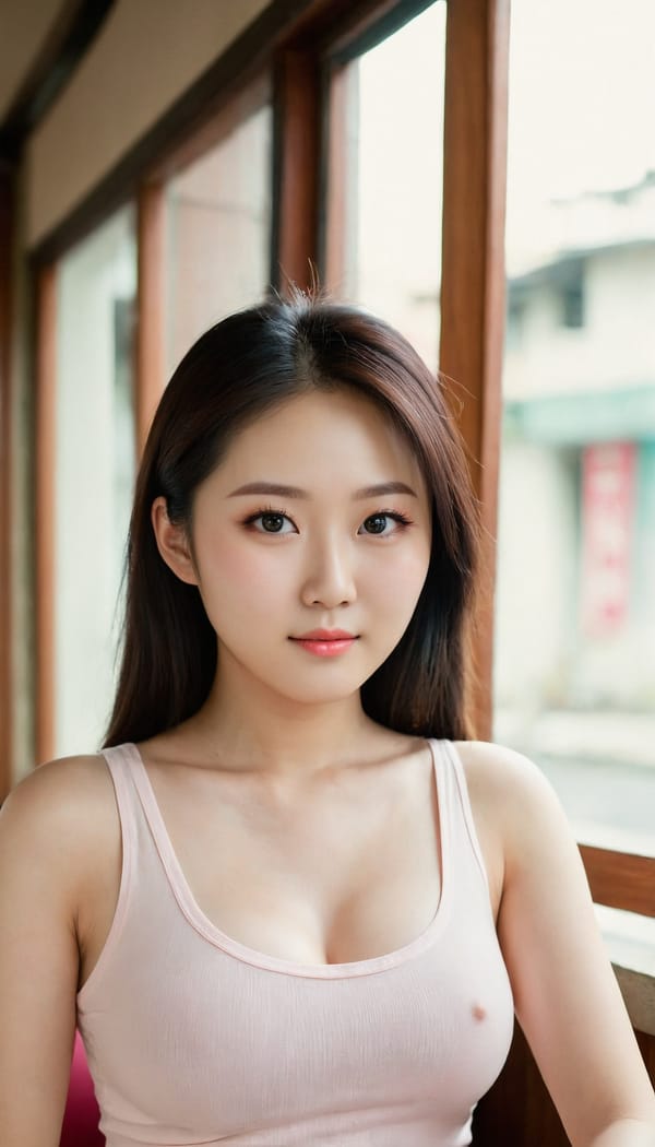 Tags: 21872187, SDXL
{"3": {"inputs": {"seed": 397158315927620, "steps": 64, "cfg": 5.8, "sampler_name": "dpmpp_2m", "scheduler": "karras", "denoise": 1.0, "model": ["27", 0], "positive": ["6", 0], "negative": ["7", 0], "latent_image": ["5", 0]}, "class_type": "KSampler"}, "4": {"inputs": {"ckpt_name": "juggernautXL_v8Rundiffusion.safetensors"}, "class_type": "CheckpointLoaderSimple"}, "5": {"inputs": {"width": 768, "height": 1344, "batch_size": 1}, "class_type": "EmptyLatentImage"}, "6": {"inputs": {"text": "26 year old girl, (korean:1.00), (chinese:0.98), (temptress:1.05), (eyelashes:0.97), (cute:1.11), (seductive pose:1.13), (idol:1.14), (double eyelids:0.99), (blush:0.99), (pale skin:1.01), (seductive facial expression:1.00), (slim:1.02), (sexy lips:1.02), (beautiful eyes:1.08), (detailed face:0.96), (in a seductive pose:1.01), (large perky breasts:1.03), (cleavage:0.99), (thigh gap:0.99), (white tanktop:1.03), busy street, (detailed skin:1.06), (candid cinema:1.04), (soft lighting:1.07), (natural looking skin:1.05), (RAW:1.03), (textured skin:1.02), (skin fuzz:1.06), (film:1.02), (portra:1.06)", "clip": ["27", 1]}, "class_type": "CLIPTextEncode"}, "7": {"inputs": {"text": "(distorted:1.13), (worst quality:1.11), (open mouth:1.13), (low resolution:1.09), (watermark:1.05), (twisted:1.13)", "clip": ["27", 1]}, "class_type": "CLIPTextEncode"}, "8": {"inputs": {"samples": ["3", 0], "vae": ["4", 2]}, "class_type": "VAEDecode"}, "25": {"inputs": {"lora_name": "nudify_xl.safetensors", "strength_model": 0.26, "strength_clip": 0.12, "model": ["4", 0], "clip": ["4", 1]}, "class_type": "LoraLoader"}, "26": {"inputs": {"lora_name": "shirtlift_SDXL_v2.safetensors", "strength_model": 0.08, "strength_clip": 0.07, "model": ["25", 0], "clip": ["25", 1]}, "class_type": "LoraLoader"}, "27": {"inputs": {"lora_name": "PerfectEyesXL.safetensors", "strength_model": 0.14, "strength_clip": 0.04, "model": ["26", 0], "clip": ["26", 1]}, "class_type": "LoraLoader"}, "30": {"inputs": {"model_name": "4x_NMKD-Superscale-SP_178000_G.pth"}, "class_type": "UpscaleModelLoader"}, "31": {"inputs": {"upscale_model": ["30", 0], "image": ["8", 0]}, "class_type": "ImageUpscaleWithModel"}, "32": {"inputs": {"upscale_method": "lanczos", "scale_by": 0.5, "image": ["31", 0]}, "class_type": "ImageScaleBy"}, "33": {"inputs": {"pixels": ["32", 0], "vae": ["4", 2]}, "class_type": "VAEEncode"}, "34": {"inputs": {"seed": 397158315927620, "steps": 64, "cfg": 5.8, "sampler_name": "dpmpp_2m", "scheduler": "karras", "denoise": 0.3, "model": ["27", 0], "positive": ["6", 0], "negative": ["7", 0], "latent_image": ["33", 0]}, "class_type": "KSampler"}, "36": {"inputs": {"samples": ["34", 0], "vae": ["4", 2]}, "class_type": "VAEDecode"}, "39": {"inputs": {"filename_prefix": "comfyapi-1708183189822", "images": ["36", 0]}, "class_type": "SaveImage"}}