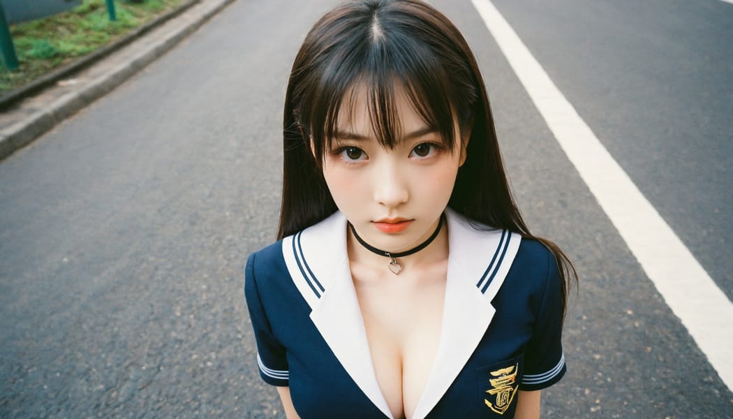 Tags: 21872187, SDXL
{"3": {"inputs": {"seed": 269922830664581, "steps": 64, "cfg": 5.6, "sampler_name": "dpmpp_2m", "scheduler": "karras", "denoise": 1.0, "model": ["27", 0], "positive": ["6", 0], "negative": ["7", 0], "latent_image": ["5", 0]}, "class_type": "KSampler"}, "4": {"inputs": {"ckpt_name": "helloworldxl.safetensors"}, "class_type": "CheckpointLoaderSimple"}, "5": {"inputs": {"width": 1344, "height": 768, "batch_size": 1}, "class_type": "EmptyLatentImage"}, "6": {"inputs": {"text": "18 year old girl, (japanese:0.98), (temptress:1.12), (cute:0.97), (seductive facial expression:1.09), (idol:1.11), (double eyelids:1.11), (eyelashes:1.08), (sexy lips:1.10), (blush:1.00), (detailed face:0.98), (pale skin:0.99), (seductive pose:1.07), (slim:0.95), (beautiful eyes:1.01), (in a seductive pose:0.95), (large perky breasts:1.00), (cleavage:1.10), (thigh gap:1.10), (school uniform:1.05), choker, busy street, (skin fuzz:1.00), (portra:1.05), (RAW:1.03), (natural looking skin:1.09), (textured skin:1.02), (detailed skin:1.01), (candid cinema:1.09), (film:1.01), (soft lighting:1.07)", "clip": ["27", 1]}, "class_type": "CLIPTextEncode"}, "7": {"inputs": {"text": "(low resolution:1.12), (twisted:1.14), (bad hands:1.13), (distorted:1.09), (watermark:1.10), (open mouth:1.12), (worst quality:1.12)", "clip": ["27", 1]}, "class_type": "CLIPTextEncode"}, "8": {"inputs": {"samples": ["3", 0], "vae": ["4", 2]}, "class_type": "VAEDecode"}, "25": {"inputs": {"lora_name": "nudify_xl.safetensors", "strength_model": 0.15, "strength_clip": 0.25, "model": ["4", 0], "clip": ["4", 1]}, "class_type": "LoraLoader"}, "26": {"inputs": {"lora_name": "shirtlift_SDXL_v2.safetensors", "strength_model": 0.1, "strength_clip": 0.19, "model": ["25", 0], "clip": ["25", 1]}, "class_type": "LoraLoader"}, "27": {"inputs": {"lora_name": "PerfectEyesXL.safetensors", "strength_model": 0.13, "strength_clip": 0.12, "model": ["26", 0], "clip": ["26", 1]}, "class_type": "LoraLoader"}, "30": {"inputs": {"model_name": "4x_NMKD-Superscale-SP_178000_G.pth"}, "class_type": "UpscaleModelLoader"}, "31": {"inputs": {"upscale_model": ["30", 0], "image": ["8", 0]}, "class_type": "ImageUpscaleWithModel"}, "32": {"inputs": {"upscale_method": "lanczos", "scale_by": 0.5, "image": ["31", 0]}, "class_type": "ImageScaleBy"}, "33": {"inputs": {"pixels": ["32", 0], "vae": ["4", 2]}, "class_type": "VAEEncode"}, "34": {"inputs": {"seed": 269922830664581, "steps": 64, "cfg": 5.6, "sampler_name": "dpmpp_2m", "scheduler": "karras", "denoise": 0.3, "model": ["27", 0], "positive": ["6", 0], "negative": ["7", 0], "latent_image": ["33", 0]}, "class_type": "KSampler"}, "36": {"inputs": {"samples": ["34", 0], "vae": ["4", 2]}, "class_type": "VAEDecode"}, "39": {"inputs": {"filename_prefix": "comfyapi-1726991374397", "images": ["36", 0]}, "class_type": "SaveImage"}}