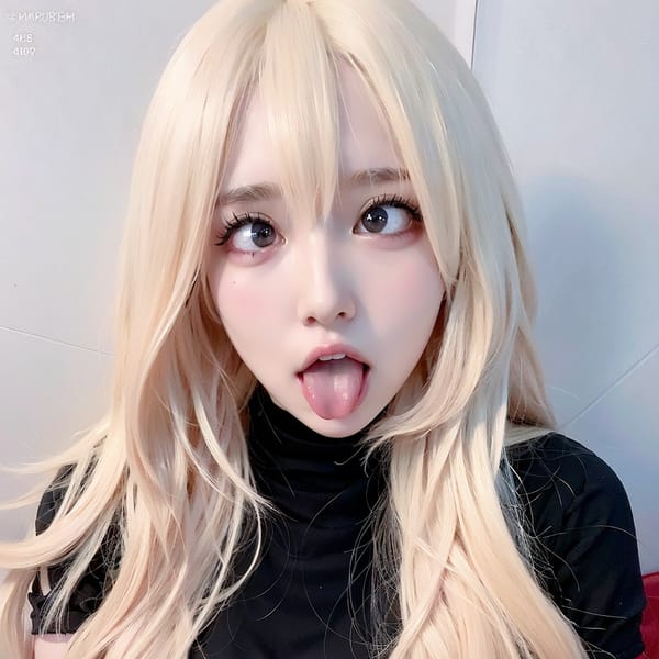 Tags: 21872187
<lora:koreanDollLikeness:0.63>, <lora:YaeMiko_Test:0.32>, (russian:1.07), (cosplay:1.12), cosplay exhibition, comiket, posing for camera, <lora:ahegao-x-v4:0.84>, ahegao face, pleasure, extremely detailed eyes, extremely detailed face, cute, (photorealistic:1.07), sexy lips, seductive smile, double eyelids, eyelashes, pale skin, perky breasts, textured skin, 4K, RAW, best quality, hyper realistic, tall, (long slim legs:1.18), solo
Negative prompt: sketches, paintings, anime, fat, (worst quality:2.18)
Steps: 32, Sampler: DPM++ 2M Karras, CFG scale: 5.02, Seed: 1788297520, Size: 512x512, Model hash: fc2511737a, Model: chilloutmix_NiPrunedFp32Fix, Seed resize from: -1x-1, Denoising strength: 0.5, Version: v1.2.1, Hires upscale: 2.0, Hires steps: 16, Hires upscaler: ESRGAN_4x