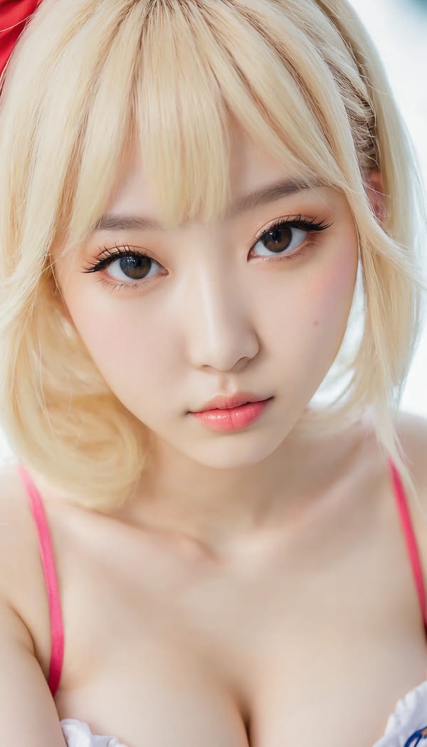 Tags: 21872187, SDXL
{"3": {"inputs": {"seed": 921386966848947, "steps": 32, "cfg": 5.1, "sampler_name": "dpmpp_2m", "scheduler": "karras", "denoise": 1.0, "model": ["27", 0], "positive": ["6", 0], "negative": ["7", 0], "latent_image": ["5", 0]}, "class_type": "KSampler"}, "4": {"inputs": {"ckpt_name": "juggernautxl.safetensors"}, "class_type": "CheckpointLoaderSimple"}, "5": {"inputs": {"width": 768, "height": 1344, "batch_size": 1}, "class_type": "EmptyLatentImage"}, "6": {"inputs": {"text": "19 year old girl, (korean:1.03), (japanese:1.05), (russian:0.95), (chinese:1.11), (double eyelids:0.97), (detailed face:1.10), (cute:1.02), (eyelashes:1.06), (sexy lips:1.06), (seductive pose:1.04), (idol:1.11), (beautiful eyes:1.04), (slim:1.04), (temptress:1.07), (pale skin:1.13), (seductive facial expression:1.14), (blush:0.99), (in a seductive pose:0.97), (large perky breasts:0.96), (cleavage:1.14), (thigh gap:1.06), (in a cosplay:1.09) at comiket posing for camera, (natural looking skin:1.00), (detailed skin:1.08), (soft lighting:1.01), (skin fuzz:1.06), (textured skin:1.06), (candid cinema:1.09), (portra:1.09), (RAW:1.01)", "clip": ["27", 1]}, "class_type": "CLIPTextEncode"}, "7": {"inputs": {"text": "(low resolution:1.05), (bad hands:1.10), (open mouth:1.14), (twisted:1.05), (worst quality:1.13), (watermark:1.09), (distorted:1.10)", "clip": ["27", 1]}, "class_type": "CLIPTextEncode"}, "8": {"inputs": {"samples": ["3", 0], "vae": ["4", 2]}, "class_type": "VAEDecode"}, "25": {"inputs": {"lora_name": "nudify_xl.safetensors", "strength_model": 0.14, "strength_clip": 0.37, "model": ["4", 0], "clip": ["4", 1]}, "class_type": "LoraLoader"}, "26": {"inputs": {"lora_name": "shirtlift_SDXL_v2.safetensors", "strength_model": 0.06, "strength_clip": 0.04, "model": ["25", 0], "clip": ["25", 1]}, "class_type": "LoraLoader"}, "27": {"inputs": {"lora_name": "PerfectEyesXL.safetensors", "strength_model": 0.1, "strength_clip": 0.06, "model": ["26", 0], "clip": ["26", 1]}, "class_type": "LoraLoader"}, "30": {"inputs": {"model_name": "4x_NMKD-Superscale-SP_178000_G.pth"}, "class_type": "UpscaleModelLoader"}, "31": {"inputs": {"upscale_model": ["30", 0], "image": ["8", 0]}, "class_type": "ImageUpscaleWithModel"}, "32": {"inputs": {"upscale_method": "lanczos", "scale_by": 0.5, "image": ["31", 0]}, "class_type": "ImageScaleBy"}, "33": {"inputs": {"pixels": ["32", 0], "vae": ["4", 2]}, "class_type": "VAEEncode"}, "34": {"inputs": {"seed": 921386966848947, "steps": 32, "cfg": 5.1, "sampler_name": "dpmpp_2m", "scheduler": "karras", "denoise": 0.3, "model": ["27", 0], "positive": ["6", 0], "negative": ["7", 0], "latent_image": ["33", 0]}, "class_type": "KSampler"}, "36": {"inputs": {"samples": ["34", 0], "vae": ["4", 2]}, "class_type": "VAEDecode"}, "39": {"inputs": {"filename_prefix": "comfyapi-1717239707873", "images": ["36", 0]}, "class_type": "SaveImage"}}