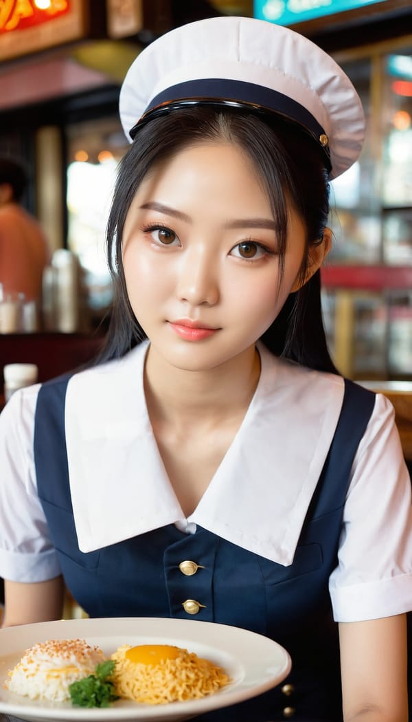 Tags: 21872187, SDXL
{"3": {"inputs": {"seed": 956266489311554, "steps": 32, "cfg": 7.15, "sampler_name": "dpmpp_2m", "scheduler": "karras", "denoise": 1.0, "model": ["27", 0], "positive": ["6", 0], "negative": ["7", 0], "latent_image": ["5", 0]}, "class_type": "KSampler"}, "4": {"inputs": {"ckpt_name": "juggernautxl.safetensors"}, "class_type": "CheckpointLoaderSimple"}, "5": {"inputs": {"width": 768, "height": 1344, "batch_size": 1}, "class_type": "EmptyLatentImage"}, "6": {"inputs": {"text": "19 year old girl, (taiwanese:1.11), (idol:0.95), (double eyelids:1.06), (seductive facial expression:1.07), (eyelashes:1.14), (detailed face:0.96), (pale skin:0.95), (slim:1.05), (blush:0.98), (beautiful eyes:1.02), (temptress:1.11), (sexy lips:1.06), (cute:1.09), (seductive pose:0.97), (perky ass:1.10), (exposed ass:1.10), (looking back:0.95), (sexy ass:0.98), (thigh gap:1.08), (a waitress in uniform:1.12) working at a restaurant, (film:1.06), (portra:1.00), (natural looking skin:1.01), (candid cinema:1.02), (RAW:1.03), (soft lighting:1.03), (detailed skin:1.00), (skin fuzz:1.02), (textured skin:1.09)", "clip": ["27", 1]}, "class_type": "CLIPTextEncode"}, "7": {"inputs": {"text": "(open mouth:1.05), (low resolution:1.11), (distorted:1.08), (bad hands:1.10), (worst quality:1.07), (watermark:1.11), (twisted:1.11)", "clip": ["27", 1]}, "class_type": "CLIPTextEncode"}, "8": {"inputs": {"samples": ["3", 0], "vae": ["4", 2]}, "class_type": "VAEDecode"}, "25": {"inputs": {"lora_name": "nudify_xl.safetensors", "strength_model": 0.17, "strength_clip": 0.11, "model": ["4", 0], "clip": ["4", 1]}, "class_type": "LoraLoader"}, "26": {"inputs": {"lora_name": "shirtlift_SDXL_v2.safetensors", "strength_model": 0.13, "strength_clip": 0.15, "model": ["25", 0], "clip": ["25", 1]}, "class_type": "LoraLoader"}, "27": {"inputs": {"lora_name": "PerfectEyesXL.safetensors", "strength_model": 0.15, "strength_clip": 0.02, "model": ["26", 0], "clip": ["26", 1]}, "class_type": "LoraLoader"}, "30": {"inputs": {"model_name": "4x_NMKD-Superscale-SP_178000_G.pth"}, "class_type": "UpscaleModelLoader"}, "31": {"inputs": {"upscale_model": ["30", 0], "image": ["8", 0]}, "class_type": "ImageUpscaleWithModel"}, "32": {"inputs": {"upscale_method": "lanczos", "scale_by": 0.5, "image": ["31", 0]}, "class_type": "ImageScaleBy"}, "33": {"inputs": {"pixels": ["32", 0], "vae": ["4", 2]}, "class_type": "VAEEncode"}, "34": {"inputs": {"seed": 956266489311554, "steps": 32, "cfg": 7.15, "sampler_name": "dpmpp_2m", "scheduler": "karras", "denoise": 0.3, "model": ["27", 0], "positive": ["6", 0], "negative": ["7", 0], "latent_image": ["33", 0]}, "class_type": "KSampler"}, "36": {"inputs": {"samples": ["34", 0], "vae": ["4", 2]}, "class_type": "VAEDecode"}, "39": {"inputs": {"filename_prefix": "comfyapi-1714069122095", "images": ["36", 0]}, "class_type": "SaveImage"}}