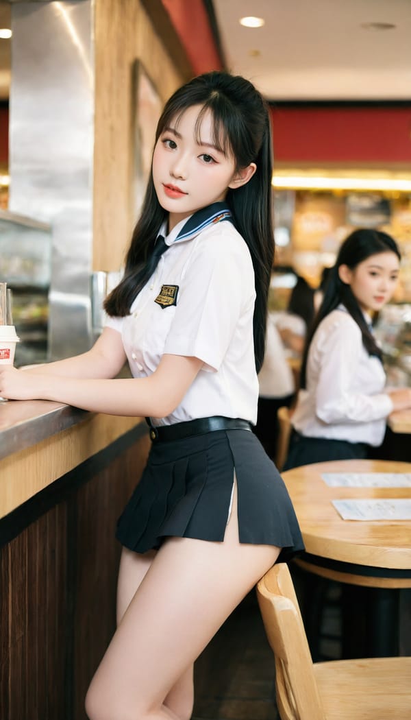 Tags: 21872187, SDXL
{"3": {"inputs": {"seed": 776011451447995, "steps": 64, "cfg": 7.27, "sampler_name": "dpmpp_2m", "scheduler": "karras", "denoise": 1.0, "model": ["27", 0], "positive": ["6", 0], "negative": ["7", 0], "latent_image": ["5", 0]}, "class_type": "KSampler"}, "4": {"inputs": {"ckpt_name": "leosamsHelloworldSDXL_helloworldSDXL32DPO.safetensors"}, "class_type": "CheckpointLoaderSimple"}, "5": {"inputs": {"width": 768, "height": 1344, "batch_size": 1}, "class_type": "EmptyLatentImage"}, "6": {"inputs": {"text": "19 year old girl, (chinese:1.08), (korean:0.99), (taiwanese:1.08), (pale skin:1.12), (slim:0.97), (temptress:1.06), (eyelashes:1.06), (double eyelids:0.99), (detailed face:1.02), (sexy lips:1.02), (blush:1.03), (idol:1.05), (cute:1.14), (beautiful eyes:1.08), (perky ass:1.07), (exposed ass:0.98), (looking back:1.11), (sexy ass:0.96), (thigh gap:1.08), (a waitress in uniform:1.12) working at a restaurant, (natural looking skin:1.06), (film:1.00), (textured skin:1.00), (skin fuzz:1.07), (soft lighting:1.07), (RAW:1.00), (portra:1.05), (detailed skin:1.06), (candid cinema:1.08)", "clip": ["27", 1]}, "class_type": "CLIPTextEncode"}, "7": {"inputs": {"text": "(twisted:1.05), (bad hands:1.09), (worst quality:1.14), (low resolution:1.07), (watermark:1.07), (open mouth:1.12), (distorted:1.12)", "clip": ["27", 1]}, "class_type": "CLIPTextEncode"}, "8": {"inputs": {"samples": ["3", 0], "vae": ["4", 2]}, "class_type": "VAEDecode"}, "25": {"inputs": {"lora_name": "nudify_xl.safetensors", "strength_model": 0.25, "strength_clip": 0.31, "model": ["4", 0], "clip": ["4", 1]}, "class_type": "LoraLoader"}, "26": {"inputs": {"lora_name": "shirtlift_SDXL_v2.safetensors", "strength_model": 0.06, "strength_clip": 0.1, "model": ["25", 0], "clip": ["25", 1]}, "class_type": "LoraLoader"}, "27": {"inputs": {"lora_name": "PerfectEyesXL.safetensors", "strength_model": 0.02, "strength_clip": 0.07, "model": ["26", 0], "clip": ["26", 1]}, "class_type": "LoraLoader"}, "30": {"inputs": {"model_name": "4x_NMKD-Superscale-SP_178000_G.pth"}, "class_type": "UpscaleModelLoader"}, "31": {"inputs": {"upscale_model": ["30", 0], "image": ["8", 0]}, "class_type": "ImageUpscaleWithModel"}, "32": {"inputs": {"upscale_method": "lanczos", "scale_by": 0.5, "image": ["31", 0]}, "class_type": "ImageScaleBy"}, "33": {"inputs": {"pixels": ["32", 0], "vae": ["4", 2]}, "class_type": "VAEEncode"}, "34": {"inputs": {"seed": 776011451447995, "steps": 64, "cfg": 7.27, "sampler_name": "dpmpp_2m", "scheduler": "karras", "denoise": 0.3, "model": ["27", 0], "positive": ["6", 0], "negative": ["7", 0], "latent_image": ["33", 0]}, "class_type": "KSampler"}, "36": {"inputs": {"samples": ["34", 0], "vae": ["4", 2]}, "class_type": "VAEDecode"}, "39": {"inputs": {"filename_prefix": "comfyapi-1707997914184", "images": ["36", 0]}, "class_type": "SaveImage"}}