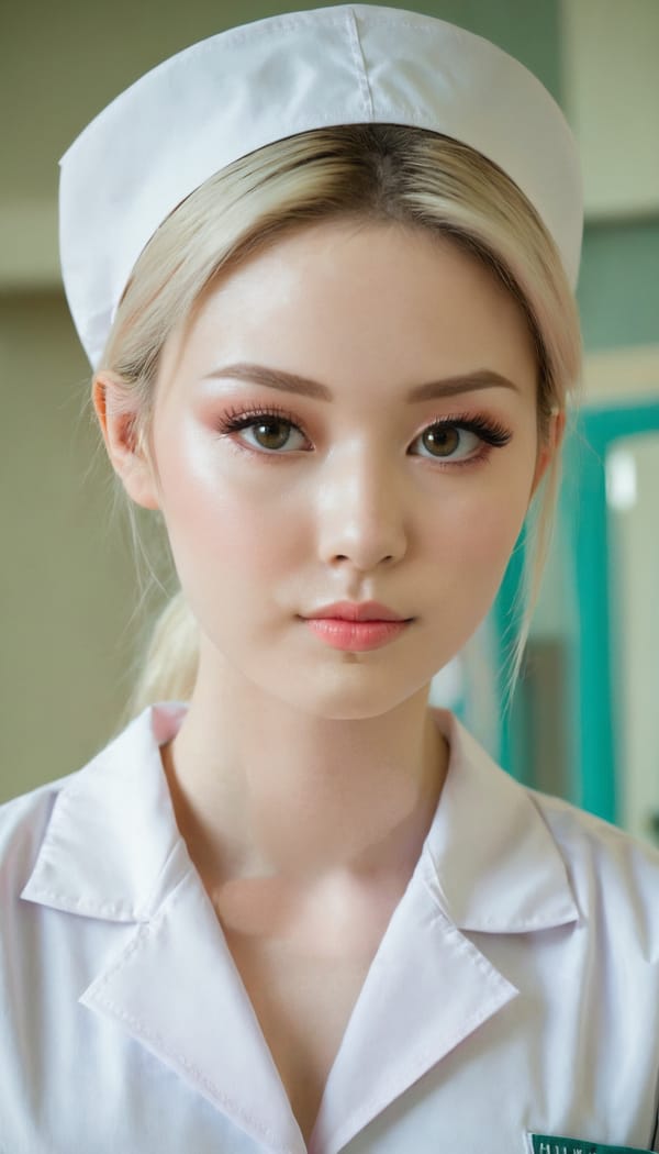 Tags: 21872187, SDXL
{"3": {"inputs": {"seed": 378499207785641, "steps": 64, "cfg": 6.54, "sampler_name": "dpmpp_2m", "scheduler": "karras", "denoise": 1.0, "model": ["27", 0], "positive": ["6", 0], "negative": ["7", 0], "latent_image": ["5", 0]}, "class_type": "KSampler"}, "4": {"inputs": {"ckpt_name": "juggernautxl.safetensors"}, "class_type": "CheckpointLoaderSimple"}, "5": {"inputs": {"width": 768, "height": 1344, "batch_size": 1}, "class_type": "EmptyLatentImage"}, "6": {"inputs": {"text": "24 year old girl, (seductive facial expression:1.08), (slim:1.07), (temptress:1.08), (idol:0.96), (eyelashes:1.08), (blush:1.13), (cute:1.12), (detailed face:1.12), (seductive pose:1.06), (beautiful eyes:1.03), (pale skin:1.01), (sexy lips:1.01), (double eyelids:1.09), (on all fours:1.08), (spreading ass cheeks:0.97), (from behind:1.04), (backboob:0.97), (nurse in uniform:1.12) working in a hospital ward, (skin fuzz:1.01), (film:1.02), (candid cinema:1.02), (soft lighting:1.00), (RAW:1.01), (natural looking skin:1.00), (textured skin:1.01), (portra:1.07), (detailed skin:1.04)", "clip": ["27", 1]}, "class_type": "CLIPTextEncode"}, "7": {"inputs": {"text": "(low resolution:1.05), (open mouth:1.11), (distorted:1.06), (worst quality:1.10), (watermark:1.14), (bad hands:1.14), (twisted:1.07)", "clip": ["27", 1]}, "class_type": "CLIPTextEncode"}, "8": {"inputs": {"samples": ["3", 0], "vae": ["4", 2]}, "class_type": "VAEDecode"}, "25": {"inputs": {"lora_name": "nudify_xl.safetensors", "strength_model": 0.12, "strength_clip": 0.24, "model": ["4", 0], "clip": ["4", 1]}, "class_type": "LoraLoader"}, "26": {"inputs": {"lora_name": "shirtlift_SDXL_v2.safetensors", "strength_model": 0.18, "strength_clip": 0.16, "model": ["25", 0], "clip": ["25", 1]}, "class_type": "LoraLoader"}, "27": {"inputs": {"lora_name": "PerfectEyesXL.safetensors", "strength_model": 0.17, "strength_clip": 0.13, "model": ["26", 0], "clip": ["26", 1]}, "class_type": "LoraLoader"}, "30": {"inputs": {"model_name": "4x_NMKD-Superscale-SP_178000_G.pth"}, "class_type": "UpscaleModelLoader"}, "31": {"inputs": {"upscale_model": ["30", 0], "image": ["8", 0]}, "class_type": "ImageUpscaleWithModel"}, "32": {"inputs": {"upscale_method": "lanczos", "scale_by": 0.5, "image": ["31", 0]}, "class_type": "ImageScaleBy"}, "33": {"inputs": {"pixels": ["32", 0], "vae": ["4", 2]}, "class_type": "VAEEncode"}, "34": {"inputs": {"seed": 378499207785641, "steps": 64, "cfg": 6.54, "sampler_name": "dpmpp_2m", "scheduler": "karras", "denoise": 0.3, "model": ["27", 0], "positive": ["6", 0], "negative": ["7", 0], "latent_image": ["33", 0]}, "class_type": "KSampler"}, "36": {"inputs": {"samples": ["34", 0], "vae": ["4", 2]}, "class_type": "VAEDecode"}, "39": {"inputs": {"filename_prefix": "comfyapi-1734991750998", "images": ["36", 0]}, "class_type": "SaveImage"}}