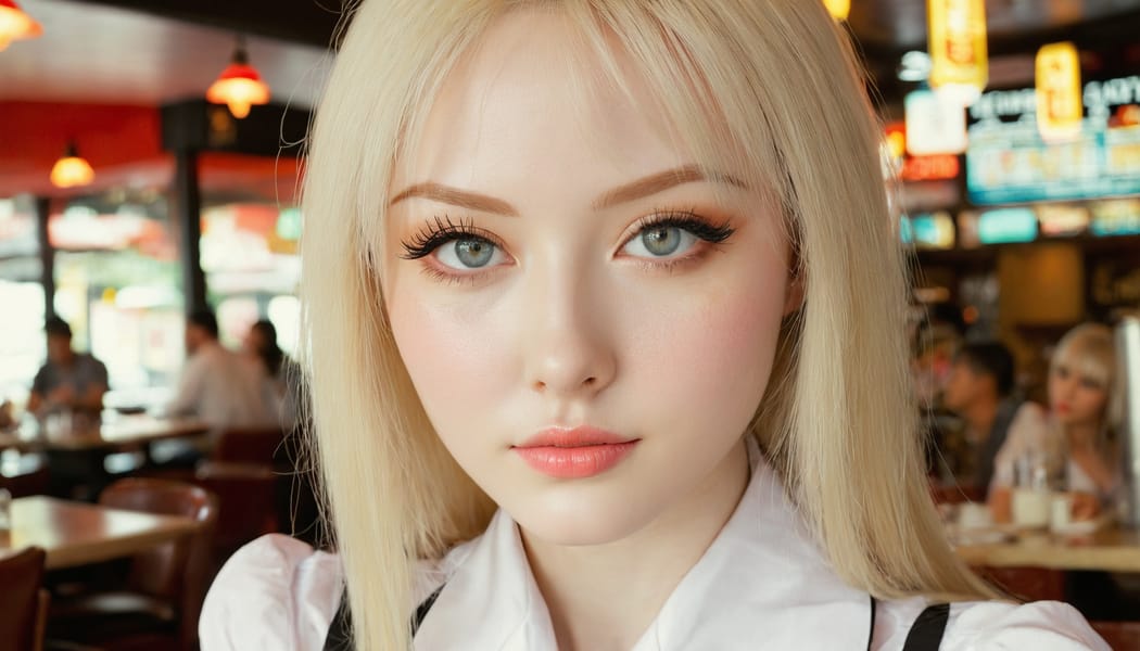 Tags: 21872187, SDXL
{"3": {"inputs": {"seed": 910527896823859, "steps": 32, "cfg": 6.71, "sampler_name": "dpmpp_2m", "scheduler": "karras", "denoise": 1.0, "model": ["27", 0], "positive": ["6", 0], "negative": ["7", 0], "latent_image": ["5", 0]}, "class_type": "KSampler"}, "4": {"inputs": {"ckpt_name": "juggernautxl.safetensors"}, "class_type": "CheckpointLoaderSimple"}, "5": {"inputs": {"width": 1344, "height": 768, "batch_size": 1}, "class_type": "EmptyLatentImage"}, "6": {"inputs": {"text": "27 year old girl, (pale skin:1.01), (eyelashes:0.97), (cute:1.07), (sexy lips:1.13), (beautiful eyes:1.10), (temptress:1.10), (seductive facial expression:1.11), (detailed face:1.06), (idol:1.06), (slim:1.14), (double eyelids:1.13), (in a seductive pose:0.98), (large perky breasts:1.04), (cleavage:1.00), (thigh gap:1.09), (a waitress in uniform:0.98) working at a restaurant, (natural looking skin:1.04), (film:1.02), (portra:1.04), (skin fuzz:1.01), (candid cinema:1.09), (RAW:1.00), (soft lighting:1.02), (textured skin:1.03), (detailed skin:1.07)", "clip": ["27", 1]}, "class_type": "CLIPTextEncode"}, "7": {"inputs": {"text": "(watermark:1.14), (twisted:1.05), (low resolution:1.05), (worst quality:1.05), (open mouth:1.06), (distorted:1.07), (bad hands:1.09)", "clip": ["27", 1]}, "class_type": "CLIPTextEncode"}, "8": {"inputs": {"samples": ["3", 0], "vae": ["4", 2]}, "class_type": "VAEDecode"}, "25": {"inputs": {"lora_name": "nudify_xl.safetensors", "strength_model": 0.21, "strength_clip": 0.07, "model": ["4", 0], "clip": ["4", 1]}, "class_type": "LoraLoader"}, "26": {"inputs": {"lora_name": "shirtlift_SDXL_v2.safetensors", "strength_model": 0.15, "strength_clip": 0.13, "model": ["25", 0], "clip": ["25", 1]}, "class_type": "LoraLoader"}, "27": {"inputs": {"lora_name": "PerfectEyesXL.safetensors", "strength_model": 0.16, "strength_clip": 0.05, "model": ["26", 0], "clip": ["26", 1]}, "class_type": "LoraLoader"}, "30": {"inputs": {"model_name": "4x_NMKD-Superscale-SP_178000_G.pth"}, "class_type": "UpscaleModelLoader"}, "31": {"inputs": {"upscale_model": ["30", 0], "image": ["8", 0]}, "class_type": "ImageUpscaleWithModel"}, "32": {"inputs": {"upscale_method": "lanczos", "scale_by": 0.5, "image": ["31", 0]}, "class_type": "ImageScaleBy"}, "33": {"inputs": {"pixels": ["32", 0], "vae": ["4", 2]}, "class_type": "VAEEncode"}, "34": {"inputs": {"seed": 910527896823859, "steps": 32, "cfg": 6.71, "sampler_name": "dpmpp_2m", "scheduler": "karras", "denoise": 0.3, "model": ["27", 0], "positive": ["6", 0], "negative": ["7", 0], "latent_image": ["33", 0]}, "class_type": "KSampler"}, "36": {"inputs": {"samples": ["34", 0], "vae": ["4", 2]}, "class_type": "VAEDecode"}, "39": {"inputs": {"filename_prefix": "comfyapi-1731568411805", "images": ["36", 0]}, "class_type": "SaveImage"}}