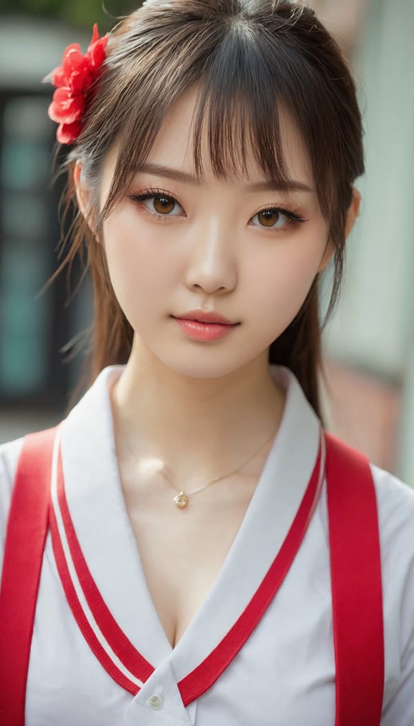 Tags: 21872187, SDXL
{"3": {"inputs": {"seed": 969282361774546, "steps": 32, "cfg": 5.94, "sampler_name": "dpmpp_2m", "scheduler": "karras", "denoise": 1.0, "model": ["27", 0], "positive": ["6", 0], "negative": ["7", 0], "latent_image": ["5", 0]}, "class_type": "KSampler"}, "4": {"inputs": {"ckpt_name": "juggernautxl.safetensors"}, "class_type": "CheckpointLoaderSimple"}, "5": {"inputs": {"width": 768, "height": 1344, "batch_size": 1}, "class_type": "EmptyLatentImage"}, "6": {"inputs": {"text": "23 year old girl, (chinese:1.13), (japanese:0.97), (ukrainian:1.12), (sexy lips:1.03), (temptress:1.00), (beautiful eyes:1.06), (slim:1.13), (idol:1.00), (blush:0.95), (detailed face:1.11), (double eyelids:1.08), (cute:1.06), (seductive facial expression:1.06), (pale skin:1.03), (eyelashes:1.10), (seductive pose:1.06), (in a seductive pose:1.05), (large perky breasts:1.04), (cleavage:1.07), (thigh gap:1.00), (school uniform:1.11), choker, busy street, (film:1.02), (candid cinema:1.05), (skin fuzz:1.09), (natural looking skin:1.04), (RAW:1.00), (portra:1.02), (textured skin:1.06), (detailed skin:1.00), (soft lighting:1.02)", "clip": ["27", 1]}, "class_type": "CLIPTextEncode"}, "7": {"inputs": {"text": "(worst quality:1.10), (twisted:1.14), (watermark:1.06), (low resolution:1.11), (distorted:1.14), (open mouth:1.06), (bad hands:1.07)", "clip": ["27", 1]}, "class_type": "CLIPTextEncode"}, "8": {"inputs": {"samples": ["3", 0], "vae": ["4", 2]}, "class_type": "VAEDecode"}, "25": {"inputs": {"lora_name": "nudify_xl.safetensors", "strength_model": 0.17, "strength_clip": 0.03, "model": ["4", 0], "clip": ["4", 1]}, "class_type": "LoraLoader"}, "26": {"inputs": {"lora_name": "shirtlift_SDXL_v2.safetensors", "strength_model": 0.09, "strength_clip": 0.05, "model": ["25", 0], "clip": ["25", 1]}, "class_type": "LoraLoader"}, "27": {"inputs": {"lora_name": "PerfectEyesXL.safetensors", "strength_model": 0.01, "strength_clip": 0.18, "model": ["26", 0], "clip": ["26", 1]}, "class_type": "LoraLoader"}, "30": {"inputs": {"model_name": "4x_NMKD-Superscale-SP_178000_G.pth"}, "class_type": "UpscaleModelLoader"}, "31": {"inputs": {"upscale_model": ["30", 0], "image": ["8", 0]}, "class_type": "ImageUpscaleWithModel"}, "32": {"inputs": {"upscale_method": "lanczos", "scale_by": 0.5, "image": ["31", 0]}, "class_type": "ImageScaleBy"}, "33": {"inputs": {"pixels": ["32", 0], "vae": ["4", 2]}, "class_type": "VAEEncode"}, "34": {"inputs": {"seed": 969282361774546, "steps": 32, "cfg": 5.94, "sampler_name": "dpmpp_2m", "scheduler": "karras", "denoise": 0.3, "model": ["27", 0], "positive": ["6", 0], "negative": ["7", 0], "latent_image": ["33", 0]}, "class_type": "KSampler"}, "36": {"inputs": {"samples": ["34", 0], "vae": ["4", 2]}, "class_type": "VAEDecode"}, "39": {"inputs": {"filename_prefix": "comfyapi-1735702087611", "images": ["36", 0]}, "class_type": "SaveImage"}}