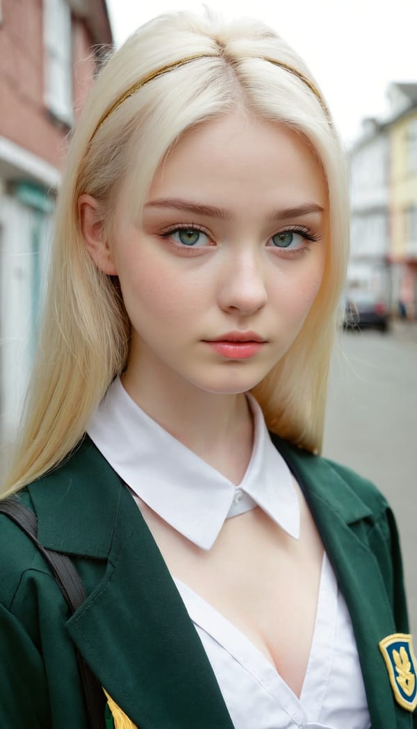 Tags: 21872187, SDXL
{"3": {"inputs": {"seed": 452566733901274, "steps": 64, "cfg": 6.86, "sampler_name": "dpmpp_2m", "scheduler": "karras", "denoise": 1.0, "model": ["27", 0], "positive": ["6", 0], "negative": ["7", 0], "latent_image": ["5", 0]}, "class_type": "KSampler"}, "4": {"inputs": {"ckpt_name": "juggernautxl.safetensors"}, "class_type": "CheckpointLoaderSimple"}, "5": {"inputs": {"width": 768, "height": 1344, "batch_size": 1}, "class_type": "EmptyLatentImage"}, "6": {"inputs": {"text": "20 year old girl, (ukrainian:1.12), (irish:1.08), (detailed face:0.97), (double eyelids:0.98), (seductive facial expression:1.03), (slim:1.09), (cute:1.10), (blush:1.11), (beautiful eyes:1.09), (pale skin:1.10), (seductive pose:1.03), (sexy lips:1.00), (temptress:0.98), (in a seductive pose:1.02), (large perky breasts:1.07), (cleavage:1.06), (thigh gap:1.11), (school uniform:1.13), choker, busy street, (film:1.07), (skin fuzz:1.04), (RAW:1.05), (portra:1.04), (detailed skin:1.09), (candid cinema:1.04), (textured skin:1.03), (soft lighting:1.02), (natural looking skin:1.04)", "clip": ["27", 1]}, "class_type": "CLIPTextEncode"}, "7": {"inputs": {"text": "(distorted:1.12), (twisted:1.13), (bad hands:1.05), (open mouth:1.14), (low resolution:1.14), (watermark:1.07), (worst quality:1.13)", "clip": ["27", 1]}, "class_type": "CLIPTextEncode"}, "8": {"inputs": {"samples": ["3", 0], "vae": ["4", 2]}, "class_type": "VAEDecode"}, "25": {"inputs": {"lora_name": "nudify_xl.safetensors", "strength_model": 0.27, "strength_clip": 0.23, "model": ["4", 0], "clip": ["4", 1]}, "class_type": "LoraLoader"}, "26": {"inputs": {"lora_name": "shirtlift_SDXL_v2.safetensors", "strength_model": 0.02, "strength_clip": 0.12, "model": ["25", 0], "clip": ["25", 1]}, "class_type": "LoraLoader"}, "27": {"inputs": {"lora_name": "PerfectEyesXL.safetensors", "strength_model": 0.19, "strength_clip": 0.17, "model": ["26", 0], "clip": ["26", 1]}, "class_type": "LoraLoader"}, "30": {"inputs": {"model_name": "4x_NMKD-Superscale-SP_178000_G.pth"}, "class_type": "UpscaleModelLoader"}, "31": {"inputs": {"upscale_model": ["30", 0], "image": ["8", 0]}, "class_type": "ImageUpscaleWithModel"}, "32": {"inputs": {"upscale_method": "lanczos", "scale_by": 0.5, "image": ["31", 0]}, "class_type": "ImageScaleBy"}, "33": {"inputs": {"pixels": ["32", 0], "vae": ["4", 2]}, "class_type": "VAEEncode"}, "34": {"inputs": {"seed": 452566733901274, "steps": 64, "cfg": 6.86, "sampler_name": "dpmpp_2m", "scheduler": "karras", "denoise": 0.3, "model": ["27", 0], "positive": ["6", 0], "negative": ["7", 0], "latent_image": ["33", 0]}, "class_type": "KSampler"}, "36": {"inputs": {"samples": ["34", 0], "vae": ["4", 2]}, "class_type": "VAEDecode"}, "39": {"inputs": {"filename_prefix": "comfyapi-1734059693094", "images": ["36", 0]}, "class_type": "SaveImage"}}