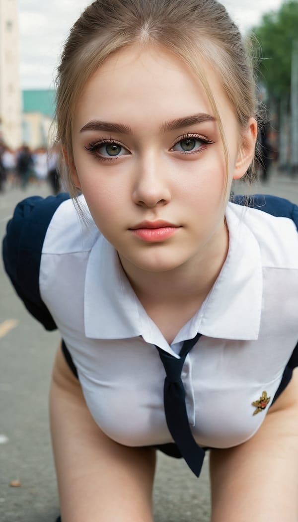 Tags: 21872187, SDXL
{"3": {"inputs": {"seed": 790062721432974, "steps": 32, "cfg": 6.76, "sampler_name": "dpmpp_2m", "scheduler": "karras", "denoise": 1.0, "model": ["27", 0], "positive": ["6", 0], "negative": ["7", 0], "latent_image": ["5", 0]}, "class_type": "KSampler"}, "4": {"inputs": {"ckpt_name": "juggernautXL_v8Rundiffusion.safetensors"}, "class_type": "CheckpointLoaderSimple"}, "5": {"inputs": {"width": 768, "height": 1344, "batch_size": 1}, "class_type": "EmptyLatentImage"}, "6": {"inputs": {"text": "19 year old girl, (russian:1.11), (seductive pose:0.97), (blush:1.01), (detailed face:1.01), (beautiful eyes:1.03), (seductive facial expression:1.11), (cute:1.07), (slim:1.05), (temptress:0.98), (idol:1.04), (eyelashes:0.97), (double eyelids:0.96), (pale skin:0.98), (sexy lips:0.96), (on all fours:1.09), (spreading ass cheeks:1.14), (from behind:0.96), (backboob:0.98), (school uniform:1.01), choker, busy street, (portra:1.06), (RAW:1.05), (skin fuzz:1.06), (film:1.03), (soft lighting:1.02), (candid cinema:1.03), (natural looking skin:1.00), (detailed skin:1.01), (textured skin:1.02)", "clip": ["27", 1]}, "class_type": "CLIPTextEncode"}, "7": {"inputs": {"text": "(open mouth:1.14), (bad hands:1.13), (twisted:1.10), (watermark:1.10), (worst quality:1.06), (distorted:1.06), (low resolution:1.06)", "clip": ["27", 1]}, "class_type": "CLIPTextEncode"}, "8": {"inputs": {"samples": ["3", 0], "vae": ["4", 2]}, "class_type": "VAEDecode"}, "25": {"inputs": {"lora_name": "nudify_xl.safetensors", "strength_model": 0.21, "strength_clip": 0.02, "model": ["4", 0], "clip": ["4", 1]}, "class_type": "LoraLoader"}, "26": {"inputs": {"lora_name": "shirtlift_SDXL_v2.safetensors", "strength_model": 0.05, "strength_clip": 0.01, "model": ["25", 0], "clip": ["25", 1]}, "class_type": "LoraLoader"}, "27": {"inputs": {"lora_name": "PerfectEyesXL.safetensors", "strength_model": 0.13, "strength_clip": 0.19, "model": ["26", 0], "clip": ["26", 1]}, "class_type": "LoraLoader"}, "30": {"inputs": {"model_name": "4x_NMKD-Superscale-SP_178000_G.pth"}, "class_type": "UpscaleModelLoader"}, "31": {"inputs": {"upscale_model": ["30", 0], "image": ["8", 0]}, "class_type": "ImageUpscaleWithModel"}, "32": {"inputs": {"upscale_method": "lanczos", "scale_by": 0.5, "image": ["31", 0]}, "class_type": "ImageScaleBy"}, "33": {"inputs": {"pixels": ["32", 0], "vae": ["4", 2]}, "class_type": "VAEEncode"}, "34": {"inputs": {"seed": 790062721432974, "steps": 32, "cfg": 6.76, "sampler_name": "dpmpp_2m", "scheduler": "karras", "denoise": 0.3, "model": ["27", 0], "positive": ["6", 0], "negative": ["7", 0], "latent_image": ["33", 0]}, "class_type": "KSampler"}, "36": {"inputs": {"samples": ["34", 0], "vae": ["4", 2]}, "class_type": "VAEDecode"}, "39": {"inputs": {"filename_prefix": "comfyapi-1707789954208", "images": ["36", 0]}, "class_type": "SaveImage"}}