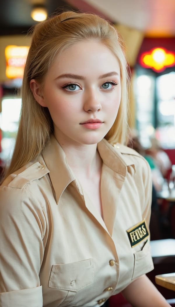 Tags: 21872187, SDXL
{"3": {"inputs": {"seed": 382969293812661, "steps": 32, "cfg": 7.53, "sampler_name": "dpmpp_2m", "scheduler": "karras", "denoise": 1.0, "model": ["27", 0], "positive": ["6", 0], "negative": ["7", 0], "latent_image": ["5", 0]}, "class_type": "KSampler"}, "4": {"inputs": {"ckpt_name": "juggernautxl.safetensors"}, "class_type": "CheckpointLoaderSimple"}, "5": {"inputs": {"width": 768, "height": 1344, "batch_size": 1}, "class_type": "EmptyLatentImage"}, "6": {"inputs": {"text": "21 year old girl, (irish:0.97), (idol:1.14), (double eyelids:1.12), (seductive facial expression:0.96), (temptress:1.11), (seductive pose:1.01), (detailed face:1.00), (beautiful eyes:1.05), (slim:0.95), (pale skin:0.96), (sexy lips:1.01), (eyelashes:0.96), (blush:1.07), (cute:1.00), (on all fours:1.11), (spreading ass cheeks:0.97), (from behind:1.05), (backboob:1.09), (a waitress in uniform:1.08) working at a restaurant, (candid cinema:1.02), (portra:1.03), (natural looking skin:1.05), (textured skin:1.05), (detailed skin:1.01), (soft lighting:1.07), (skin fuzz:1.08), (film:1.06), (RAW:1.09)", "clip": ["27", 1]}, "class_type": "CLIPTextEncode"}, "7": {"inputs": {"text": "(twisted:1.14), (worst quality:1.07), (watermark:1.09), (distorted:1.14), (open mouth:1.14), (bad hands:1.13), (low resolution:1.09)", "clip": ["27", 1]}, "class_type": "CLIPTextEncode"}, "8": {"inputs": {"samples": ["3", 0], "vae": ["4", 2]}, "class_type": "VAEDecode"}, "25": {"inputs": {"lora_name": "nudify_xl.safetensors", "strength_model": 0.08, "strength_clip": 0.1, "model": ["4", 0], "clip": ["4", 1]}, "class_type": "LoraLoader"}, "26": {"inputs": {"lora_name": "shirtlift_SDXL_v2.safetensors", "strength_model": 0.0, "strength_clip": 0.16, "model": ["25", 0], "clip": ["25", 1]}, "class_type": "LoraLoader"}, "27": {"inputs": {"lora_name": "PerfectEyesXL.safetensors", "strength_model": 0.17, "strength_clip": 0.0, "model": ["26", 0], "clip": ["26", 1]}, "class_type": "LoraLoader"}, "30": {"inputs": {"model_name": "4x_NMKD-Superscale-SP_178000_G.pth"}, "class_type": "UpscaleModelLoader"}, "31": {"inputs": {"upscale_model": ["30", 0], "image": ["8", 0]}, "class_type": "ImageUpscaleWithModel"}, "32": {"inputs": {"upscale_method": "lanczos", "scale_by": 0.5, "image": ["31", 0]}, "class_type": "ImageScaleBy"}, "33": {"inputs": {"pixels": ["32", 0], "vae": ["4", 2]}, "class_type": "VAEEncode"}, "34": {"inputs": {"seed": 382969293812661, "steps": 32, "cfg": 7.53, "sampler_name": "dpmpp_2m", "scheduler": "karras", "denoise": 0.3, "model": ["27", 0], "positive": ["6", 0], "negative": ["7", 0], "latent_image": ["33", 0]}, "class_type": "KSampler"}, "36": {"inputs": {"samples": ["34", 0], "vae": ["4", 2]}, "class_type": "VAEDecode"}, "39": {"inputs": {"filename_prefix": "comfyapi-1732122958477", "images": ["36", 0]}, "class_type": "SaveImage"}}