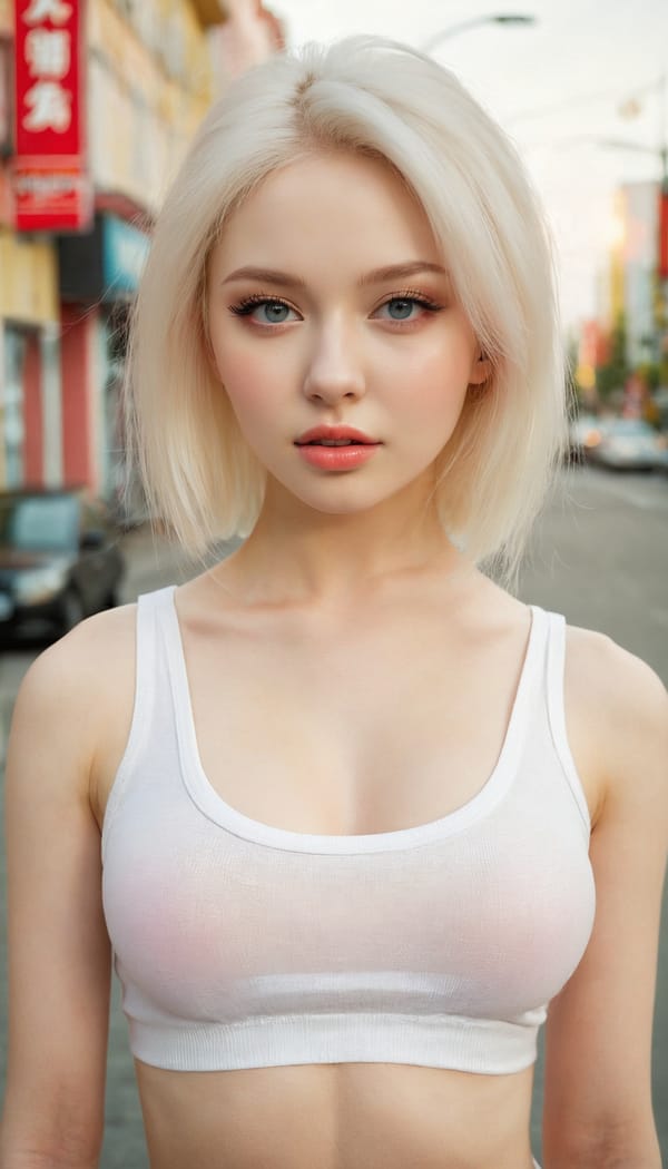 Tags: 21872187, SDXL
{"3": {"inputs": {"seed": 149331941089981, "steps": 32, "cfg": 7.07, "sampler_name": "dpmpp_2m", "scheduler": "karras", "denoise": 1.0, "model": ["27", 0], "positive": ["6", 0], "negative": ["7", 0], "latent_image": ["5", 0]}, "class_type": "KSampler"}, "4": {"inputs": {"ckpt_name": "juggernautxl.safetensors"}, "class_type": "CheckpointLoaderSimple"}, "5": {"inputs": {"width": 768, "height": 1344, "batch_size": 1}, "class_type": "EmptyLatentImage"}, "6": {"inputs": {"text": "19 year old girl, (russian:1.05), (ukrainian:0.96), (idol:0.95), (pale skin:1.04), (blush:0.95), (double eyelids:1.02), (slim:1.03), (beautiful eyes:1.07), (eyelashes:0.95), (detailed face:0.96), (sexy lips:0.95), (seductive pose:1.02), (seductive facial expression:1.11), (cute:1.14), (temptress:1.09), (in a seductive pose:1.10), (large perky breasts:1.00), (cleavage:0.96), (thigh gap:1.00), (white tanktop:1.02), busy street, (film:1.06), (natural looking skin:1.03), (soft lighting:1.05), (portra:1.06), (skin fuzz:1.09), (textured skin:1.00), (detailed skin:1.04), (RAW:1.06), (candid cinema:1.02)", "clip": ["27", 1]}, "class_type": "CLIPTextEncode"}, "7": {"inputs": {"text": "(distorted:1.09), (watermark:1.12), (low resolution:1.11), (twisted:1.13), (bad hands:1.11), (worst quality:1.06)", "clip": ["27", 1]}, "class_type": "CLIPTextEncode"}, "8": {"inputs": {"samples": ["3", 0], "vae": ["4", 2]}, "class_type": "VAEDecode"}, "25": {"inputs": {"lora_name": "nudify_xl.safetensors", "strength_model": 0.09, "strength_clip": 0.05, "model": ["4", 0], "clip": ["4", 1]}, "class_type": "LoraLoader"}, "26": {"inputs": {"lora_name": "shirtlift_SDXL_v2.safetensors", "strength_model": 0.18, "strength_clip": 0.13, "model": ["25", 0], "clip": ["25", 1]}, "class_type": "LoraLoader"}, "27": {"inputs": {"lora_name": "PerfectEyesXL.safetensors", "strength_model": 0.14, "strength_clip": 0.04, "model": ["26", 0], "clip": ["26", 1]}, "class_type": "LoraLoader"}, "30": {"inputs": {"model_name": "4x_NMKD-Superscale-SP_178000_G.pth"}, "class_type": "UpscaleModelLoader"}, "31": {"inputs": {"upscale_model": ["30", 0], "image": ["8", 0]}, "class_type": "ImageUpscaleWithModel"}, "32": {"inputs": {"upscale_method": "lanczos", "scale_by": 0.5, "image": ["31", 0]}, "class_type": "ImageScaleBy"}, "33": {"inputs": {"pixels": ["32", 0], "vae": ["4", 2]}, "class_type": "VAEEncode"}, "34": {"inputs": {"seed": 149331941089981, "steps": 32, "cfg": 7.07, "sampler_name": "dpmpp_2m", "scheduler": "karras", "denoise": 0.3, "model": ["27", 0], "positive": ["6", 0], "negative": ["7", 0], "latent_image": ["33", 0]}, "class_type": "KSampler"}, "36": {"inputs": {"samples": ["34", 0], "vae": ["4", 2]}, "class_type": "VAEDecode"}, "39": {"inputs": {"filename_prefix": "comfyapi-1713284059721", "images": ["36", 0]}, "class_type": "SaveImage"}}