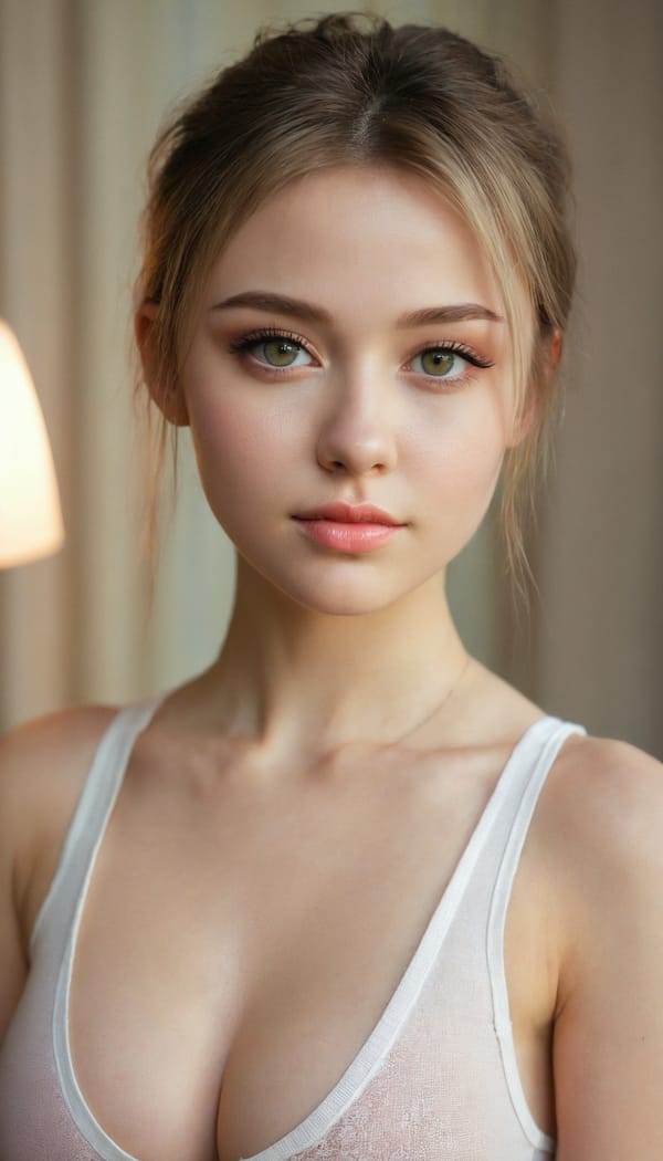 Tags: 21872187, SDXL
{"3": {"inputs": {"seed": 759922180944355, "steps": 32, "cfg": 5.0, "sampler_name": "dpmpp_2m", "scheduler": "karras", "denoise": 1.0, "model": ["27", 0], "positive": ["6", 0], "negative": ["7", 0], "latent_image": ["5", 0]}, "class_type": "KSampler"}, "4": {"inputs": {"ckpt_name": "juggernautxl.safetensors"}, "class_type": "CheckpointLoaderSimple"}, "5": {"inputs": {"width": 768, "height": 1344, "batch_size": 1}, "class_type": "EmptyLatentImage"}, "6": {"inputs": {"text": "26 year old girl, (ukrainian:0.96), (temptress:1.04), (cute:1.11), (slim:0.95), (sexy lips:1.04), (seductive facial expression:1.11), (idol:1.13), (blush:1.05), (beautiful eyes:1.04), (seductive pose:1.02), (detailed face:1.07), (eyelashes:0.96), (pale skin:1.03), (double eyelids:1.04), (in a seductive pose:1.10), (large perky breasts:1.02), (cleavage:1.08), (thigh gap:1.04), (white tanktop:0.99), busy street, (film:1.03), (soft lighting:1.05), (skin fuzz:1.01), (RAW:1.05), (portra:1.07), (natural looking skin:1.05), (candid cinema:1.05), (detailed skin:1.05), (textured skin:1.06)", "clip": ["27", 1]}, "class_type": "CLIPTextEncode"}, "7": {"inputs": {"text": "(distorted:1.12), (bad hands:1.14), (low resolution:1.05), (worst quality:1.07), (twisted:1.14), (watermark:1.08), (open mouth:1.08)", "clip": ["27", 1]}, "class_type": "CLIPTextEncode"}, "8": {"inputs": {"samples": ["3", 0], "vae": ["4", 2]}, "class_type": "VAEDecode"}, "25": {"inputs": {"lora_name": "nudify_xl.safetensors", "strength_model": 0.04, "strength_clip": 0.19, "model": ["4", 0], "clip": ["4", 1]}, "class_type": "LoraLoader"}, "26": {"inputs": {"lora_name": "shirtlift_SDXL_v2.safetensors", "strength_model": 0.11, "strength_clip": 0.16, "model": ["25", 0], "clip": ["25", 1]}, "class_type": "LoraLoader"}, "27": {"inputs": {"lora_name": "PerfectEyesXL.safetensors", "strength_model": 0.06, "strength_clip": 0.08, "model": ["26", 0], "clip": ["26", 1]}, "class_type": "LoraLoader"}, "30": {"inputs": {"model_name": "4x_NMKD-Superscale-SP_178000_G.pth"}, "class_type": "UpscaleModelLoader"}, "31": {"inputs": {"upscale_model": ["30", 0], "image": ["8", 0]}, "class_type": "ImageUpscaleWithModel"}, "32": {"inputs": {"upscale_method": "lanczos", "scale_by": 0.5, "image": ["31", 0]}, "class_type": "ImageScaleBy"}, "33": {"inputs": {"pixels": ["32", 0], "vae": ["4", 2]}, "class_type": "VAEEncode"}, "34": {"inputs": {"seed": 759922180944355, "steps": 32, "cfg": 5.0, "sampler_name": "dpmpp_2m", "scheduler": "karras", "denoise": 0.3, "model": ["27", 0], "positive": ["6", 0], "negative": ["7", 0], "latent_image": ["33", 0]}, "class_type": "KSampler"}, "36": {"inputs": {"samples": ["34", 0], "vae": ["4", 2]}, "class_type": "VAEDecode"}, "39": {"inputs": {"filename_prefix": "comfyapi-1732321099100", "images": ["36", 0]}, "class_type": "SaveImage"}}