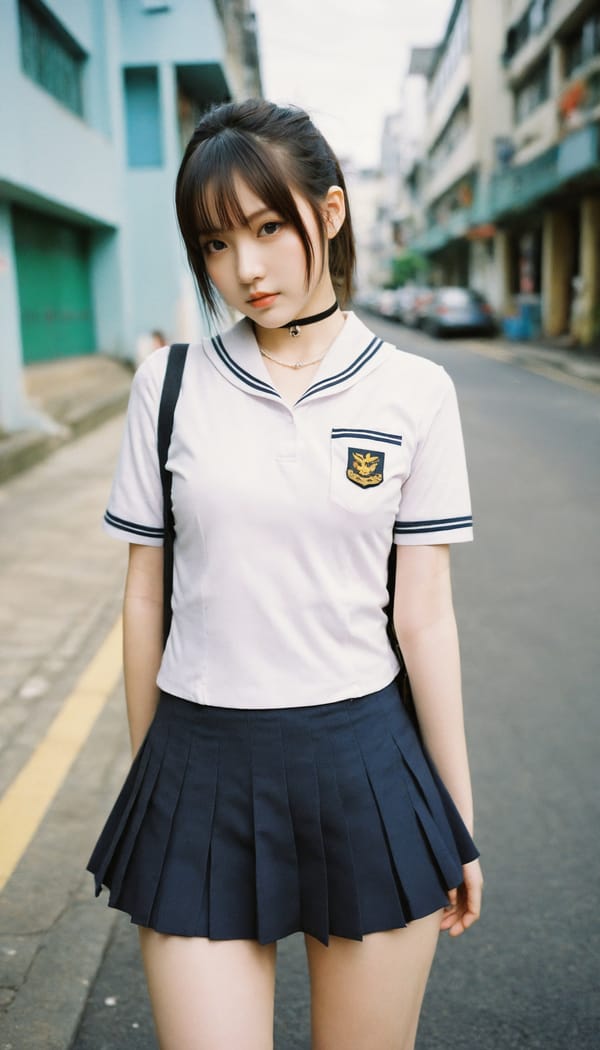 Tags: 21872187, SDXL
{"3": {"inputs": {"seed": 955274396330584, "steps": 64, "cfg": 5.7, "sampler_name": "dpmpp_2m", "scheduler": "karras", "denoise": 1.0, "model": ["27", 0], "positive": ["6", 0], "negative": ["7", 0], "latent_image": ["5", 0]}, "class_type": "KSampler"}, "4": {"inputs": {"ckpt_name": "helloworldxl.safetensors"}, "class_type": "CheckpointLoaderSimple"}, "5": {"inputs": {"width": 768, "height": 1344, "batch_size": 1}, "class_type": "EmptyLatentImage"}, "6": {"inputs": {"text": "26 year old girl, (idol:1.02), (cute:1.03), (pale skin:0.96), (beautiful eyes:1.14), (eyelashes:0.96), (slim:0.97), (detailed face:1.03), (blush:1.00), (seductive pose:1.01), (seductive facial expression:0.99), (double eyelids:1.02), (sexy lips:1.04), (perky ass:0.95), (exposed ass:0.96), (looking back:0.95), (sexy ass:1.05), (thigh gap:1.05), (school uniform:1.06), choker, busy street, (soft lighting:1.08), (portra:1.08), (textured skin:1.01), (film:1.05), (skin fuzz:1.07), (RAW:1.04), (detailed skin:1.04), (candid cinema:1.04), (natural looking skin:1.08)", "clip": ["27", 1]}, "class_type": "CLIPTextEncode"}, "7": {"inputs": {"text": "(watermark:1.08), (twisted:1.12), (worst quality:1.11), (bad hands:1.09), (open mouth:1.14), (low resolution:1.07), (distorted:1.08)", "clip": ["27", 1]}, "class_type": "CLIPTextEncode"}, "8": {"inputs": {"samples": ["3", 0], "vae": ["4", 2]}, "class_type": "VAEDecode"}, "25": {"inputs": {"lora_name": "nudify_xl.safetensors", "strength_model": 0.12, "strength_clip": 0.37, "model": ["4", 0], "clip": ["4", 1]}, "class_type": "LoraLoader"}, "26": {"inputs": {"lora_name": "shirtlift_SDXL_v2.safetensors", "strength_model": 0.13, "strength_clip": 0.16, "model": ["25", 0], "clip": ["25", 1]}, "class_type": "LoraLoader"}, "27": {"inputs": {"lora_name": "PerfectEyesXL.safetensors", "strength_model": 0.07, "strength_clip": 0.01, "model": ["26", 0], "clip": ["26", 1]}, "class_type": "LoraLoader"}, "30": {"inputs": {"model_name": "4x_NMKD-Superscale-SP_178000_G.pth"}, "class_type": "UpscaleModelLoader"}, "31": {"inputs": {"upscale_model": ["30", 0], "image": ["8", 0]}, "class_type": "ImageUpscaleWithModel"}, "32": {"inputs": {"upscale_method": "lanczos", "scale_by": 0.5, "image": ["31", 0]}, "class_type": "ImageScaleBy"}, "33": {"inputs": {"pixels": ["32", 0], "vae": ["4", 2]}, "class_type": "VAEEncode"}, "34": {"inputs": {"seed": 955274396330584, "steps": 64, "cfg": 5.7, "sampler_name": "dpmpp_2m", "scheduler": "karras", "denoise": 0.3, "model": ["27", 0], "positive": ["6", 0], "negative": ["7", 0], "latent_image": ["33", 0]}, "class_type": "KSampler"}, "36": {"inputs": {"samples": ["34", 0], "vae": ["4", 2]}, "class_type": "VAEDecode"}, "39": {"inputs": {"filename_prefix": "comfyapi-1714945179710", "images": ["36", 0]}, "class_type": "SaveImage"}}