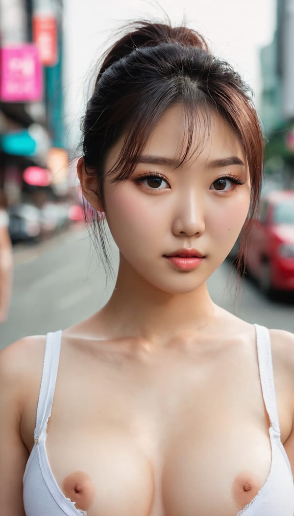 Tags: 21872187, SDXL
{"3": {"inputs": {"seed": 660082637265409, "steps": 32, "cfg": 7.41, "sampler_name": "dpmpp_2m", "scheduler": "karras", "denoise": 1.0, "model": ["27", 0], "positive": ["6", 0], "negative": ["7", 0], "latent_image": ["5", 0]}, "class_type": "KSampler"}, "4": {"inputs": {"ckpt_name": "juggernautxl.safetensors"}, "class_type": "CheckpointLoaderSimple"}, "5": {"inputs": {"width": 768, "height": 1344, "batch_size": 1}, "class_type": "EmptyLatentImage"}, "6": {"inputs": {"text": "24 year old girl, (korean:1.08), (chinese:1.08), (ukrainian:1.02), (idol:0.99), (seductive facial expression:1.13), (eyelashes:1.06), (blush:1.06), (detailed face:1.01), (temptress:0.99), (slim:0.97), (sexy lips:1.05), (beautiful eyes:0.98), (double eyelids:1.03), (cute:1.06), (in a seductive pose:0.96), (large perky breasts:0.95), (cleavage:0.96), (thigh gap:0.95), (white tanktop:1.03), busy street, (film:1.04), (natural looking skin:1.04), (textured skin:1.03), (portra:1.08), (RAW:1.04), (candid cinema:1.05), (detailed skin:1.06), (soft lighting:1.08), (skin fuzz:1.03)", "clip": ["27", 1]}, "class_type": "CLIPTextEncode"}, "7": {"inputs": {"text": "(low resolution:1.08), (bad hands:1.11), (twisted:1.05), (distorted:1.14), (watermark:1.05), (worst quality:1.09), (open mouth:1.09)", "clip": ["27", 1]}, "class_type": "CLIPTextEncode"}, "8": {"inputs": {"samples": ["3", 0], "vae": ["4", 2]}, "class_type": "VAEDecode"}, "25": {"inputs": {"lora_name": "nudify_xl.safetensors", "strength_model": 0.14, "strength_clip": 0.03, "model": ["4", 0], "clip": ["4", 1]}, "class_type": "LoraLoader"}, "26": {"inputs": {"lora_name": "shirtlift_SDXL_v2.safetensors", "strength_model": 0.18, "strength_clip": 0.17, "model": ["25", 0], "clip": ["25", 1]}, "class_type": "LoraLoader"}, "27": {"inputs": {"lora_name": "PerfectEyesXL.safetensors", "strength_model": 0.05, "strength_clip": 0.15, "model": ["26", 0], "clip": ["26", 1]}, "class_type": "LoraLoader"}, "30": {"inputs": {"model_name": "4x_NMKD-Superscale-SP_178000_G.pth"}, "class_type": "UpscaleModelLoader"}, "31": {"inputs": {"upscale_model": ["30", 0], "image": ["8", 0]}, "class_type": "ImageUpscaleWithModel"}, "32": {"inputs": {"upscale_method": "lanczos", "scale_by": 0.5, "image": ["31", 0]}, "class_type": "ImageScaleBy"}, "33": {"inputs": {"pixels": ["32", 0], "vae": ["4", 2]}, "class_type": "VAEEncode"}, "34": {"inputs": {"seed": 660082637265409, "steps": 32, "cfg": 7.41, "sampler_name": "dpmpp_2m", "scheduler": "karras", "denoise": 0.3, "model": ["27", 0], "positive": ["6", 0], "negative": ["7", 0], "latent_image": ["33", 0]}, "class_type": "KSampler"}, "36": {"inputs": {"samples": ["34", 0], "vae": ["4", 2]}, "class_type": "VAEDecode"}, "39": {"inputs": {"filename_prefix": "comfyapi-1713388460268", "images": ["36", 0]}, "class_type": "SaveImage"}}