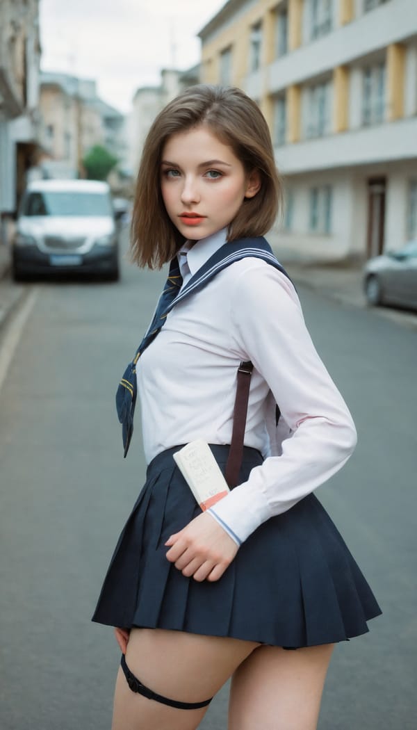 Tags: 21872187, SDXL
{"3": {"inputs": {"seed": 317602150552812, "steps": 32, "cfg": 5.08, "sampler_name": "dpmpp_2m", "scheduler": "karras", "denoise": 1.0, "model": ["27", 0], "positive": ["6", 0], "negative": ["7", 0], "latent_image": ["5", 0]}, "class_type": "KSampler"}, "4": {"inputs": {"ckpt_name": "helloworldxl.safetensors"}, "class_type": "CheckpointLoaderSimple"}, "5": {"inputs": {"width": 768, "height": 1344, "batch_size": 1}, "class_type": "EmptyLatentImage"}, "6": {"inputs": {"text": "25 year old girl, (ukrainian:1.04), (sexy lips:1.03), (slim:0.98), (beautiful eyes:1.13), (cute:1.07), (temptress:0.95), (blush:1.10), (seductive pose:1.08), (detailed face:1.10), (seductive facial expression:1.00), (pale skin:1.01), (idol:1.10), (eyelashes:0.98), (perky ass:1.11), (exposed ass:1.04), (looking back:1.09), (sexy ass:1.06), (thigh gap:1.06), (school uniform:1.14), choker, busy street, (candid cinema:1.04), (RAW:1.00), (soft lighting:1.08), (skin fuzz:1.07), (detailed skin:1.04), (portra:1.00), (natural looking skin:1.03), (film:1.04), (textured skin:1.05)", "clip": ["27", 1]}, "class_type": "CLIPTextEncode"}, "7": {"inputs": {"text": "(low resolution:1.10), (twisted:1.09), (open mouth:1.08), (bad hands:1.11), (watermark:1.06), (distorted:1.08), (worst quality:1.08)", "clip": ["27", 1]}, "class_type": "CLIPTextEncode"}, "8": {"inputs": {"samples": ["3", 0], "vae": ["4", 2]}, "class_type": "VAEDecode"}, "25": {"inputs": {"lora_name": "nudify_xl.safetensors", "strength_model": 0.15, "strength_clip": 0.2, "model": ["4", 0], "clip": ["4", 1]}, "class_type": "LoraLoader"}, "26": {"inputs": {"lora_name": "shirtlift_SDXL_v2.safetensors", "strength_model": 0.0, "strength_clip": 0.09, "model": ["25", 0], "clip": ["25", 1]}, "class_type": "LoraLoader"}, "27": {"inputs": {"lora_name": "PerfectEyesXL.safetensors", "strength_model": 0.11, "strength_clip": 0.16, "model": ["26", 0], "clip": ["26", 1]}, "class_type": "LoraLoader"}, "30": {"inputs": {"model_name": "4x_NMKD-Superscale-SP_178000_G.pth"}, "class_type": "UpscaleModelLoader"}, "31": {"inputs": {"upscale_model": ["30", 0], "image": ["8", 0]}, "class_type": "ImageUpscaleWithModel"}, "32": {"inputs": {"upscale_method": "lanczos", "scale_by": 0.5, "image": ["31", 0]}, "class_type": "ImageScaleBy"}, "33": {"inputs": {"pixels": ["32", 0], "vae": ["4", 2]}, "class_type": "VAEEncode"}, "34": {"inputs": {"seed": 317602150552812, "steps": 32, "cfg": 5.08, "sampler_name": "dpmpp_2m", "scheduler": "karras", "denoise": 0.3, "model": ["27", 0], "positive": ["6", 0], "negative": ["7", 0], "latent_image": ["33", 0]}, "class_type": "KSampler"}, "36": {"inputs": {"samples": ["34", 0], "vae": ["4", 2]}, "class_type": "VAEDecode"}, "39": {"inputs": {"filename_prefix": "comfyapi-1719020999569", "images": ["36", 0]}, "class_type": "SaveImage"}}