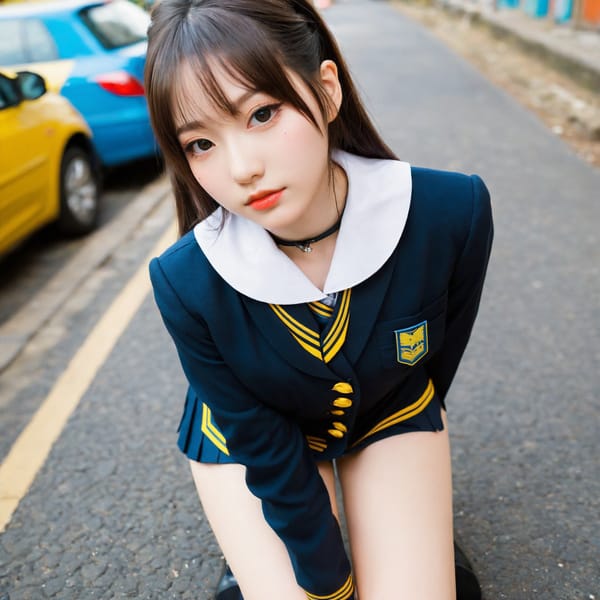 Tags: 21872187, SDXL
{"3": {"inputs": {"seed": 892830350654382, "steps": 32, "cfg": 7.26, "sampler_name": "dpmpp_2m", "scheduler": "karras", "denoise": 1.0, "model": ["27", 0], "positive": ["6", 0], "negative": ["7", 0], "latent_image": ["5", 0]}, "class_type": "KSampler"}, "4": {"inputs": {"ckpt_name": "helloworldxl.safetensors"}, "class_type": "CheckpointLoaderSimple"}, "5": {"inputs": {"width": 1024, "height": 1024, "batch_size": 1}, "class_type": "EmptyLatentImage"}, "6": {"inputs": {"text": "18 year old girl, (japanese:1.14), (ukrainian:1.14), (seductive pose:1.03), (blush:0.99), (detailed face:1.10), (eyelashes:1.14), (idol:1.00), (seductive facial expression:1.03), (pale skin:1.03), (temptress:0.98), (sexy lips:1.06), (beautiful eyes:1.14), (slim:1.01), (double eyelids:1.12), (cute:0.98), (perky ass:1.06), (exposed ass:0.96), (looking back:1.06), (sexy ass:1.05), (thigh gap:1.00), (school uniform:1.10), choker, busy street, (textured skin:1.02), (skin fuzz:1.05), (candid cinema:1.07), (film:1.08), (detailed skin:1.01), (RAW:1.05), (soft lighting:1.00), (portra:1.01), (natural looking skin:1.03)", "clip": ["27", 1]}, "class_type": "CLIPTextEncode"}, "7": {"inputs": {"text": "(bad hands:1.11), (watermark:1.10), (twisted:1.05), (low resolution:1.12), (distorted:1.07), (open mouth:1.09), (worst quality:1.10)", "clip": ["27", 1]}, "class_type": "CLIPTextEncode"}, "8": {"inputs": {"samples": ["3", 0], "vae": ["4", 2]}, "class_type": "VAEDecode"}, "25": {"inputs": {"lora_name": "nudify_xl.safetensors", "strength_model": 0.38, "strength_clip": 0.14, "model": ["4", 0], "clip": ["4", 1]}, "class_type": "LoraLoader"}, "26": {"inputs": {"lora_name": "shirtlift_SDXL_v2.safetensors", "strength_model": 0.02, "strength_clip": 0.17, "model": ["25", 0], "clip": ["25", 1]}, "class_type": "LoraLoader"}, "27": {"inputs": {"lora_name": "PerfectEyesXL.safetensors", "strength_model": 0.09, "strength_clip": 0.16, "model": ["26", 0], "clip": ["26", 1]}, "class_type": "LoraLoader"}, "30": {"inputs": {"model_name": "4x_NMKD-Superscale-SP_178000_G.pth"}, "class_type": "UpscaleModelLoader"}, "31": {"inputs": {"upscale_model": ["30", 0], "image": ["8", 0]}, "class_type": "ImageUpscaleWithModel"}, "32": {"inputs": {"upscale_method": "lanczos", "scale_by": 0.5, "image": ["31", 0]}, "class_type": "ImageScaleBy"}, "33": {"inputs": {"pixels": ["32", 0], "vae": ["4", 2]}, "class_type": "VAEEncode"}, "34": {"inputs": {"seed": 892830350654382, "steps": 32, "cfg": 7.26, "sampler_name": "dpmpp_2m", "scheduler": "karras", "denoise": 0.3, "model": ["27", 0], "positive": ["6", 0], "negative": ["7", 0], "latent_image": ["33", 0]}, "class_type": "KSampler"}, "36": {"inputs": {"samples": ["34", 0], "vae": ["4", 2]}, "class_type": "VAEDecode"}, "39": {"inputs": {"filename_prefix": "comfyapi-1725961420555", "images": ["36", 0]}, "class_type": "SaveImage"}}