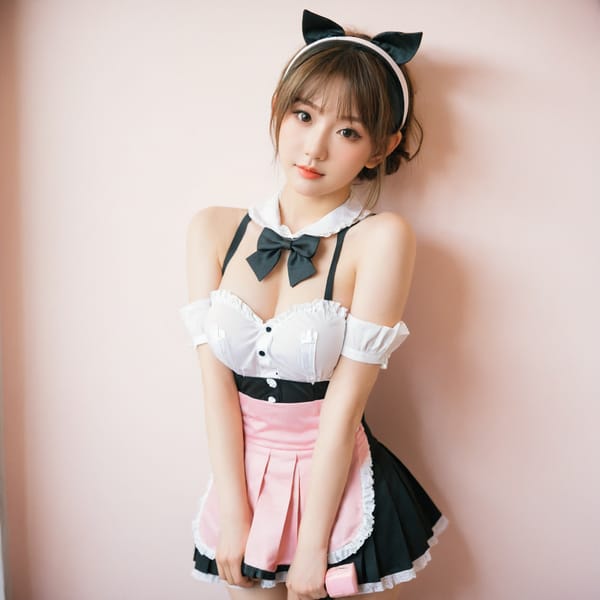 Tags: 21872187, SDXL
{"3": {"inputs": {"seed": 487099013479869, "steps": 32, "cfg": 6.44, "sampler_name": "dpmpp_2m", "scheduler": "karras", "denoise": 1.0, "model": ["27", 0], "positive": ["6", 0], "negative": ["7", 0], "latent_image": ["5", 0]}, "class_type": "KSampler"}, "4": {"inputs": {"ckpt_name": "leosamsHelloworldSDXL_helloworldSDXL32DPO.safetensors"}, "class_type": "CheckpointLoaderSimple"}, "5": {"inputs": {"width": 1024, "height": 1024, "batch_size": 1}, "class_type": "EmptyLatentImage"}, "6": {"inputs": {"text": "25 year old girl, (blush:1.08), (detailed face:1.13), (idol:0.96), (sexy lips:1.14), (eyelashes:1.11), (pale skin:1.13), (seductive facial expression:1.06), (beautiful eyes:1.05), (slim:1.11), (double eyelids:1.05), (seductive pose:1.02), (temptress:0.96), (cute:1.14), (perky ass:1.00), (exposed ass:0.98), (looking back:1.00), (sexy ass:1.10), (thigh gap:1.02), in a (skimpy maid costume:1.06) working at a maid cafe, choker, bowtie, headband, pleated skirt, (RAW:1.06), (candid cinema:1.04), (soft lighting:1.01), (detailed skin:1.08), (textured skin:1.07), (natural looking skin:1.08), (portra:1.04), (film:1.01), (skin fuzz:1.05)", "clip": ["27", 1]}, "class_type": "CLIPTextEncode"}, "7": {"inputs": {"text": "(worst quality:1.10), (open mouth:1.06), (watermark:1.07), (distorted:1.11), (bad hands:1.10), (low resolution:1.13), (twisted:1.09)", "clip": ["27", 1]}, "class_type": "CLIPTextEncode"}, "8": {"inputs": {"samples": ["3", 0], "vae": ["4", 2]}, "class_type": "VAEDecode"}, "25": {"inputs": {"lora_name": "nudify_xl.safetensors", "strength_model": 0.29, "strength_clip": 0.16, "model": ["4", 0], "clip": ["4", 1]}, "class_type": "LoraLoader"}, "26": {"inputs": {"lora_name": "shirtlift_SDXL_v2.safetensors", "strength_model": 0.09, "strength_clip": 0.05, "model": ["25", 0], "clip": ["25", 1]}, "class_type": "LoraLoader"}, "27": {"inputs": {"lora_name": "PerfectEyesXL.safetensors", "strength_model": 0.11, "strength_clip": 0.19, "model": ["26", 0], "clip": ["26", 1]}, "class_type": "LoraLoader"}, "30": {"inputs": {"model_name": "4x_NMKD-Superscale-SP_178000_G.pth"}, "class_type": "UpscaleModelLoader"}, "31": {"inputs": {"upscale_model": ["30", 0], "image": ["8", 0]}, "class_type": "ImageUpscaleWithModel"}, "32": {"inputs": {"upscale_method": "lanczos", "scale_by": 0.5, "image": ["31", 0]}, "class_type": "ImageScaleBy"}, "33": {"inputs": {"pixels": ["32", 0], "vae": ["4", 2]}, "class_type": "VAEEncode"}, "34": {"inputs": {"seed": 487099013479869, "steps": 32, "cfg": 6.44, "sampler_name": "dpmpp_2m", "scheduler": "karras", "denoise": 0.3, "model": ["27", 0], "positive": ["6", 0], "negative": ["7", 0], "latent_image": ["33", 0]}, "class_type": "KSampler"}, "36": {"inputs": {"samples": ["34", 0], "vae": ["4", 2]}, "class_type": "VAEDecode"}, "39": {"inputs": {"filename_prefix": "comfyapi-1707399382482", "images": ["36", 0]}, "class_type": "SaveImage"}}