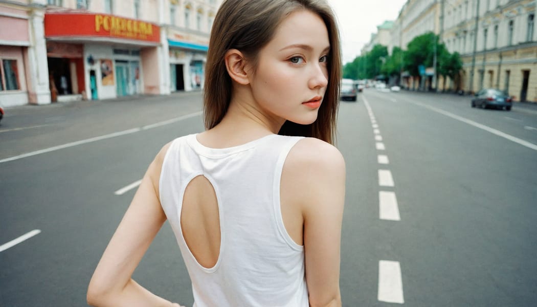 Tags: 21872187, SDXL
{"3": {"inputs": {"seed": 968852060783115, "steps": 64, "cfg": 7.15, "sampler_name": "dpmpp_2m", "scheduler": "karras", "denoise": 1.0, "model": ["27", 0], "positive": ["6", 0], "negative": ["7", 0], "latent_image": ["5", 0]}, "class_type": "KSampler"}, "4": {"inputs": {"ckpt_name": "leosamsHelloworldSDXL_helloworldSDXL32DPO.safetensors"}, "class_type": "CheckpointLoaderSimple"}, "5": {"inputs": {"width": 1344, "height": 768, "batch_size": 1}, "class_type": "EmptyLatentImage"}, "6": {"inputs": {"text": "26 year old girl, (russian:1.07), (beautiful eyes:1.13), (eyelashes:0.95), (seductive pose:1.10), (double eyelids:0.99), (seductive facial expression:1.00), (cute:1.00), (temptress:0.99), (sexy lips:1.03), (idol:1.04), (blush:1.03), (slim:1.12), (pale skin:1.10), (perky ass:0.95), (exposed ass:1.09), (looking back:1.13), (sexy ass:1.05), (thigh gap:1.04), (white tanktop:1.14), busy street, (candid cinema:1.04), (textured skin:1.08), (portra:1.00), (RAW:1.00), (skin fuzz:1.04), (soft lighting:1.08), (film:1.07), (natural looking skin:1.05), (detailed skin:1.06)", "clip": ["27", 1]}, "class_type": "CLIPTextEncode"}, "7": {"inputs": {"text": "(distorted:1.05), (open mouth:1.08), (worst quality:1.10), (bad hands:1.10), (low resolution:1.10), (twisted:1.12), (watermark:1.11)", "clip": ["27", 1]}, "class_type": "CLIPTextEncode"}, "8": {"inputs": {"samples": ["3", 0], "vae": ["4", 2]}, "class_type": "VAEDecode"}, "25": {"inputs": {"lora_name": "nudify_xl.safetensors", "strength_model": 0.31, "strength_clip": 0.18, "model": ["4", 0], "clip": ["4", 1]}, "class_type": "LoraLoader"}, "26": {"inputs": {"lora_name": "shirtlift_SDXL_v2.safetensors", "strength_model": 0.02, "strength_clip": 0.01, "model": ["25", 0], "clip": ["25", 1]}, "class_type": "LoraLoader"}, "27": {"inputs": {"lora_name": "PerfectEyesXL.safetensors", "strength_model": 0.1, "strength_clip": 0.15, "model": ["26", 0], "clip": ["26", 1]}, "class_type": "LoraLoader"}, "30": {"inputs": {"model_name": "4x_NMKD-Superscale-SP_178000_G.pth"}, "class_type": "UpscaleModelLoader"}, "31": {"inputs": {"upscale_model": ["30", 0], "image": ["8", 0]}, "class_type": "ImageUpscaleWithModel"}, "32": {"inputs": {"upscale_method": "lanczos", "scale_by": 0.5, "image": ["31", 0]}, "class_type": "ImageScaleBy"}, "33": {"inputs": {"pixels": ["32", 0], "vae": ["4", 2]}, "class_type": "VAEEncode"}, "34": {"inputs": {"seed": 968852060783115, "steps": 64, "cfg": 7.15, "sampler_name": "dpmpp_2m", "scheduler": "karras", "denoise": 0.3, "model": ["27", 0], "positive": ["6", 0], "negative": ["7", 0], "latent_image": ["33", 0]}, "class_type": "KSampler"}, "36": {"inputs": {"samples": ["34", 0], "vae": ["4", 2]}, "class_type": "VAEDecode"}, "39": {"inputs": {"filename_prefix": "comfyapi-1707889617623", "images": ["36", 0]}, "class_type": "SaveImage"}}