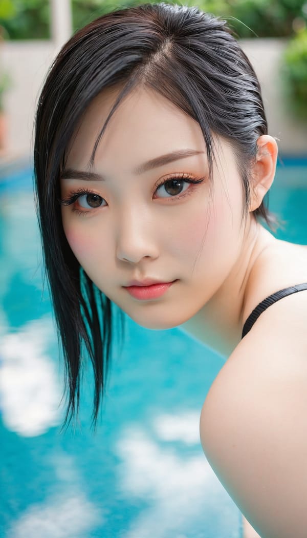 Tags: 21872187, SDXL
{"3": {"inputs": {"seed": 881619834820692, "steps": 32, "cfg": 6.76, "sampler_name": "dpmpp_2m", "scheduler": "karras", "denoise": 1.0, "model": ["27", 0], "positive": ["6", 0], "negative": ["7", 0], "latent_image": ["5", 0]}, "class_type": "KSampler"}, "4": {"inputs": {"ckpt_name": "juggernautxl.safetensors"}, "class_type": "CheckpointLoaderSimple"}, "5": {"inputs": {"width": 768, "height": 1344, "batch_size": 1}, "class_type": "EmptyLatentImage"}, "6": {"inputs": {"text": "21 year old girl, (japanese:0.95), (temptress:0.97), (pale skin:1.09), (eyelashes:1.08), (double eyelids:1.02), (idol:1.02), (detailed face:0.99), (slim:1.07), (seductive pose:1.13), (blush:1.00), (sexy lips:0.99), (beautiful eyes:1.03), (cute:1.07), (seductive facial expression:1.00), (perky ass:1.03), (exposed ass:1.01), (looking back:1.03), (sexy ass:1.12), (thigh gap:1.08), (in a swimsuit:1.00) at a pool, (skin fuzz:1.06), (natural looking skin:1.09), (portra:1.00), (film:1.03), (detailed skin:1.07), (textured skin:1.07), (RAW:1.06), (soft lighting:1.04), (candid cinema:1.01)", "clip": ["27", 1]}, "class_type": "CLIPTextEncode"}, "7": {"inputs": {"text": "(bad hands:1.07), (watermark:1.06), (distorted:1.13), (twisted:1.09), (low resolution:1.07), (open mouth:1.08), (worst quality:1.10)", "clip": ["27", 1]}, "class_type": "CLIPTextEncode"}, "8": {"inputs": {"samples": ["3", 0], "vae": ["4", 2]}, "class_type": "VAEDecode"}, "25": {"inputs": {"lora_name": "nudify_xl.safetensors", "strength_model": 0.0, "strength_clip": 0.05, "model": ["4", 0], "clip": ["4", 1]}, "class_type": "LoraLoader"}, "26": {"inputs": {"lora_name": "shirtlift_SDXL_v2.safetensors", "strength_model": 0.12, "strength_clip": 0.16, "model": ["25", 0], "clip": ["25", 1]}, "class_type": "LoraLoader"}, "27": {"inputs": {"lora_name": "PerfectEyesXL.safetensors", "strength_model": 0.07, "strength_clip": 0.07, "model": ["26", 0], "clip": ["26", 1]}, "class_type": "LoraLoader"}, "30": {"inputs": {"model_name": "4x_NMKD-Superscale-SP_178000_G.pth"}, "class_type": "UpscaleModelLoader"}, "31": {"inputs": {"upscale_model": ["30", 0], "image": ["8", 0]}, "class_type": "ImageUpscaleWithModel"}, "32": {"inputs": {"upscale_method": "lanczos", "scale_by": 0.5, "image": ["31", 0]}, "class_type": "ImageScaleBy"}, "33": {"inputs": {"pixels": ["32", 0], "vae": ["4", 2]}, "class_type": "VAEEncode"}, "34": {"inputs": {"seed": 881619834820692, "steps": 32, "cfg": 6.76, "sampler_name": "dpmpp_2m", "scheduler": "karras", "denoise": 0.3, "model": ["27", 0], "positive": ["6", 0], "negative": ["7", 0], "latent_image": ["33", 0]}, "class_type": "KSampler"}, "36": {"inputs": {"samples": ["34", 0], "vae": ["4", 2]}, "class_type": "VAEDecode"}, "39": {"inputs": {"filename_prefix": "comfyapi-1725034901721", "images": ["36", 0]}, "class_type": "SaveImage"}}