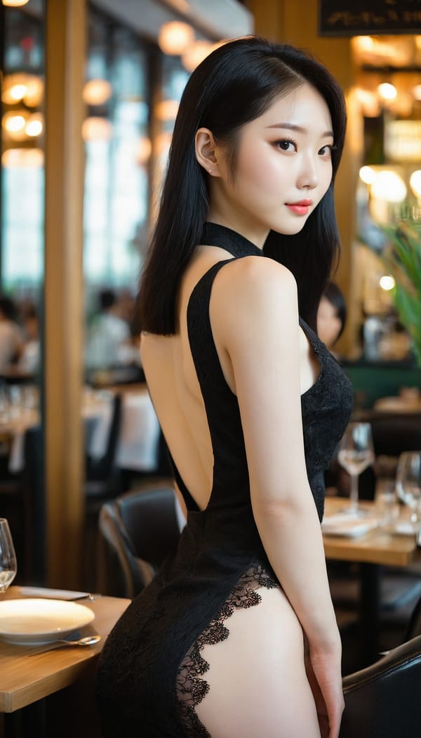 Tags: 21872187, SDXL
{"3": {"inputs": {"seed": 288603932549818, "steps": 32, "cfg": 7.41, "sampler_name": "dpmpp_2m", "scheduler": "karras", "denoise": 1.0, "model": ["27", 0], "positive": ["6", 0], "negative": ["7", 0], "latent_image": ["5", 0]}, "class_type": "KSampler"}, "4": {"inputs": {"ckpt_name": "juggernautxl.safetensors"}, "class_type": "CheckpointLoaderSimple"}, "5": {"inputs": {"width": 768, "height": 1344, "batch_size": 1}, "class_type": "EmptyLatentImage"}, "6": {"inputs": {"text": "26 year old girl, (ukrainian:1.11), (chinese:1.11), (korean:1.08), (pale skin:1.03), (slim:0.99), (idol:1.08), (detailed face:0.97), (beautiful eyes:1.04), (sexy lips:0.97), (cute:0.99), (eyelashes:0.97), (blush:0.95), (seductive facial expression:0.99), (seductive pose:1.07), (double eyelids:1.08), (temptress:0.97), (perky ass:1.06), (exposed ass:1.02), (looking back:1.02), (sexy ass:0.97), (thigh gap:0.96), (wearing a little black dress:1.11) at a fine dining restaurant, (textured skin:1.01), (skin fuzz:1.06), (soft lighting:1.06), (portra:1.04), (RAW:1.03), (candid cinema:1.07), (film:1.07), (detailed skin:1.02), (natural looking skin:1.02)", "clip": ["27", 1]}, "class_type": "CLIPTextEncode"}, "7": {"inputs": {"text": "(open mouth:1.13), (twisted:1.11), (distorted:1.13), (watermark:1.12), (worst quality:1.05), (bad hands:1.07), (low resolution:1.07)", "clip": ["27", 1]}, "class_type": "CLIPTextEncode"}, "8": {"inputs": {"samples": ["3", 0], "vae": ["4", 2]}, "class_type": "VAEDecode"}, "25": {"inputs": {"lora_name": "nudify_xl.safetensors", "strength_model": 0.17, "strength_clip": 0.07, "model": ["4", 0], "clip": ["4", 1]}, "class_type": "LoraLoader"}, "26": {"inputs": {"lora_name": "shirtlift_SDXL_v2.safetensors", "strength_model": 0.08, "strength_clip": 0.18, "model": ["25", 0], "clip": ["25", 1]}, "class_type": "LoraLoader"}, "27": {"inputs": {"lora_name": "PerfectEyesXL.safetensors", "strength_model": 0.04, "strength_clip": 0.05, "model": ["26", 0], "clip": ["26", 1]}, "class_type": "LoraLoader"}, "30": {"inputs": {"model_name": "4x_NMKD-Superscale-SP_178000_G.pth"}, "class_type": "UpscaleModelLoader"}, "31": {"inputs": {"upscale_model": ["30", 0], "image": ["8", 0]}, "class_type": "ImageUpscaleWithModel"}, "32": {"inputs": {"upscale_method": "lanczos", "scale_by": 0.5, "image": ["31", 0]}, "class_type": "ImageScaleBy"}, "33": {"inputs": {"pixels": ["32", 0], "vae": ["4", 2]}, "class_type": "VAEEncode"}, "34": {"inputs": {"seed": 288603932549818, "steps": 32, "cfg": 7.41, "sampler_name": "dpmpp_2m", "scheduler": "karras", "denoise": 0.3, "model": ["27", 0], "positive": ["6", 0], "negative": ["7", 0], "latent_image": ["33", 0]}, "class_type": "KSampler"}, "36": {"inputs": {"samples": ["34", 0], "vae": ["4", 2]}, "class_type": "VAEDecode"}, "39": {"inputs": {"filename_prefix": "comfyapi-1727086559985", "images": ["36", 0]}, "class_type": "SaveImage"}}