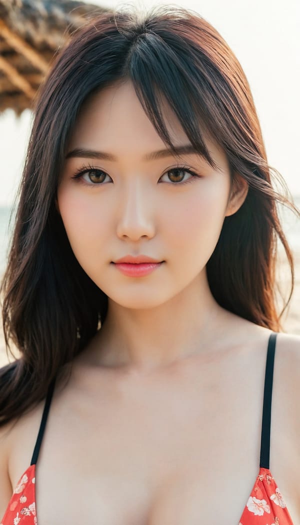 Tags: 21872187, SDXL
{"3": {"inputs": {"seed": 963162992595615, "steps": 64, "cfg": 5.37, "sampler_name": "dpmpp_2m", "scheduler": "karras", "denoise": 1.0, "model": ["27", 0], "positive": ["6", 0], "negative": ["7", 0], "latent_image": ["5", 0]}, "class_type": "KSampler"}, "4": {"inputs": {"ckpt_name": "juggernautXL_v8Rundiffusion.safetensors"}, "class_type": "CheckpointLoaderSimple"}, "5": {"inputs": {"width": 768, "height": 1344, "batch_size": 1}, "class_type": "EmptyLatentImage"}, "6": {"inputs": {"text": "26 year old girl, (taiwanese:1.13), (ukrainian:1.01), (double eyelids:1.06), (blush:0.99), (slim:1.10), (beautiful eyes:0.99), (seductive facial expression:1.09), (eyelashes:0.97), (sexy lips:1.13), (seductive pose:1.14), (detailed face:1.05), (idol:0.97), (pale skin:1.03), (cute:1.10), (in a seductive pose:1.13), (large perky breasts:0.96), (cleavage:1.00), (thigh gap:0.95), wearing (bikini:0.96) at a beach, (natural looking skin:1.05), (detailed skin:1.03), (skin fuzz:1.02), (portra:1.03), (candid cinema:1.02), (film:1.00), (soft lighting:1.04), (RAW:1.08), (textured skin:1.09)", "clip": ["27", 1]}, "class_type": "CLIPTextEncode"}, "7": {"inputs": {"text": "(bad hands:1.05), (low resolution:1.10), (open mouth:1.09), (distorted:1.08), (twisted:1.13), (watermark:1.12), (worst quality:1.12)", "clip": ["27", 1]}, "class_type": "CLIPTextEncode"}, "8": {"inputs": {"samples": ["3", 0], "vae": ["4", 2]}, "class_type": "VAEDecode"}, "25": {"inputs": {"lora_name": "nudify_xl.safetensors", "strength_model": 0.12, "strength_clip": 0.06, "model": ["4", 0], "clip": ["4", 1]}, "class_type": "LoraLoader"}, "26": {"inputs": {"lora_name": "shirtlift_SDXL_v2.safetensors", "strength_model": 0.11, "strength_clip": 0.01, "model": ["25", 0], "clip": ["25", 1]}, "class_type": "LoraLoader"}, "27": {"inputs": {"lora_name": "PerfectEyesXL.safetensors", "strength_model": 0.11, "strength_clip": 0.0, "model": ["26", 0], "clip": ["26", 1]}, "class_type": "LoraLoader"}, "30": {"inputs": {"model_name": "4x_NMKD-Superscale-SP_178000_G.pth"}, "class_type": "UpscaleModelLoader"}, "31": {"inputs": {"upscale_model": ["30", 0], "image": ["8", 0]}, "class_type": "ImageUpscaleWithModel"}, "32": {"inputs": {"upscale_method": "lanczos", "scale_by": 0.5, "image": ["31", 0]}, "class_type": "ImageScaleBy"}, "33": {"inputs": {"pixels": ["32", 0], "vae": ["4", 2]}, "class_type": "VAEEncode"}, "34": {"inputs": {"seed": 963162992595615, "steps": 64, "cfg": 5.37, "sampler_name": "dpmpp_2m", "scheduler": "karras", "denoise": 0.3, "model": ["27", 0], "positive": ["6", 0], "negative": ["7", 0], "latent_image": ["33", 0]}, "class_type": "KSampler"}, "36": {"inputs": {"samples": ["34", 0], "vae": ["4", 2]}, "class_type": "VAEDecode"}, "39": {"inputs": {"filename_prefix": "comfyapi-1707434289865", "images": ["36", 0]}, "class_type": "SaveImage"}}