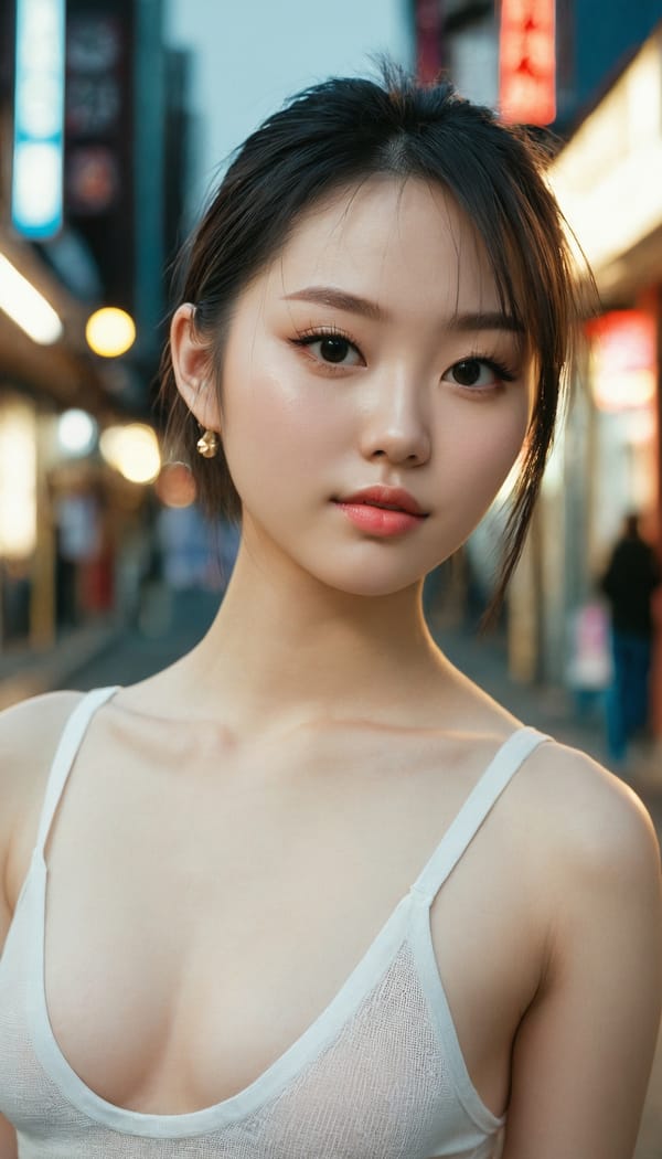 Tags: 21872187, SDXL
{"3": {"inputs": {"seed": 967168172854222, "steps": 32, "cfg": 5.62, "sampler_name": "dpmpp_2m", "scheduler": "karras", "denoise": 1.0, "model": ["27", 0], "positive": ["6", 0], "negative": ["7", 0], "latent_image": ["5", 0]}, "class_type": "KSampler"}, "4": {"inputs": {"ckpt_name": "juggernautxl.safetensors"}, "class_type": "CheckpointLoaderSimple"}, "5": {"inputs": {"width": 768, "height": 1344, "batch_size": 1}, "class_type": "EmptyLatentImage"}, "6": {"inputs": {"text": "19 year old girl, (irish:0.96), (chinese:0.95), (cute:1.05), (sexy lips:1.03), (temptress:0.98), (pale skin:1.09), (slim:1.11), (detailed face:0.95), (idol:1.11), (seductive facial expression:0.98), (blush:1.01), (seductive pose:1.11), (beautiful eyes:0.98), (eyelashes:1.05), (double eyelids:1.03), (perky ass:1.06), (exposed ass:1.10), (looking back:0.98), (sexy ass:1.03), (thigh gap:1.07), (white tanktop:0.99), busy street, (soft lighting:1.06), (film:1.05), (textured skin:1.09), (candid cinema:1.06), (RAW:1.05), (natural looking skin:1.00), (portra:1.07), (skin fuzz:1.02), (detailed skin:1.08)", "clip": ["27", 1]}, "class_type": "CLIPTextEncode"}, "7": {"inputs": {"text": "(low resolution:1.13), (bad hands:1.08), (open mouth:1.12), (watermark:1.14), (distorted:1.10), (worst quality:1.14), (twisted:1.10)", "clip": ["27", 1]}, "class_type": "CLIPTextEncode"}, "8": {"inputs": {"samples": ["3", 0], "vae": ["4", 2]}, "class_type": "VAEDecode"}, "25": {"inputs": {"lora_name": "nudify_xl.safetensors", "strength_model": 0.28, "strength_clip": 0.21, "model": ["4", 0], "clip": ["4", 1]}, "class_type": "LoraLoader"}, "26": {"inputs": {"lora_name": "shirtlift_SDXL_v2.safetensors", "strength_model": 0.03, "strength_clip": 0.09, "model": ["25", 0], "clip": ["25", 1]}, "class_type": "LoraLoader"}, "27": {"inputs": {"lora_name": "PerfectEyesXL.safetensors", "strength_model": 0.1, "strength_clip": 0.04, "model": ["26", 0], "clip": ["26", 1]}, "class_type": "LoraLoader"}, "30": {"inputs": {"model_name": "4x_NMKD-Superscale-SP_178000_G.pth"}, "class_type": "UpscaleModelLoader"}, "31": {"inputs": {"upscale_model": ["30", 0], "image": ["8", 0]}, "class_type": "ImageUpscaleWithModel"}, "32": {"inputs": {"upscale_method": "lanczos", "scale_by": 0.5, "image": ["31", 0]}, "class_type": "ImageScaleBy"}, "33": {"inputs": {"pixels": ["32", 0], "vae": ["4", 2]}, "class_type": "VAEEncode"}, "34": {"inputs": {"seed": 967168172854222, "steps": 32, "cfg": 5.62, "sampler_name": "dpmpp_2m", "scheduler": "karras", "denoise": 0.3, "model": ["27", 0], "positive": ["6", 0], "negative": ["7", 0], "latent_image": ["33", 0]}, "class_type": "KSampler"}, "36": {"inputs": {"samples": ["34", 0], "vae": ["4", 2]}, "class_type": "VAEDecode"}, "39": {"inputs": {"filename_prefix": "comfyapi-1725323256159", "images": ["36", 0]}, "class_type": "SaveImage"}}