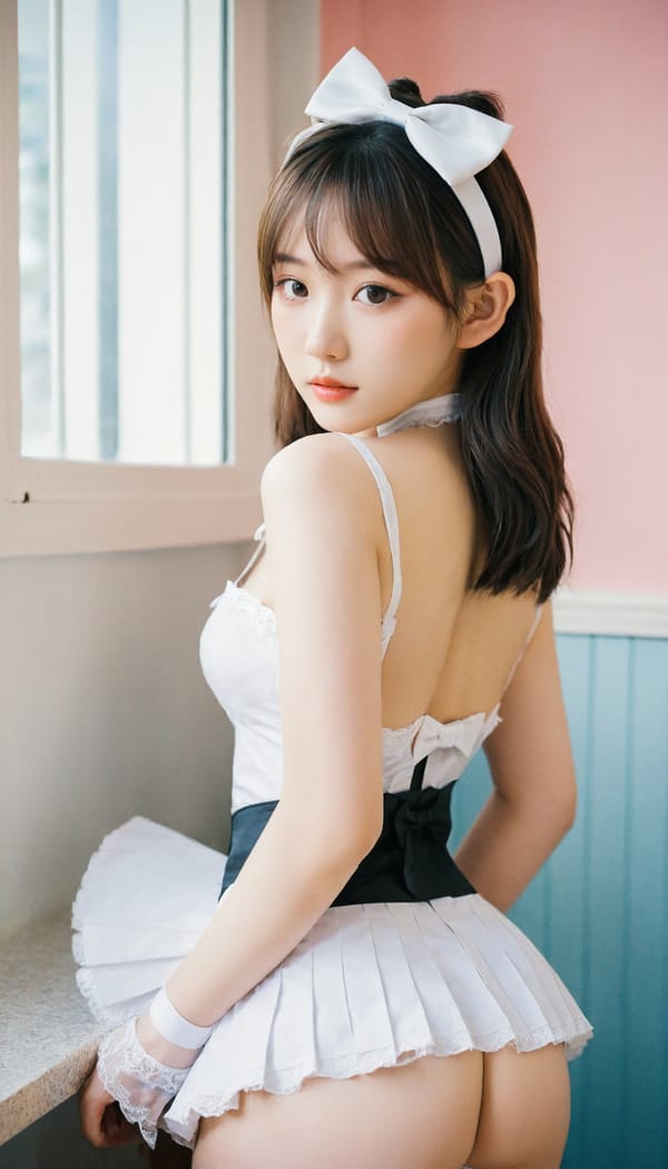 Tags: 21872187, SDXL
{"3": {"inputs": {"seed": 418033989219089, "steps": 32, "cfg": 5.23, "sampler_name": "dpmpp_2m", "scheduler": "karras", "denoise": 1.0, "model": ["27", 0], "positive": ["6", 0], "negative": ["7", 0], "latent_image": ["5", 0]}, "class_type": "KSampler"}, "4": {"inputs": {"ckpt_name": "leosamsHelloworldSDXL_helloworldSDXL32DPO.safetensors"}, "class_type": "CheckpointLoaderSimple"}, "5": {"inputs": {"width": 768, "height": 1344, "batch_size": 1}, "class_type": "EmptyLatentImage"}, "6": {"inputs": {"text": "27 year old girl, (korean:1.02), (japanese:1.11), (detailed face:0.96), (double eyelids:1.03), (seductive pose:1.04), (temptress:1.12), (seductive facial expression:1.12), (eyelashes:0.96), (cute:1.11), (beautiful eyes:1.01), (pale skin:1.12), (blush:0.95), (slim:1.08), (idol:1.07), (sexy lips:1.10), (on all fours:1.02), (spreading ass cheeks:0.98), (from behind:0.99), (backboob:0.99), in a (skimpy maid costume:1.05) working at a maid cafe, choker, bowtie, headband, pleated skirt, (portra:1.00), (skin fuzz:1.07), (detailed skin:1.02), (soft lighting:1.07), (candid cinema:1.09), (film:1.00), (RAW:1.00), (textured skin:1.01), (natural looking skin:1.02)", "clip": ["27", 1]}, "class_type": "CLIPTextEncode"}, "7": {"inputs": {"text": "(worst quality:1.05), (open mouth:1.08), (twisted:1.10), (low resolution:1.14), (watermark:1.13), (bad hands:1.11), (distorted:1.10)", "clip": ["27", 1]}, "class_type": "CLIPTextEncode"}, "8": {"inputs": {"samples": ["3", 0], "vae": ["4", 2]}, "class_type": "VAEDecode"}, "25": {"inputs": {"lora_name": "nudify_xl.safetensors", "strength_model": 0.03, "strength_clip": 0.23, "model": ["4", 0], "clip": ["4", 1]}, "class_type": "LoraLoader"}, "26": {"inputs": {"lora_name": "shirtlift_SDXL_v2.safetensors", "strength_model": 0.08, "strength_clip": 0.13, "model": ["25", 0], "clip": ["25", 1]}, "class_type": "LoraLoader"}, "27": {"inputs": {"lora_name": "PerfectEyesXL.safetensors", "strength_model": 0.11, "strength_clip": 0.0, "model": ["26", 0], "clip": ["26", 1]}, "class_type": "LoraLoader"}, "30": {"inputs": {"model_name": "4x_NMKD-Superscale-SP_178000_G.pth"}, "class_type": "UpscaleModelLoader"}, "31": {"inputs": {"upscale_model": ["30", 0], "image": ["8", 0]}, "class_type": "ImageUpscaleWithModel"}, "32": {"inputs": {"upscale_method": "lanczos", "scale_by": 0.5, "image": ["31", 0]}, "class_type": "ImageScaleBy"}, "33": {"inputs": {"pixels": ["32", 0], "vae": ["4", 2]}, "class_type": "VAEEncode"}, "34": {"inputs": {"seed": 418033989219089, "steps": 32, "cfg": 5.23, "sampler_name": "dpmpp_2m", "scheduler": "karras", "denoise": 0.3, "model": ["27", 0], "positive": ["6", 0], "negative": ["7", 0], "latent_image": ["33", 0]}, "class_type": "KSampler"}, "36": {"inputs": {"samples": ["34", 0], "vae": ["4", 2]}, "class_type": "VAEDecode"}, "39": {"inputs": {"filename_prefix": "comfyapi-1708095532679", "images": ["36", 0]}, "class_type": "SaveImage"}}