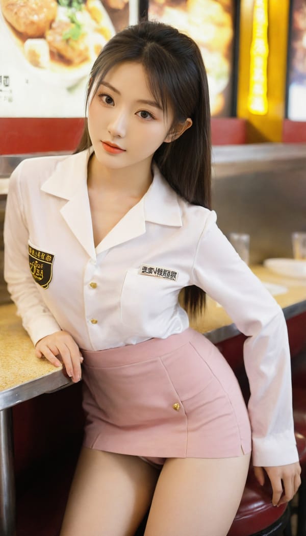 Tags: 21872187, SDXL
{"3": {"inputs": {"seed": 802108008587920, "steps": 32, "cfg": 5.98, "sampler_name": "dpmpp_2m", "scheduler": "karras", "denoise": 1.0, "model": ["27", 0], "positive": ["6", 0], "negative": ["7", 0], "latent_image": ["5", 0]}, "class_type": "KSampler"}, "4": {"inputs": {"ckpt_name": "leosamsHelloworldSDXL_helloworldSDXL32DPO.safetensors"}, "class_type": "CheckpointLoaderSimple"}, "5": {"inputs": {"width": 768, "height": 1344, "batch_size": 1}, "class_type": "EmptyLatentImage"}, "6": {"inputs": {"text": "22 year old girl, (taiwanese:1.10), (seductive pose:0.99), (beautiful eyes:0.96), (eyelashes:1.05), (pale skin:1.00), (blush:1.05), (temptress:1.06), (double eyelids:1.05), (idol:0.96), (slim:0.99), (detailed face:0.98), (sexy lips:1.03), (seductive facial expression:1.12), (cute:1.02), (perky ass:0.96), (exposed ass:1.01), (looking back:1.05), (sexy ass:1.04), (thigh gap:1.05), (a waitress in uniform:0.98) working at a restaurant, (candid cinema:1.04), (skin fuzz:1.05), (detailed skin:1.01), (portra:1.07), (soft lighting:1.02), (natural looking skin:1.03), (textured skin:1.03), (film:1.02), (RAW:1.02)", "clip": ["27", 1]}, "class_type": "CLIPTextEncode"}, "7": {"inputs": {"text": "(low resolution:1.12), (worst quality:1.05), (bad hands:1.14), (twisted:1.12), (distorted:1.11), (open mouth:1.08), (watermark:1.12)", "clip": ["27", 1]}, "class_type": "CLIPTextEncode"}, "8": {"inputs": {"samples": ["3", 0], "vae": ["4", 2]}, "class_type": "VAEDecode"}, "25": {"inputs": {"lora_name": "nudify_xl.safetensors", "strength_model": 0.25, "strength_clip": 0.38, "model": ["4", 0], "clip": ["4", 1]}, "class_type": "LoraLoader"}, "26": {"inputs": {"lora_name": "shirtlift_SDXL_v2.safetensors", "strength_model": 0.12, "strength_clip": 0.09, "model": ["25", 0], "clip": ["25", 1]}, "class_type": "LoraLoader"}, "27": {"inputs": {"lora_name": "PerfectEyesXL.safetensors", "strength_model": 0.03, "strength_clip": 0.02, "model": ["26", 0], "clip": ["26", 1]}, "class_type": "LoraLoader"}, "30": {"inputs": {"model_name": "4x_NMKD-Superscale-SP_178000_G.pth"}, "class_type": "UpscaleModelLoader"}, "31": {"inputs": {"upscale_model": ["30", 0], "image": ["8", 0]}, "class_type": "ImageUpscaleWithModel"}, "32": {"inputs": {"upscale_method": "lanczos", "scale_by": 0.5, "image": ["31", 0]}, "class_type": "ImageScaleBy"}, "33": {"inputs": {"pixels": ["32", 0], "vae": ["4", 2]}, "class_type": "VAEEncode"}, "34": {"inputs": {"seed": 802108008587920, "steps": 32, "cfg": 5.98, "sampler_name": "dpmpp_2m", "scheduler": "karras", "denoise": 0.3, "model": ["27", 0], "positive": ["6", 0], "negative": ["7", 0], "latent_image": ["33", 0]}, "class_type": "KSampler"}, "36": {"inputs": {"samples": ["34", 0], "vae": ["4", 2]}, "class_type": "VAEDecode"}, "39": {"inputs": {"filename_prefix": "comfyapi-1707536241049", "images": ["36", 0]}, "class_type": "SaveImage"}}