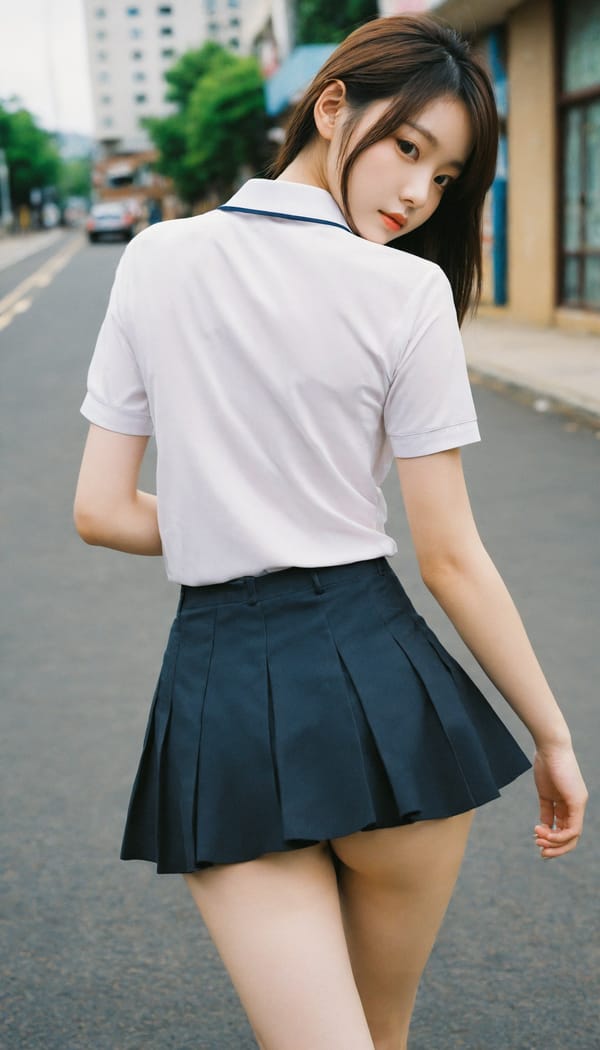 Tags: 21872187, SDXL
{"3": {"inputs": {"seed": 977947451417315, "steps": 64, "cfg": 5.37, "sampler_name": "dpmpp_2m", "scheduler": "karras", "denoise": 1.0, "model": ["27", 0], "positive": ["6", 0], "negative": ["7", 0], "latent_image": ["5", 0]}, "class_type": "KSampler"}, "4": {"inputs": {"ckpt_name": "helloworldxl.safetensors"}, "class_type": "CheckpointLoaderSimple"}, "5": {"inputs": {"width": 768, "height": 1344, "batch_size": 1}, "class_type": "EmptyLatentImage"}, "6": {"inputs": {"text": "22 year old girl, (korean:0.96), (sexy lips:0.97), (blush:1.01), (beautiful eyes:1.02), (pale skin:1.08), (double eyelids:1.09), (idol:1.00), (detailed face:1.03), (seductive facial expression:1.14), (slim:1.00), (temptress:0.97), (cute:1.02), (eyelashes:1.07), (seductive pose:0.95), (perky ass:1.05), (exposed ass:0.98), (looking back:1.07), (sexy ass:1.04), (thigh gap:1.12), (school uniform:1.09), choker, busy street, (candid cinema:1.07), (soft lighting:1.03), (portra:1.06), (natural looking skin:1.00), (RAW:1.03), (detailed skin:1.02), (film:1.07), (textured skin:1.00), (skin fuzz:1.02)", "clip": ["27", 1]}, "class_type": "CLIPTextEncode"}, "7": {"inputs": {"text": "(bad hands:1.05), (distorted:1.10), (worst quality:1.12), (open mouth:1.11), (watermark:1.14), (low resolution:1.14), (twisted:1.06)", "clip": ["27", 1]}, "class_type": "CLIPTextEncode"}, "8": {"inputs": {"samples": ["3", 0], "vae": ["4", 2]}, "class_type": "VAEDecode"}, "25": {"inputs": {"lora_name": "nudify_xl.safetensors", "strength_model": 0.07, "strength_clip": 0.05, "model": ["4", 0], "clip": ["4", 1]}, "class_type": "LoraLoader"}, "26": {"inputs": {"lora_name": "shirtlift_SDXL_v2.safetensors", "strength_model": 0.12, "strength_clip": 0.03, "model": ["25", 0], "clip": ["25", 1]}, "class_type": "LoraLoader"}, "27": {"inputs": {"lora_name": "PerfectEyesXL.safetensors", "strength_model": 0.13, "strength_clip": 0.11, "model": ["26", 0], "clip": ["26", 1]}, "class_type": "LoraLoader"}, "30": {"inputs": {"model_name": "4x_NMKD-Superscale-SP_178000_G.pth"}, "class_type": "UpscaleModelLoader"}, "31": {"inputs": {"upscale_model": ["30", 0], "image": ["8", 0]}, "class_type": "ImageUpscaleWithModel"}, "32": {"inputs": {"upscale_method": "lanczos", "scale_by": 0.5, "image": ["31", 0]}, "class_type": "ImageScaleBy"}, "33": {"inputs": {"pixels": ["32", 0], "vae": ["4", 2]}, "class_type": "VAEEncode"}, "34": {"inputs": {"seed": 977947451417315, "steps": 64, "cfg": 5.37, "sampler_name": "dpmpp_2m", "scheduler": "karras", "denoise": 0.3, "model": ["27", 0], "positive": ["6", 0], "negative": ["7", 0], "latent_image": ["33", 0]}, "class_type": "KSampler"}, "36": {"inputs": {"samples": ["34", 0], "vae": ["4", 2]}, "class_type": "VAEDecode"}, "39": {"inputs": {"filename_prefix": "comfyapi-1728218069861", "images": ["36", 0]}, "class_type": "SaveImage"}}