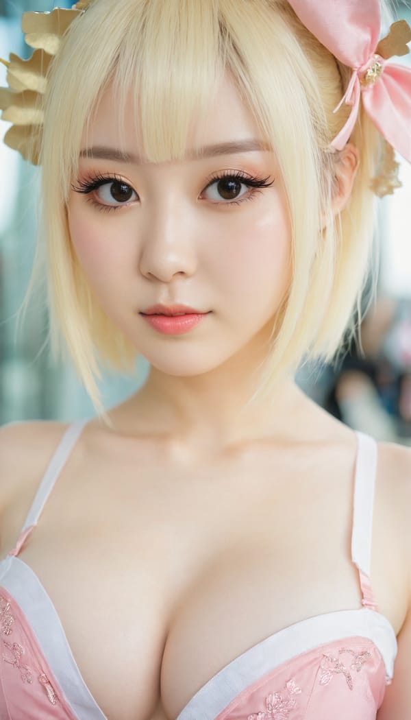 Tags: 21872187, SDXL
{"3": {"inputs": {"seed": 321991553650586, "steps": 64, "cfg": 5.19, "sampler_name": "dpmpp_2m", "scheduler": "karras", "denoise": 1.0, "model": ["27", 0], "positive": ["6", 0], "negative": ["7", 0], "latent_image": ["5", 0]}, "class_type": "KSampler"}, "4": {"inputs": {"ckpt_name": "juggernautxl.safetensors"}, "class_type": "CheckpointLoaderSimple"}, "5": {"inputs": {"width": 768, "height": 1344, "batch_size": 1}, "class_type": "EmptyLatentImage"}, "6": {"inputs": {"text": "21 year old girl, (irish:1.11), (chinese:1.04), (pale skin:1.03), (seductive pose:1.11), (eyelashes:1.07), (blush:1.09), (slim:0.97), (cute:1.01), (detailed face:1.03), (double eyelids:1.08), (beautiful eyes:1.06), (temptress:1.08), (seductive facial expression:0.97), (idol:1.05), (in a seductive pose:1.05), (large perky breasts:0.95), (cleavage:1.07), (thigh gap:1.10), (in a cosplay:1.00) at comiket posing for camera, (RAW:1.05), (natural looking skin:1.03), (skin fuzz:1.06), (candid cinema:1.09), (textured skin:1.09), (portra:1.05), (film:1.08), (soft lighting:1.06)", "clip": ["27", 1]}, "class_type": "CLIPTextEncode"}, "7": {"inputs": {"text": "(low resolution:1.06), (open mouth:1.11), (watermark:1.05), (distorted:1.14), (twisted:1.10), (bad hands:1.11), (worst quality:1.11)", "clip": ["27", 1]}, "class_type": "CLIPTextEncode"}, "8": {"inputs": {"samples": ["3", 0], "vae": ["4", 2]}, "class_type": "VAEDecode"}, "25": {"inputs": {"lora_name": "nudify_xl.safetensors", "strength_model": 0.32, "strength_clip": 0.38, "model": ["4", 0], "clip": ["4", 1]}, "class_type": "LoraLoader"}, "26": {"inputs": {"lora_name": "shirtlift_SDXL_v2.safetensors", "strength_model": 0.16, "strength_clip": 0.16, "model": ["25", 0], "clip": ["25", 1]}, "class_type": "LoraLoader"}, "27": {"inputs": {"lora_name": "PerfectEyesXL.safetensors", "strength_model": 0.0, "strength_clip": 0.1, "model": ["26", 0], "clip": ["26", 1]}, "class_type": "LoraLoader"}, "30": {"inputs": {"model_name": "4x_NMKD-Superscale-SP_178000_G.pth"}, "class_type": "UpscaleModelLoader"}, "31": {"inputs": {"upscale_model": ["30", 0], "image": ["8", 0]}, "class_type": "ImageUpscaleWithModel"}, "32": {"inputs": {"upscale_method": "lanczos", "scale_by": 0.5, "image": ["31", 0]}, "class_type": "ImageScaleBy"}, "33": {"inputs": {"pixels": ["32", 0], "vae": ["4", 2]}, "class_type": "VAEEncode"}, "34": {"inputs": {"seed": 321991553650586, "steps": 64, "cfg": 5.19, "sampler_name": "dpmpp_2m", "scheduler": "karras", "denoise": 0.3, "model": ["27", 0], "positive": ["6", 0], "negative": ["7", 0], "latent_image": ["33", 0]}, "class_type": "KSampler"}, "36": {"inputs": {"samples": ["34", 0], "vae": ["4", 2]}, "class_type": "VAEDecode"}, "39": {"inputs": {"filename_prefix": "comfyapi-1726690957036", "images": ["36", 0]}, "class_type": "SaveImage"}}