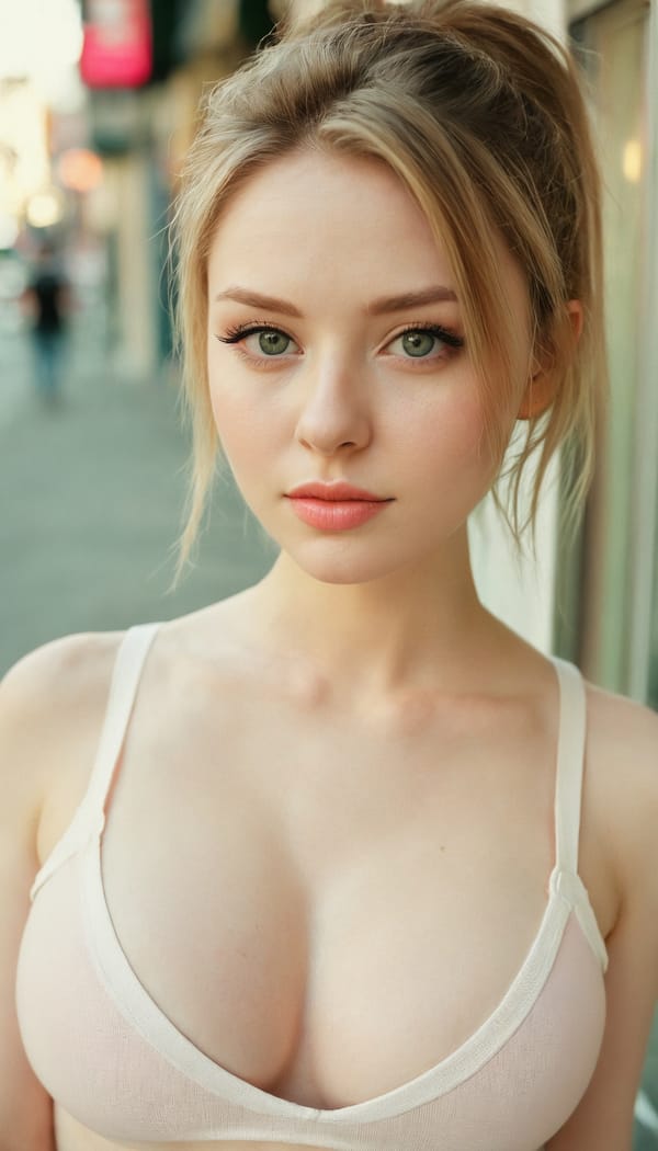 Tags: 21872187, SDXL
{"3": {"inputs": {"seed": 877229781160721, "steps": 32, "cfg": 5.3, "sampler_name": "dpmpp_2m", "scheduler": "karras", "denoise": 1.0, "model": ["27", 0], "positive": ["6", 0], "negative": ["7", 0], "latent_image": ["5", 0]}, "class_type": "KSampler"}, "4": {"inputs": {"ckpt_name": "juggernautxl.safetensors"}, "class_type": "CheckpointLoaderSimple"}, "5": {"inputs": {"width": 768, "height": 1344, "batch_size": 1}, "class_type": "EmptyLatentImage"}, "6": {"inputs": {"text": "27 year old girl, (irish:1.14), (sexy lips:1.05), (pale skin:1.00), (seductive facial expression:1.07), (cute:0.99), (detailed face:1.07), (blush:1.14), (seductive pose:1.08), (beautiful eyes:0.95), (eyelashes:0.99), (slim:1.09), (double eyelids:1.03), (in a seductive pose:1.12), (large perky breasts:1.06), (cleavage:1.06), (thigh gap:0.99), (white tanktop:1.06), busy street, (RAW:1.05), (film:1.08), (textured skin:1.00), (natural looking skin:1.00), (soft lighting:1.08), (candid cinema:1.02), (detailed skin:1.07), (portra:1.05), (skin fuzz:1.08)", "clip": ["27", 1]}, "class_type": "CLIPTextEncode"}, "7": {"inputs": {"text": "(watermark:1.07), (worst quality:1.08), (open mouth:1.09), (twisted:1.08), (bad hands:1.14), (distorted:1.12), (low resolution:1.09)", "clip": ["27", 1]}, "class_type": "CLIPTextEncode"}, "8": {"inputs": {"samples": ["3", 0], "vae": ["4", 2]}, "class_type": "VAEDecode"}, "25": {"inputs": {"lora_name": "nudify_xl.safetensors", "strength_model": 0.27, "strength_clip": 0.28, "model": ["4", 0], "clip": ["4", 1]}, "class_type": "LoraLoader"}, "26": {"inputs": {"lora_name": "shirtlift_SDXL_v2.safetensors", "strength_model": 0.1, "strength_clip": 0.06, "model": ["25", 0], "clip": ["25", 1]}, "class_type": "LoraLoader"}, "27": {"inputs": {"lora_name": "PerfectEyesXL.safetensors", "strength_model": 0.07, "strength_clip": 0.0, "model": ["26", 0], "clip": ["26", 1]}, "class_type": "LoraLoader"}, "30": {"inputs": {"model_name": "4x_NMKD-Superscale-SP_178000_G.pth"}, "class_type": "UpscaleModelLoader"}, "31": {"inputs": {"upscale_model": ["30", 0], "image": ["8", 0]}, "class_type": "ImageUpscaleWithModel"}, "32": {"inputs": {"upscale_method": "lanczos", "scale_by": 0.5, "image": ["31", 0]}, "class_type": "ImageScaleBy"}, "33": {"inputs": {"pixels": ["32", 0], "vae": ["4", 2]}, "class_type": "VAEEncode"}, "34": {"inputs": {"seed": 877229781160721, "steps": 32, "cfg": 5.3, "sampler_name": "dpmpp_2m", "scheduler": "karras", "denoise": 0.3, "model": ["27", 0], "positive": ["6", 0], "negative": ["7", 0], "latent_image": ["33", 0]}, "class_type": "KSampler"}, "36": {"inputs": {"samples": ["34", 0], "vae": ["4", 2]}, "class_type": "VAEDecode"}, "39": {"inputs": {"filename_prefix": "comfyapi-1713414095184", "images": ["36", 0]}, "class_type": "SaveImage"}}