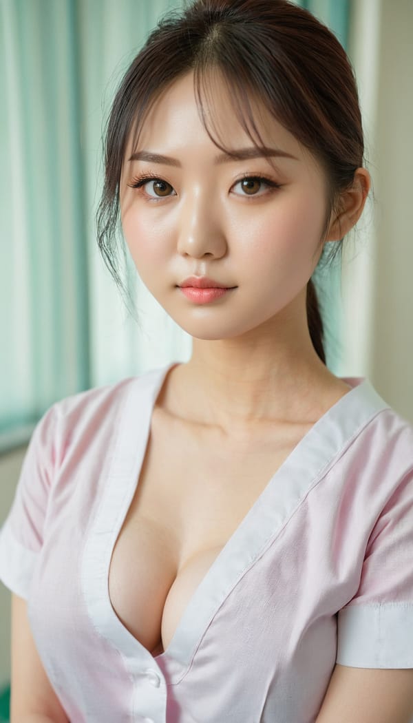 Tags: 21872187, SDXL
{"3": {"inputs": {"seed": 761425994684978, "steps": 32, "cfg": 7.51, "sampler_name": "dpmpp_2m", "scheduler": "karras", "denoise": 1.0, "model": ["27", 0], "positive": ["6", 0], "negative": ["7", 0], "latent_image": ["5", 0]}, "class_type": "KSampler"}, "4": {"inputs": {"ckpt_name": "juggernautxl.safetensors"}, "class_type": "CheckpointLoaderSimple"}, "5": {"inputs": {"width": 768, "height": 1344, "batch_size": 1}, "class_type": "EmptyLatentImage"}, "6": {"inputs": {"text": "21 year old girl, (japanese:0.96), (temptress:1.09), (beautiful eyes:1.10), (pale skin:1.01), (slim:1.06), (detailed face:0.96), (eyelashes:1.09), (double eyelids:1.14), (seductive pose:1.04), (sexy lips:1.07), (cute:1.04), (idol:1.04), (blush:1.10), (seductive facial expression:1.10), (in a seductive pose:1.07), (large perky breasts:1.00), (cleavage:1.09), (thigh gap:0.97), (nurse in uniform:1.09) working in a hospital ward, (candid cinema:1.06), (detailed skin:1.02), (skin fuzz:1.05), (portra:1.00), (natural looking skin:1.02), (textured skin:1.06), (RAW:1.09), (soft lighting:1.07), (film:1.01)", "clip": ["27", 1]}, "class_type": "CLIPTextEncode"}, "7": {"inputs": {"text": "(open mouth:1.13), (twisted:1.06), (watermark:1.10), (low resolution:1.11), (distorted:1.12), (bad hands:1.10), (worst quality:1.12)", "clip": ["27", 1]}, "class_type": "CLIPTextEncode"}, "8": {"inputs": {"samples": ["3", 0], "vae": ["4", 2]}, "class_type": "VAEDecode"}, "25": {"inputs": {"lora_name": "nudify_xl.safetensors", "strength_model": 0.01, "strength_clip": 0.36, "model": ["4", 0], "clip": ["4", 1]}, "class_type": "LoraLoader"}, "26": {"inputs": {"lora_name": "shirtlift_SDXL_v2.safetensors", "strength_model": 0.14, "strength_clip": 0.1, "model": ["25", 0], "clip": ["25", 1]}, "class_type": "LoraLoader"}, "27": {"inputs": {"lora_name": "PerfectEyesXL.safetensors", "strength_model": 0.11, "strength_clip": 0.05, "model": ["26", 0], "clip": ["26", 1]}, "class_type": "LoraLoader"}, "30": {"inputs": {"model_name": "4x_NMKD-Superscale-SP_178000_G.pth"}, "class_type": "UpscaleModelLoader"}, "31": {"inputs": {"upscale_model": ["30", 0], "image": ["8", 0]}, "class_type": "ImageUpscaleWithModel"}, "32": {"inputs": {"upscale_method": "lanczos", "scale_by": 0.5, "image": ["31", 0]}, "class_type": "ImageScaleBy"}, "33": {"inputs": {"pixels": ["32", 0], "vae": ["4", 2]}, "class_type": "VAEEncode"}, "34": {"inputs": {"seed": 761425994684978, "steps": 32, "cfg": 7.51, "sampler_name": "dpmpp_2m", "scheduler": "karras", "denoise": 0.3, "model": ["27", 0], "positive": ["6", 0], "negative": ["7", 0], "latent_image": ["33", 0]}, "class_type": "KSampler"}, "36": {"inputs": {"samples": ["34", 0], "vae": ["4", 2]}, "class_type": "VAEDecode"}, "39": {"inputs": {"filename_prefix": "comfyapi-1726197304942", "images": ["36", 0]}, "class_type": "SaveImage"}}