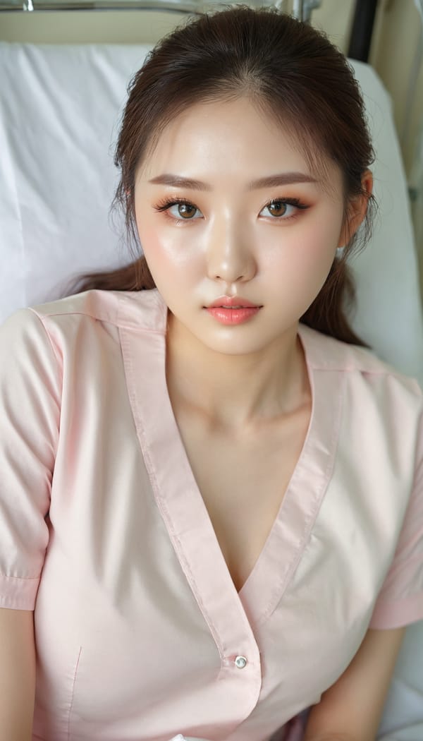 Tags: 21872187, SDXL
{"3": {"inputs": {"seed": 562080929157001, "steps": 32, "cfg": 5.87, "sampler_name": "dpmpp_2m", "scheduler": "karras", "denoise": 1.0, "model": ["27", 0], "positive": ["6", 0], "negative": ["7", 0], "latent_image": ["5", 0]}, "class_type": "KSampler"}, "4": {"inputs": {"ckpt_name": "juggernautxl.safetensors"}, "class_type": "CheckpointLoaderSimple"}, "5": {"inputs": {"width": 768, "height": 1344, "batch_size": 1}, "class_type": "EmptyLatentImage"}, "6": {"inputs": {"text": "23 year old girl, (korean:1.12), (irish:1.03), (slim:0.98), (temptress:1.00), (blush:1.09), (seductive facial expression:1.01), (eyelashes:1.13), (seductive pose:1.09), (beautiful eyes:1.14), (idol:1.11), (cute:0.95), (double eyelids:0.97), (detailed face:1.03), (sexy lips:1.02), (pale skin:1.03), (in a seductive pose:1.13), (large perky breasts:0.95), (cleavage:0.97), (thigh gap:1.11), (nurse in uniform:1.14) working in a hospital ward, (candid cinema:1.05), (film:1.02), (textured skin:1.01), (detailed skin:1.01), (portra:1.04), (soft lighting:1.01), (natural looking skin:1.07), (skin fuzz:1.02), (RAW:1.09)", "clip": ["27", 1]}, "class_type": "CLIPTextEncode"}, "7": {"inputs": {"text": "(watermark:1.13), (low resolution:1.09), (twisted:1.06), (worst quality:1.11), (open mouth:1.07), (bad hands:1.09), (distorted:1.07)", "clip": ["27", 1]}, "class_type": "CLIPTextEncode"}, "8": {"inputs": {"samples": ["3", 0], "vae": ["4", 2]}, "class_type": "VAEDecode"}, "25": {"inputs": {"lora_name": "nudify_xl.safetensors", "strength_model": 0.02, "strength_clip": 0.24, "model": ["4", 0], "clip": ["4", 1]}, "class_type": "LoraLoader"}, "26": {"inputs": {"lora_name": "shirtlift_SDXL_v2.safetensors", "strength_model": 0.06, "strength_clip": 0.0, "model": ["25", 0], "clip": ["25", 1]}, "class_type": "LoraLoader"}, "27": {"inputs": {"lora_name": "PerfectEyesXL.safetensors", "strength_model": 0.05, "strength_clip": 0.05, "model": ["26", 0], "clip": ["26", 1]}, "class_type": "LoraLoader"}, "30": {"inputs": {"model_name": "4x_NMKD-Superscale-SP_178000_G.pth"}, "class_type": "UpscaleModelLoader"}, "31": {"inputs": {"upscale_model": ["30", 0], "image": ["8", 0]}, "class_type": "ImageUpscaleWithModel"}, "32": {"inputs": {"upscale_method": "lanczos", "scale_by": 0.5, "image": ["31", 0]}, "class_type": "ImageScaleBy"}, "33": {"inputs": {"pixels": ["32", 0], "vae": ["4", 2]}, "class_type": "VAEEncode"}, "34": {"inputs": {"seed": 562080929157001, "steps": 32, "cfg": 5.87, "sampler_name": "dpmpp_2m", "scheduler": "karras", "denoise": 0.3, "model": ["27", 0], "positive": ["6", 0], "negative": ["7", 0], "latent_image": ["33", 0]}, "class_type": "KSampler"}, "36": {"inputs": {"samples": ["34", 0], "vae": ["4", 2]}, "class_type": "VAEDecode"}, "39": {"inputs": {"filename_prefix": "comfyapi-1726567593938", "images": ["36", 0]}, "class_type": "SaveImage"}}