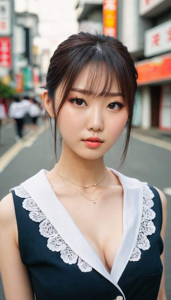 Tags: 21872187, SDXL
{"3": {"inputs": {"seed": 498549627863314, "steps": 64, "cfg": 6.78, "sampler_name": "dpmpp_2m", "scheduler": "karras", "denoise": 1.0, "model": ["27", 0], "positive": ["6", 0], "negative": ["7", 0], "latent_image": ["5", 0]}, "class_type": "KSampler"}, "4": {"inputs": {"ckpt_name": "juggernautxl.safetensors"}, "class_type": "CheckpointLoaderSimple"}, "5": {"inputs": {"width": 768, "height": 1344, "batch_size": 1}, "class_type": "EmptyLatentImage"}, "6": {"inputs": {"text": "28 year old girl, (japanese:1.09), (korean:0.99), (irish:1.05), (beautiful eyes:0.99), (detailed face:0.96), (temptress:1.07), (blush:0.96), (double eyelids:1.00), (pale skin:1.00), (seductive pose:1.04), (cute:1.01), (seductive facial expression:1.13), (sexy lips:1.11), (eyelashes:1.04), (idol:1.14), (slim:0.98), (on all fours:1.12), (spreading ass cheeks:1.09), (from behind:0.97), (backboob:1.01), (school uniform:0.96), choker, busy street, (textured skin:1.04), (candid cinema:1.04), (RAW:1.04), (film:1.00), (natural looking skin:1.04), (soft lighting:1.04), (detailed skin:1.04), (skin fuzz:1.02), (portra:1.04)", "clip": ["27", 1]}, "class_type": "CLIPTextEncode"}, "7": {"inputs": {"text": "(watermark:1.14), (distorted:1.10), (low resolution:1.06), (bad hands:1.11), (worst quality:1.05), (twisted:1.09), (open mouth:1.10)", "clip": ["27", 1]}, "class_type": "CLIPTextEncode"}, "8": {"inputs": {"samples": ["3", 0], "vae": ["4", 2]}, "class_type": "VAEDecode"}, "25": {"inputs": {"lora_name": "nudify_xl.safetensors", "strength_model": 0.17, "strength_clip": 0.0, "model": ["4", 0], "clip": ["4", 1]}, "class_type": "LoraLoader"}, "26": {"inputs": {"lora_name": "shirtlift_SDXL_v2.safetensors", "strength_model": 0.09, "strength_clip": 0.11, "model": ["25", 0], "clip": ["25", 1]}, "class_type": "LoraLoader"}, "27": {"inputs": {"lora_name": "PerfectEyesXL.safetensors", "strength_model": 0.12, "strength_clip": 0.16, "model": ["26", 0], "clip": ["26", 1]}, "class_type": "LoraLoader"}, "30": {"inputs": {"model_name": "4x_NMKD-Superscale-SP_178000_G.pth"}, "class_type": "UpscaleModelLoader"}, "31": {"inputs": {"upscale_model": ["30", 0], "image": ["8", 0]}, "class_type": "ImageUpscaleWithModel"}, "32": {"inputs": {"upscale_method": "lanczos", "scale_by": 0.5, "image": ["31", 0]}, "class_type": "ImageScaleBy"}, "33": {"inputs": {"pixels": ["32", 0], "vae": ["4", 2]}, "class_type": "VAEEncode"}, "34": {"inputs": {"seed": 498549627863314, "steps": 64, "cfg": 6.78, "sampler_name": "dpmpp_2m", "scheduler": "karras", "denoise": 0.3, "model": ["27", 0], "positive": ["6", 0], "negative": ["7", 0], "latent_image": ["33", 0]}, "class_type": "KSampler"}, "36": {"inputs": {"samples": ["34", 0], "vae": ["4", 2]}, "class_type": "VAEDecode"}, "39": {"inputs": {"filename_prefix": "comfyapi-1726492296852", "images": ["36", 0]}, "class_type": "SaveImage"}}