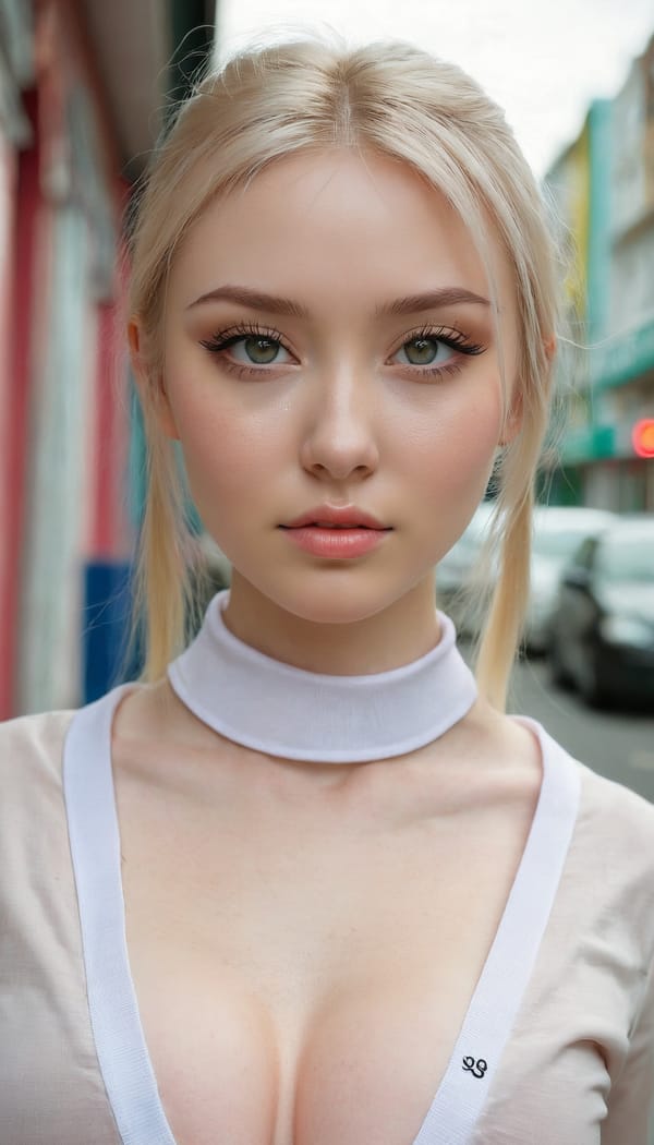 Tags: 21872187, SDXL
{"3": {"inputs": {"seed": 198127791339988, "steps": 64, "cfg": 7.28, "sampler_name": "dpmpp_2m", "scheduler": "karras", "denoise": 1.0, "model": ["27", 0], "positive": ["6", 0], "negative": ["7", 0], "latent_image": ["5", 0]}, "class_type": "KSampler"}, "4": {"inputs": {"ckpt_name": "juggernautxl.safetensors"}, "class_type": "CheckpointLoaderSimple"}, "5": {"inputs": {"width": 768, "height": 1344, "batch_size": 1}, "class_type": "EmptyLatentImage"}, "6": {"inputs": {"text": "25 year old girl, (irish:0.99), (ukrainian:0.99), (temptress:0.99), (seductive facial expression:1.12), (idol:1.11), (double eyelids:0.98), (seductive pose:1.02), (beautiful eyes:1.06), (blush:0.97), (cute:0.97), (pale skin:1.14), (sexy lips:0.97), (detailed face:0.97), (eyelashes:1.00), (slim:1.12), (in a seductive pose:1.06), (large perky breasts:1.12), (cleavage:1.13), (thigh gap:0.95), (school uniform:0.98), choker, busy street, (detailed skin:1.04), (soft lighting:1.07), (film:1.02), (natural looking skin:1.02), (textured skin:1.07), (portra:1.08), (RAW:1.07), (skin fuzz:1.00), (candid cinema:1.07)", "clip": ["27", 1]}, "class_type": "CLIPTextEncode"}, "7": {"inputs": {"text": "(twisted:1.08), (worst quality:1.08), (low resolution:1.05), (bad hands:1.07), (distorted:1.11), (open mouth:1.13), (watermark:1.07)", "clip": ["27", 1]}, "class_type": "CLIPTextEncode"}, "8": {"inputs": {"samples": ["3", 0], "vae": ["4", 2]}, "class_type": "VAEDecode"}, "25": {"inputs": {"lora_name": "nudify_xl.safetensors", "strength_model": 0.04, "strength_clip": 0.35, "model": ["4", 0], "clip": ["4", 1]}, "class_type": "LoraLoader"}, "26": {"inputs": {"lora_name": "shirtlift_SDXL_v2.safetensors", "strength_model": 0.05, "strength_clip": 0.14, "model": ["25", 0], "clip": ["25", 1]}, "class_type": "LoraLoader"}, "27": {"inputs": {"lora_name": "PerfectEyesXL.safetensors", "strength_model": 0.18, "strength_clip": 0.08, "model": ["26", 0], "clip": ["26", 1]}, "class_type": "LoraLoader"}, "30": {"inputs": {"model_name": "4x_NMKD-Superscale-SP_178000_G.pth"}, "class_type": "UpscaleModelLoader"}, "31": {"inputs": {"upscale_model": ["30", 0], "image": ["8", 0]}, "class_type": "ImageUpscaleWithModel"}, "32": {"inputs": {"upscale_method": "lanczos", "scale_by": 0.5, "image": ["31", 0]}, "class_type": "ImageScaleBy"}, "33": {"inputs": {"pixels": ["32", 0], "vae": ["4", 2]}, "class_type": "VAEEncode"}, "34": {"inputs": {"seed": 198127791339988, "steps": 64, "cfg": 7.28, "sampler_name": "dpmpp_2m", "scheduler": "karras", "denoise": 0.3, "model": ["27", 0], "positive": ["6", 0], "negative": ["7", 0], "latent_image": ["33", 0]}, "class_type": "KSampler"}, "36": {"inputs": {"samples": ["34", 0], "vae": ["4", 2]}, "class_type": "VAEDecode"}, "39": {"inputs": {"filename_prefix": "comfyapi-1725106055946", "images": ["36", 0]}, "class_type": "SaveImage"}}