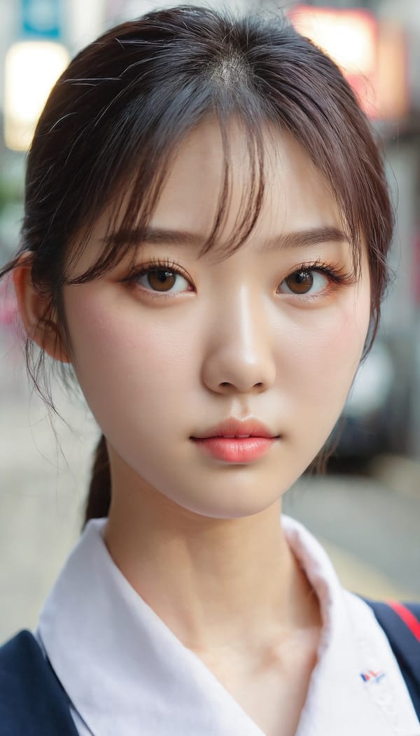 Tags: 21872187, SDXL
{"3": {"inputs": {"seed": 574047333567046, "steps": 64, "cfg": 6.57, "sampler_name": "dpmpp_2m", "scheduler": "karras", "denoise": 1.0, "model": ["27", 0], "positive": ["6", 0], "negative": ["7", 0], "latent_image": ["5", 0]}, "class_type": "KSampler"}, "4": {"inputs": {"ckpt_name": "juggernautxl.safetensors"}, "class_type": "CheckpointLoaderSimple"}, "5": {"inputs": {"width": 768, "height": 1344, "batch_size": 1}, "class_type": "EmptyLatentImage"}, "6": {"inputs": {"text": "20 year old girl, (korean:1.13), (beautiful eyes:1.11), (cute:1.12), (double eyelids:1.07), (eyelashes:1.02), (slim:1.10), (pale skin:1.08), (idol:1.05), (detailed face:1.11), (temptress:1.11), (sexy lips:1.11), (seductive facial expression:0.95), (seductive pose:0.99), (blush:1.06), (in a seductive pose:1.13), (large perky breasts:0.96), (cleavage:1.03), (thigh gap:1.10), (school uniform:1.11), choker, busy street, (portra:1.00), (candid cinema:1.04), (detailed skin:1.04), (textured skin:1.02), (skin fuzz:1.08), (RAW:1.00), (film:1.05), (soft lighting:1.00), (natural looking skin:1.02)", "clip": ["27", 1]}, "class_type": "CLIPTextEncode"}, "7": {"inputs": {"text": "(worst quality:1.06), (twisted:1.09), (bad hands:1.06), (open mouth:1.12), (low resolution:1.06), (watermark:1.07), (distorted:1.09)", "clip": ["27", 1]}, "class_type": "CLIPTextEncode"}, "8": {"inputs": {"samples": ["3", 0], "vae": ["4", 2]}, "class_type": "VAEDecode"}, "25": {"inputs": {"lora_name": "nudify_xl.safetensors", "strength_model": 0.01, "strength_clip": 0.13, "model": ["4", 0], "clip": ["4", 1]}, "class_type": "LoraLoader"}, "26": {"inputs": {"lora_name": "shirtlift_SDXL_v2.safetensors", "strength_model": 0.06, "strength_clip": 0.05, "model": ["25", 0], "clip": ["25", 1]}, "class_type": "LoraLoader"}, "27": {"inputs": {"lora_name": "PerfectEyesXL.safetensors", "strength_model": 0.08, "strength_clip": 0.09, "model": ["26", 0], "clip": ["26", 1]}, "class_type": "LoraLoader"}, "30": {"inputs": {"model_name": "4x_NMKD-Superscale-SP_178000_G.pth"}, "class_type": "UpscaleModelLoader"}, "31": {"inputs": {"upscale_model": ["30", 0], "image": ["8", 0]}, "class_type": "ImageUpscaleWithModel"}, "32": {"inputs": {"upscale_method": "lanczos", "scale_by": 0.5, "image": ["31", 0]}, "class_type": "ImageScaleBy"}, "33": {"inputs": {"pixels": ["32", 0], "vae": ["4", 2]}, "class_type": "VAEEncode"}, "34": {"inputs": {"seed": 574047333567046, "steps": 64, "cfg": 6.57, "sampler_name": "dpmpp_2m", "scheduler": "karras", "denoise": 0.3, "model": ["27", 0], "positive": ["6", 0], "negative": ["7", 0], "latent_image": ["33", 0]}, "class_type": "KSampler"}, "36": {"inputs": {"samples": ["34", 0], "vae": ["4", 2]}, "class_type": "VAEDecode"}, "39": {"inputs": {"filename_prefix": "comfyapi-1727107829067", "images": ["36", 0]}, "class_type": "SaveImage"}}