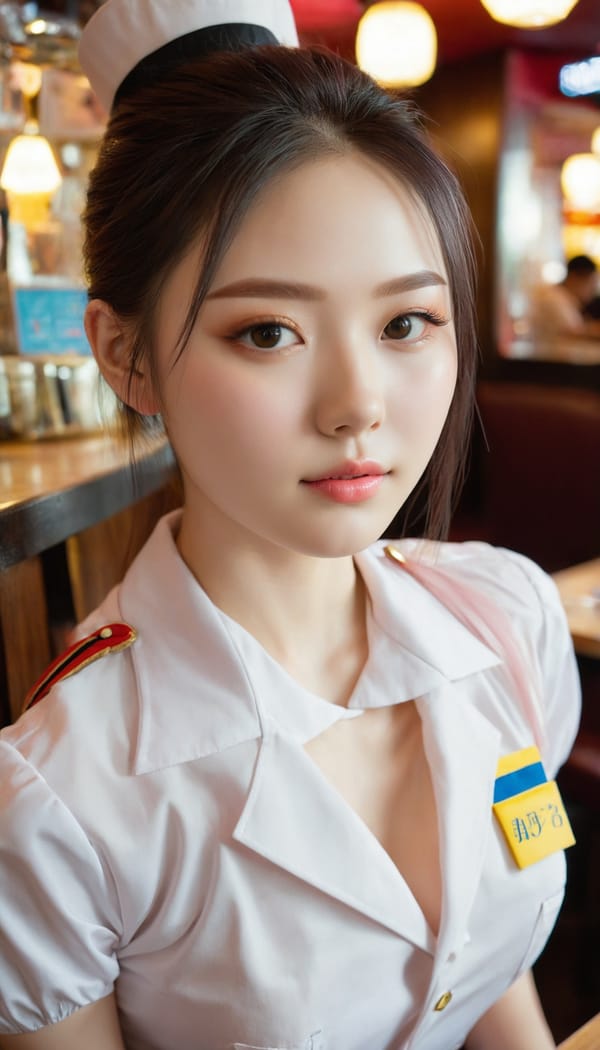 Tags: 21872187, SDXL
{"3": {"inputs": {"seed": 101986594159281, "steps": 64, "cfg": 5.89, "sampler_name": "dpmpp_2m", "scheduler": "karras", "denoise": 1.0, "model": ["27", 0], "positive": ["6", 0], "negative": ["7", 0], "latent_image": ["5", 0]}, "class_type": "KSampler"}, "4": {"inputs": {"ckpt_name": "juggernautxl.safetensors"}, "class_type": "CheckpointLoaderSimple"}, "5": {"inputs": {"width": 768, "height": 1344, "batch_size": 1}, "class_type": "EmptyLatentImage"}, "6": {"inputs": {"text": "19 year old girl, (ukrainian:1.08), (taiwanese:1.02), (pale skin:1.12), (blush:1.07), (double eyelids:1.12), (temptress:1.07), (seductive facial expression:1.05), (cute:1.08), (seductive pose:1.00), (beautiful eyes:1.10), (sexy lips:1.03), (idol:1.09), (slim:1.07), (eyelashes:0.96), (detailed face:1.13), (in a seductive pose:1.14), (large perky breasts:0.99), (cleavage:1.09), (thigh gap:1.12), (a waitress in uniform:1.13) working at a restaurant, (film:1.06), (soft lighting:1.01), (textured skin:1.03), (candid cinema:1.01), (detailed skin:1.04), (skin fuzz:1.06), (RAW:1.01), (portra:1.00), (natural looking skin:1.07)", "clip": ["27", 1]}, "class_type": "CLIPTextEncode"}, "7": {"inputs": {"text": "(twisted:1.08), (bad hands:1.14), (watermark:1.10), (low resolution:1.09), (open mouth:1.08), (worst quality:1.11), (distorted:1.08)", "clip": ["27", 1]}, "class_type": "CLIPTextEncode"}, "8": {"inputs": {"samples": ["3", 0], "vae": ["4", 2]}, "class_type": "VAEDecode"}, "25": {"inputs": {"lora_name": "nudify_xl.safetensors", "strength_model": 0.24, "strength_clip": 0.37, "model": ["4", 0], "clip": ["4", 1]}, "class_type": "LoraLoader"}, "26": {"inputs": {"lora_name": "shirtlift_SDXL_v2.safetensors", "strength_model": 0.07, "strength_clip": 0.12, "model": ["25", 0], "clip": ["25", 1]}, "class_type": "LoraLoader"}, "27": {"inputs": {"lora_name": "PerfectEyesXL.safetensors", "strength_model": 0.01, "strength_clip": 0.01, "model": ["26", 0], "clip": ["26", 1]}, "class_type": "LoraLoader"}, "30": {"inputs": {"model_name": "4x_NMKD-Superscale-SP_178000_G.pth"}, "class_type": "UpscaleModelLoader"}, "31": {"inputs": {"upscale_model": ["30", 0], "image": ["8", 0]}, "class_type": "ImageUpscaleWithModel"}, "32": {"inputs": {"upscale_method": "lanczos", "scale_by": 0.5, "image": ["31", 0]}, "class_type": "ImageScaleBy"}, "33": {"inputs": {"pixels": ["32", 0], "vae": ["4", 2]}, "class_type": "VAEEncode"}, "34": {"inputs": {"seed": 101986594159281, "steps": 64, "cfg": 5.89, "sampler_name": "dpmpp_2m", "scheduler": "karras", "denoise": 0.3, "model": ["27", 0], "positive": ["6", 0], "negative": ["7", 0], "latent_image": ["33", 0]}, "class_type": "KSampler"}, "36": {"inputs": {"samples": ["34", 0], "vae": ["4", 2]}, "class_type": "VAEDecode"}, "39": {"inputs": {"filename_prefix": "comfyapi-1716761082970", "images": ["36", 0]}, "class_type": "SaveImage"}}