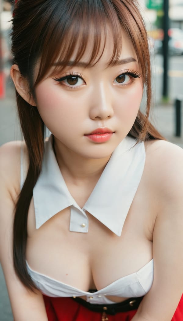 Tags: 21872187, SDXL
{"3": {"inputs": {"seed": 219499602491193, "steps": 32, "cfg": 7.18, "sampler_name": "dpmpp_2m", "scheduler": "karras", "denoise": 1.0, "model": ["27", 0], "positive": ["6", 0], "negative": ["7", 0], "latent_image": ["5", 0]}, "class_type": "KSampler"}, "4": {"inputs": {"ckpt_name": "juggernautxl.safetensors"}, "class_type": "CheckpointLoaderSimple"}, "5": {"inputs": {"width": 768, "height": 1344, "batch_size": 1}, "class_type": "EmptyLatentImage"}, "6": {"inputs": {"text": "26 year old girl, (japanese:1.05), (chinese:1.00), (eyelashes:1.09), (temptress:1.00), (detailed face:1.04), (double eyelids:1.10), (blush:0.95), (pale skin:1.09), (sexy lips:1.12), (beautiful eyes:1.03), (cute:0.96), (seductive pose:1.04), (seductive facial expression:0.95), (idol:0.97), (on all fours:1.03), (spreading ass cheeks:1.08), (from behind:1.00), (backboob:1.06), (school uniform:0.99), choker, busy street, (candid cinema:1.01), (natural looking skin:1.08), (film:1.07), (soft lighting:1.06), (textured skin:1.03), (portra:1.09), (RAW:1.01), (skin fuzz:1.05)", "clip": ["27", 1]}, "class_type": "CLIPTextEncode"}, "7": {"inputs": {"text": "(worst quality:1.14), (twisted:1.10), (watermark:1.09), (open mouth:1.14), (distorted:1.09), (low resolution:1.09), (bad hands:1.11)", "clip": ["27", 1]}, "class_type": "CLIPTextEncode"}, "8": {"inputs": {"samples": ["3", 0], "vae": ["4", 2]}, "class_type": "VAEDecode"}, "25": {"inputs": {"lora_name": "nudify_xl.safetensors", "strength_model": 0.1, "strength_clip": 0.28, "model": ["4", 0], "clip": ["4", 1]}, "class_type": "LoraLoader"}, "26": {"inputs": {"lora_name": "shirtlift_SDXL_v2.safetensors", "strength_model": 0.01, "strength_clip": 0.18, "model": ["25", 0], "clip": ["25", 1]}, "class_type": "LoraLoader"}, "27": {"inputs": {"lora_name": "PerfectEyesXL.safetensors", "strength_model": 0.1, "strength_clip": 0.02, "model": ["26", 0], "clip": ["26", 1]}, "class_type": "LoraLoader"}, "30": {"inputs": {"model_name": "4x_NMKD-Superscale-SP_178000_G.pth"}, "class_type": "UpscaleModelLoader"}, "31": {"inputs": {"upscale_model": ["30", 0], "image": ["8", 0]}, "class_type": "ImageUpscaleWithModel"}, "32": {"inputs": {"upscale_method": "lanczos", "scale_by": 0.5, "image": ["31", 0]}, "class_type": "ImageScaleBy"}, "33": {"inputs": {"pixels": ["32", 0], "vae": ["4", 2]}, "class_type": "VAEEncode"}, "34": {"inputs": {"seed": 219499602491193, "steps": 32, "cfg": 7.18, "sampler_name": "dpmpp_2m", "scheduler": "karras", "denoise": 0.3, "model": ["27", 0], "positive": ["6", 0], "negative": ["7", 0], "latent_image": ["33", 0]}, "class_type": "KSampler"}, "36": {"inputs": {"samples": ["34", 0], "vae": ["4", 2]}, "class_type": "VAEDecode"}, "39": {"inputs": {"filename_prefix": "comfyapi-1716235529817", "images": ["36", 0]}, "class_type": "SaveImage"}}