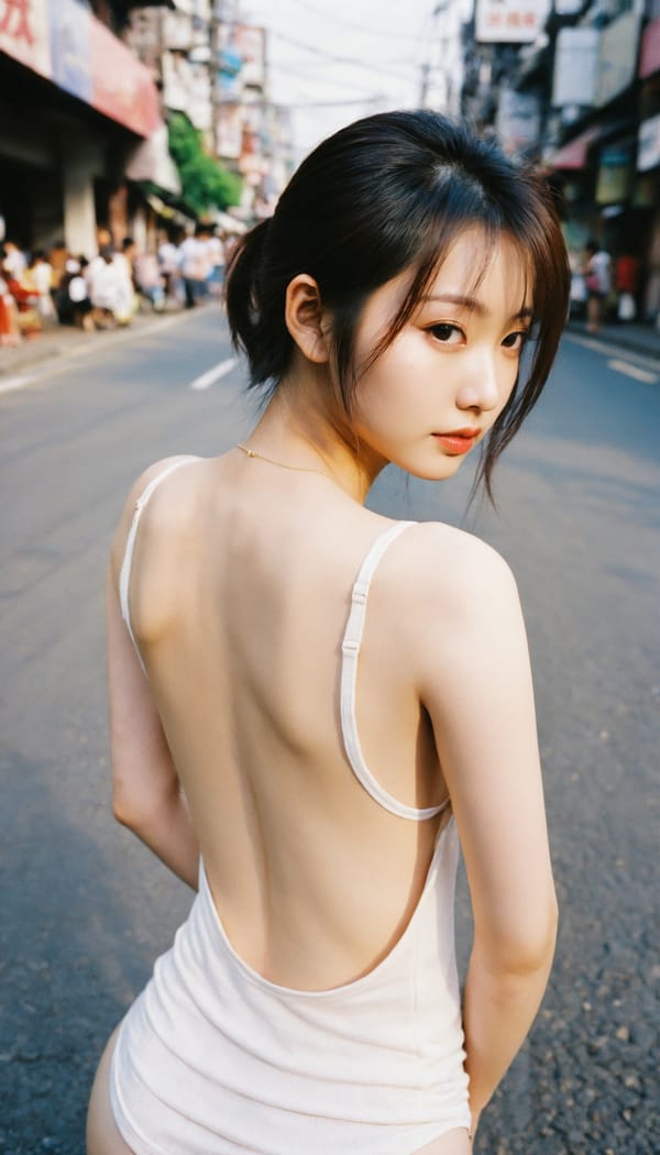 Tags: 21872187, SDXL
{"3": {"inputs": {"seed": 313241545308619, "steps": 32, "cfg": 6.95, "sampler_name": "dpmpp_2m", "scheduler": "karras", "denoise": 1.0, "model": ["27", 0], "positive": ["6", 0], "negative": ["7", 0], "latent_image": ["5", 0]}, "class_type": "KSampler"}, "4": {"inputs": {"ckpt_name": "helloworldxl.safetensors"}, "class_type": "CheckpointLoaderSimple"}, "5": {"inputs": {"width": 768, "height": 1344, "batch_size": 1}, "class_type": "EmptyLatentImage"}, "6": {"inputs": {"text": "23 year old girl, (taiwanese:1.00), (seductive pose:1.14), (idol:1.04), (eyelashes:0.96), (seductive facial expression:1.10), (pale skin:1.05), (temptress:1.12), (sexy lips:1.10), (beautiful eyes:0.98), (blush:1.10), (double eyelids:1.13), (detailed face:1.02), (cute:0.99), (slim:1.14), (on all fours:1.10), (spreading ass cheeks:1.08), (from behind:1.07), (backboob:1.06), (white tanktop:1.06), busy street, (portra:1.00), (candid cinema:1.08), (RAW:1.01), (natural looking skin:1.08), (soft lighting:1.09), (detailed skin:1.02), (skin fuzz:1.02), (film:1.03), (textured skin:1.04)", "clip": ["27", 1]}, "class_type": "CLIPTextEncode"}, "7": {"inputs": {"text": "(worst quality:1.05), (bad hands:1.12), (open mouth:1.07), (distorted:1.09), (low resolution:1.05), (twisted:1.12), (watermark:1.14)", "clip": ["27", 1]}, "class_type": "CLIPTextEncode"}, "8": {"inputs": {"samples": ["3", 0], "vae": ["4", 2]}, "class_type": "VAEDecode"}, "25": {"inputs": {"lora_name": "nudify_xl.safetensors", "strength_model": 0.24, "strength_clip": 0.25, "model": ["4", 0], "clip": ["4", 1]}, "class_type": "LoraLoader"}, "26": {"inputs": {"lora_name": "shirtlift_SDXL_v2.safetensors", "strength_model": 0.0, "strength_clip": 0.06, "model": ["25", 0], "clip": ["25", 1]}, "class_type": "LoraLoader"}, "27": {"inputs": {"lora_name": "PerfectEyesXL.safetensors", "strength_model": 0.02, "strength_clip": 0.15, "model": ["26", 0], "clip": ["26", 1]}, "class_type": "LoraLoader"}, "30": {"inputs": {"model_name": "4x_NMKD-Superscale-SP_178000_G.pth"}, "class_type": "UpscaleModelLoader"}, "31": {"inputs": {"upscale_model": ["30", 0], "image": ["8", 0]}, "class_type": "ImageUpscaleWithModel"}, "32": {"inputs": {"upscale_method": "lanczos", "scale_by": 0.5, "image": ["31", 0]}, "class_type": "ImageScaleBy"}, "33": {"inputs": {"pixels": ["32", 0], "vae": ["4", 2]}, "class_type": "VAEEncode"}, "34": {"inputs": {"seed": 313241545308619, "steps": 32, "cfg": 6.95, "sampler_name": "dpmpp_2m", "scheduler": "karras", "denoise": 0.3, "model": ["27", 0], "positive": ["6", 0], "negative": ["7", 0], "latent_image": ["33", 0]}, "class_type": "KSampler"}, "36": {"inputs": {"samples": ["34", 0], "vae": ["4", 2]}, "class_type": "VAEDecode"}, "39": {"inputs": {"filename_prefix": "comfyapi-1716364016348", "images": ["36", 0]}, "class_type": "SaveImage"}}